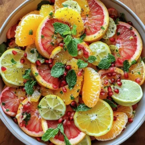 - 2 ripe oranges, segmented - 1 juicy grapefruit, segmented - 1 lemon, thinly sliced into rounds - 1 lime, thinly sliced into rounds Choosing ripe citrus fruits is very important. Look for fruits that feel heavy for their size. They should have a smooth skin and a nice aroma. Juicy fruits make your salad taste vibrant and fresh. - 1 cup vibrant pomegranate seeds - 2 tablespoons honey (or agave syrup for a vegan alternative) - 1 tablespoon quality olive oil - Pinch of sea salt - Freshly cracked black pepper, to taste Pomegranate seeds add color and a fun crunch to your salad. Honey or agave syrup brings a touch of sweetness. Olive oil adds richness, while salt and pepper enhance the flavors. - Mixed greens or spinach - Cooked chicken or shrimp You can mix in some greens for added nutrients and texture. If you want a protein boost, try adding cooked chicken or shrimp. This will make your salad more filling and satisfying. For the full recipe, refer to the Zesty Citrus Delight section above. To make a great citrus salad, start by preparing the citrus fruits. First, cut off both ends of the oranges, grapefruit, lemon, and lime. This creates flat surfaces that help with cutting. Always use a sharp knife for safety and ease. Next, segment the fruits. Hold the fruit firmly, and slice away the peel and white pith. Move your knife from top to bottom. Once exposed, gently pull out the segments. Collect them in a large bowl, and catch any juices that escape. This juice adds flavor. Once you have all the citrus segments in the bowl, it's time to mix in the pomegranate seeds. These seeds bring a crunchy texture and a pop of color. They pair beautifully with the citrus. Next, incorporate fresh mint leaves. The mint adds a refreshing touch. You can also add any other ingredients you like, such as berries or nuts. Toss everything gently to combine without breaking the segments. Now, let’s create the dressing. In a small bowl, whisk together the honey and olive oil until well mixed. This dressing will brighten your salad. For seasoning, add a pinch of sea salt and freshly cracked black pepper. This balance of flavors makes the salad shine. Drizzle the dressing over the salad and gently toss to coat all the ingredients evenly. Let the salad rest for about ten minutes. This allows the flavors to mingle and deepen. Your Zesty Citrus Delight is now ready to enjoy! You can find the complete recipe in the Full Recipe section. When you buy citrus fruits, look for bright colors. Firm and heavy fruits often mean juiciness. Smell the fruit; fresh citrus has a sweet scent. Store them at room temperature if you plan to use them soon. If you want to keep them longer, place them in the fridge. This trick helps retain their freshness for weeks. To boost flavors, try adding a pinch of salt. A splash of lime juice can brighten the taste. Use honey for sweetness, or switch it for agave syrup if you prefer vegan options. For the best results, let your salad marinate for about 10 minutes. This resting time allows the flavors to blend beautifully. Serving your citrus salad in a glass bowl shows off its vibrant colors. You can also use individual dishes for a more personal touch. Garnish with extra mint leaves on top to make it look appealing. Add edible flowers or thin slices of citrus on the edge of the bowl for an elegant finish. These small details make your dish look professional and inviting. {{image_4}} You can play with many citrus fruits. Try tangerines or clementines for a sweet twist. They add a fun burst of flavor. Seasonal fruits like kiwi or berries also mix well. Each fruit brings its own taste and color. You can create a rainbow on your plate! Want some crunch? Toss in nuts or seeds like almonds or sunflower seeds. They make your salad more filling and add texture. You could also add leafy greens like spinach or arugula. This will boost nutrients and flavor. Greens add freshness, making the salad even better. This salad is easy to adapt. If you want it vegan, just use agave syrup. It works great instead of honey. You can also go gluten-free with no worries. This salad is friendly for many diets. You can enjoy a tasty, colorful dish that fits your needs. For the full recipe, check out Zesty Citrus Delight for all the details! To keep your citrus salad fresh, store it in an airtight container. Avoid letting it sit out for long periods. Refrigerate any leftovers right away. It helps to layer the salad with a paper towel to absorb excess moisture. This keeps the ingredients from getting soggy. If you have leftover salad, use it in other dishes. You can mix it into yogurt for a fruit bowl or add it to a smoothie. Another fun idea is to turn it into a dressing. Blend the salad with olive oil for a zesty topping on meats or other salads. Your citrus salad stays fresh for about three days in the fridge. After that, check for any signs of spoilage. Look for browning leaves, a sour smell, or mushy fruit. If you notice any of these signs, it is best to discard the salad. Enjoy your Zesty Citrus Delight! To pick the best citrus, feel the fruits. They should feel heavy for their size, showing they are juicy. Look for bright colors and smooth skin. Avoid fruits with soft spots or blemishes. Oranges should be firm, while grapefruits should have a slight give when pressed. A good lemon or lime will feel slightly soft but not mushy. Fresh fruits make your salad taste great. Yes, you can prepare this salad in advance! You can segment the citrus and store them in an airtight container. Keep the pomegranate seeds and mint separate. This keeps everything fresh and vibrant. Mix them together just before serving. If you want to make the dressing ahead, store it in the fridge. Just remember to stir or shake it before using. If you want a different dressing, try using yogurt mixed with herbs. A splash of orange juice can add a fun twist too. For a tangy option, mix vinegar with olive oil. You can even use a store-bought dressing if you prefer. Just look for citrus-based dressings for a nice match. Absolutely! This salad is great for meal prep. You can make several servings at once. Just store the citrus and pomegranate in separate containers. This way, they stay fresh. You can also portion out the dressing in small jars. Just remember to add the mint right before eating to keep it fresh. Enjoy your colorful salad throughout the week! For the full recipe, check out Zesty Citrus Delight. This blog post highlights how to make a refreshing citrus salad. We discussed selecting fresh fruits like oranges and lemons and how to blend them with pomegranate seeds and honey. I shared tips on preparing the citrus safely, crafting a tasty dressing, and enhancing flavors. You learned about variations, storing tips, and meal prep ideas. Incorporating these elements creates a delicious, healthy dish. Enjoy experimenting with your ingredients and serving styles, and remember that fresh, colorful food looks and tastes the best! Your next salad can be a real showstopper.