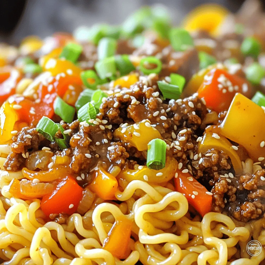Mongolian Ground Beef Noodles Flavorful and Filling Dish