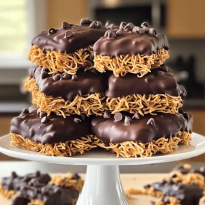 - 1 cup creamy or crunchy peanut butter - 1 cup granulated sugar - 2 cups semi-sweet chocolate chips - 3 cups chow mein noodles - 1 teaspoon pure vanilla extract - Pinch of sea salt Choosing between creamy vs. crunchy peanut butter You can use either creamy or crunchy peanut butter. Creamy gives a smooth texture. Crunchy adds fun bites of peanuts. Choose based on your taste! Best chocolate chip options for melting Semi-sweet chocolate chips work best for this recipe. They melt smoothly and add rich flavor. You can also try dark chocolate for a bolder taste. Alternatives for chow mein noodles: gluten-free and more If you need gluten-free options, look for rice noodles or gluten-free chow mein noodles. You can also use pretzel sticks for a different crunch. To start, we combine the peanut butter and sugar in a medium saucepan. Use low heat to keep it gentle. Stir continuously for about 2-3 minutes. This step helps the sugar dissolve fully. You want a smooth texture, so be patient. Once it is smooth, remove the saucepan from the heat. Now, we add the vanilla extract and a pinch of sea salt. Stir well to blend these flavors in. Next, fold in the chow mein noodles with a spatula. Be gentle to keep the noodles intact. Mix until every noodle is coated in that creamy peanut butter mixture. This part is key for taste and texture. For the chocolate, use a microwave-safe bowl. Melt the semi-sweet chocolate chips in 30-second intervals. Stir well in between each interval until it is smooth. This method avoids scorching the chocolate. Once melted, pour it over the peanut butter-coated noodle mixture. Stir gently until everything is well combined. You want a rich, chocolatey coating on every piece. Follow these steps, and you’re on your way to making delightful no-bake peanut butter haystacks. For the full recipe, check the complete guide. When you melt peanut butter, always use low heat. This keeps the peanut butter smooth and creamy. Stir it constantly for 2 to 3 minutes. This step is key to avoid burning the peanut butter. Once it’s smooth, mix in the sugar well. This makes for a sweet treat. To fold in the chow mein noodles, use a spatula. Gently mix without breaking the noodles. This keeps the texture nice. If you mix too hard, you might crush the noodles. You want to keep them crunchy for the best haystacks. Serving your haystacks can be fun! Try using a tiered dessert stand for height. This adds a nice touch to your table. You can also drizzle extra melted chocolate over the top. It makes them look fancy and delicious. Adding crushed peanuts on top gives a great visual appeal. It adds texture too! You can use mini chocolate chips or colorful sprinkles as well. These small touches make your haystacks stand out. Sometimes chocolate can overheat. If your chocolate gets too thick, add a little vegetable oil. This helps it melt smoothly again. Stir it well to combine. If your mixture is too dry, add a bit more peanut butter. If it’s too sticky, add more chow mein noodles. Adjusting the consistency is easy. Just keep mixing until you find the right balance. Enjoy making these treats! {{image_4}} You can easily change the taste of your haystacks. Adding a pinch of cinnamon gives a warm, sweet flavor. You might also try cocoa powder for a rich chocolate taste. These small changes can make a big difference. For extra texture, think about adding nuts or dried fruit. Chopped walnuts or almonds add crunch. Dried cranberries or raisins offer a chewy bite. Mix and match until you find your favorite combination. If you follow a vegan diet, you have options. Use maple syrup instead of sugar. Swap out the chocolate chips for dairy-free ones. These simple swaps keep your haystacks tasty and vegan-friendly. For those who need gluten-free options, choose gluten-free chow mein noodles. Many brands offer these, so you can still enjoy this treat. Always check the label to ensure they meet your needs. Make your haystacks festive by adding colored chocolate. During holidays, you can find chocolate melts in red and green. This makes your treats fun for parties and events. You can also add special toppings for celebrations. Sprinkles or edible glitter can make them shine. Use mini marshmallows or coconut flakes for a unique twist. Your haystacks will be the star of any dessert table! To keep your peanut butter haystacks fresh, store them in an airtight container. This helps maintain their flavor and texture. I suggest placing a layer of parchment paper between the layers of haystacks. This prevents them from sticking together. Keep the container at room temperature, away from direct sunlight or heat sources. Peanut butter haystacks last about one week at room temperature. If you want to enjoy them longer, freezing is the way to go. Place the haystacks in a freezer-safe container. They can last up to three months in the freezer. When you're ready to eat them, just let them thaw at room temperature. You can also pop them in the fridge for a quicker option. For more details, check the Full Recipe. Can I make these ahead of time? Yes, you can make these haystacks ahead of time. They store well in the fridge. I often prepare them a day in advance. This way, they get nice and firm. Just keep them in an airtight container. What can I substitute for chow mein noodles? If you can’t find chow mein noodles, try using pretzel sticks or rice noodles. Both options give a nice crunch. You can also try cornflakes for a different texture. Is it possible to use almond butter or other nut butters? Absolutely! You can use almond butter or even cashew butter. Each nut butter adds a unique flavor. Just make sure it's creamy for the best result. What should I do if my chocolate isn’t melting properly? If your chocolate isn’t melting, you may be heating it too fast. Try using lower heat or melting in shorter bursts. Stir it often to help it melt evenly. How can I fix a mixture that's too crumbly? If your mixture is too crumbly, add a bit more peanut butter. This will help bind it together. A touch of melted chocolate can also help make it stick. Can I double the recipe, and if so, how should I adjust the process? Yes, you can double the recipe! Just make sure you have a big enough pot. You might need to melt the chocolate in two batches if your bowl is small. Keep an eye on the mixing to ensure everything blends well. For the full recipe, check the instructions above. Enjoy creating these tasty treats! We covered how to make delicious no-bake peanut butter haystacks. The right ingredients, like peanut butter and chocolate, are key. I shared tips for smooth mixing and fun presentations. You also saw options to change flavors and meet dietary needs. Lastly, I outlined best storage practices to keep your treats fresh. These tasty snacks are easy to make and fun to share. Enjoy creating your own version!