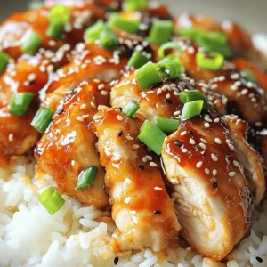 For this tasty dish, you will need: - 4 boneless, skinless chicken breasts - 1/2 cup honey - 1/4 cup low-sodium soy sauce - 4 cloves garlic, finely minced - 1 tablespoon fresh ginger, grated - 1 tablespoon apple cider vinegar - 2 tablespoons extra virgin olive oil - Salt and freshly ground pepper to taste These ingredients bring out the sweet and savory flavors. The honey gives a sticky glaze, while the garlic adds a nice kick. To make your dish pop, consider these garnishes: - Sesame seeds - Chopped green onions These add texture and color, making your meal more appealing. You can swap ingredients if needed: - Use maple syrup instead of honey for a different sweet taste. - If you don't have soy sauce, coconut aminos work well. - For a spicy kick, add red pepper flakes or sriracha to the marinade. These swaps let you customize the recipe to your taste. Enjoy your cooking adventure with this full recipe! Start by making the marinade. In a large bowl, mix together the honey, soy sauce, minced garlic, grated ginger, and apple cider vinegar. Stir until everything blends well. This mix gives the chicken its sweet and savory flavor. Set aside a bit of this marinade, about 1/4 cup, to use later for glazing. This step ensures the chicken gets a tasty coating. Once your marinade is ready, it's time to marinate the chicken. Take your chicken breasts and place them in the bowl with the marinade. Make sure they are fully covered. Cover the bowl with plastic wrap and put it in the fridge. Let the chicken sit for at least 30 minutes. If you have time, marinating for up to 2 hours will give you even better flavor. Now, let’s cook the chicken. Heat up a large skillet over medium-high heat and add the olive oil. Wait until it shimmers. Carefully take the chicken out of the marinade, discarding any leftover marinade that touched raw meat. Gently place the chicken in the hot skillet. Cook each side for about 5-7 minutes. You want a nice golden brown color, and the chicken should reach 165°F (75°C) inside. After cooking, pour the reserved marinade into the skillet. Let it simmer for 2-3 minutes. This will thicken the sauce and make it sticky. The chicken will soak up all that yummy flavor. Once done, garnish with sesame seeds and chopped green onions. Your honey garlic chicken is ready to serve hot! To make juicy chicken breasts, start with even thickness. Use a meat mallet to pound them if needed. This helps them cook evenly. Always preheat your skillet for a good sear. Searing locks in the juices and boosts flavor. Remember to let the chicken rest for a few minutes after cooking. This step keeps the chicken moist and tender. To thicken your marinade, you can use cornstarch or flour. Mix one tablespoon of cornstarch with two tablespoons of water. Stir it into your sauce while it simmers. This gives you a glossy glaze that clings to the chicken. You can also let the sauce simmer longer to reduce it naturally. This will concentrate the flavors and create a thicker texture. For a beautiful plate, serve your chicken over a mound of fluffy rice. Drizzle the thickened glaze generously on top. Add a sprinkle of sesame seeds and chopped green onions for color. A few sprigs of fresh herbs can also brighten the dish. Use a white plate to make the colors pop. This will impress your guests and make the meal more enjoyable. {{image_4}} You can add a rainbow of veggies to your honey garlic chicken. Try using bell peppers, broccoli, or snap peas. Start by sautéing the veggies in the pan before adding the chicken. This way, the veggies soak up the tasty sauce. Once they are tender, add the chicken and glaze it all together. This makes a complete meal full of colors and flavors. For a kick, you can make a spicy version. Simply add red chili flakes or sriracha to the marinade. Start with half a teaspoon and adjust to your taste. The heat pairs well with the sweet honey. Cook it the same way as the original recipe. The glaze will be sweet and spicy, which is perfect for those who like a bit of heat. You don't have to stick to chicken. This recipe works great with shrimp or tofu. For shrimp, adjust the cooking time. Cook them until they turn pink, usually 2-3 minutes per side. If using tofu, press it first to remove excess water. Then, cut it into cubes and follow the same steps. Both options will still provide that delicious honey garlic flavor. Check out the Full Recipe for more details! To store your honey garlic chicken, let it cool first. Place the chicken in an airtight container. You can keep it in the fridge for up to three days. If you want to save it longer, freezing is a great option. When you're ready to eat leftovers, reheat gently. Use a microwave or skillet. If using a microwave, cover your chicken to keep it moist. Heat for about one to two minutes, checking every 30 seconds. In a skillet, add a splash of water and heat on low. This keeps the chicken juicy. Freezing is simple. Wrap the chicken tightly in plastic wrap, then foil. This protects it from freezer burn. It can stay frozen for up to three months. When you're ready to eat it, thaw it in the fridge overnight for the best results. Enjoy your sticky honey garlic chicken whenever you want! For the complete cooking process, check the Full Recipe. You should marinate honey garlic chicken for at least 30 minutes. This helps the chicken soak up the flavors. For even better taste, you can marinate it for up to 2 hours. Just don’t go over two hours, as the chicken may get too salty. Yes, you can use bone-in chicken breasts. Just remember that bone-in pieces may take longer to cook. Ensure the internal temperature reaches 165°F or 75°C. Adjust cooking time to allow the meat to cook evenly. Honey garlic chicken pairs well with many side dishes. Here are some tasty options: - Steamed white rice - Sautéed green beans - Roasted broccoli - Garlic mashed potatoes - Simple garden salad These sides complement the sweet and savory flavors of the chicken. You can mix and match based on your taste. For the full recipe, check out the [Full Recipe]. You learned how to make honey garlic chicken breasts with key ingredients and steps. We covered tips for cooking, thickening sauce, and serving with style. You also explored variations and storage ideas to make this dish your own. Honey garlic chicken is simple, tasty, and adaptable. I hope you feel excited to try it out, impressing your family and friends with your skills. Cook it your way, and enjoy every bite!