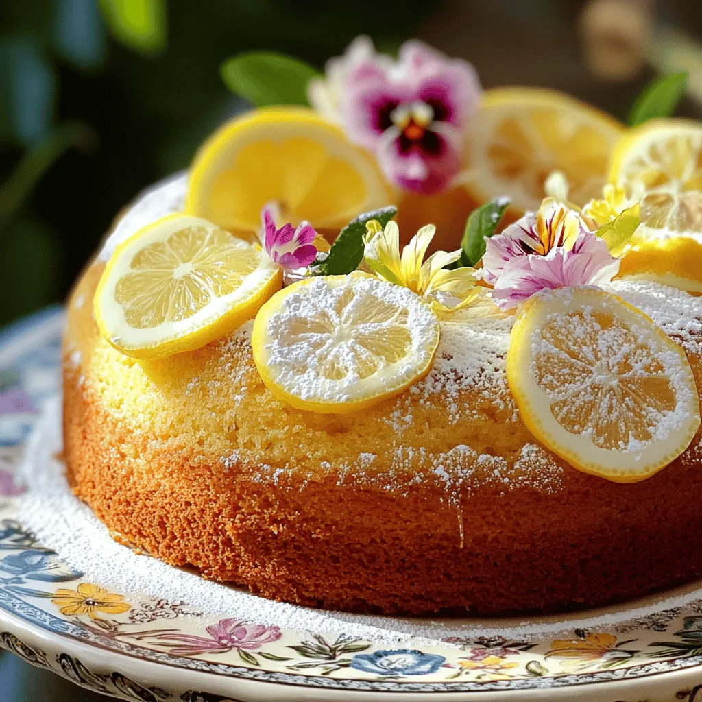 To make a great yogurt cake, gather these key ingredients: - 1 cup plain yogurt (Greek is best for creaminess) - 1 cup granulated sugar - 3 large eggs (at room temperature) - 1/3 cup vegetable oil (or melted coconut oil) - 1 tablespoon fresh lemon zest (from 1 large lemon) - 1/4 cup freshly squeezed lemon juice (from 1-2 lemons) - 1 teaspoon pure vanilla extract - 1 ½ cups all-purpose flour (sifted) - 2 teaspoons baking powder - 1/2 teaspoon baking soda - 1/4 teaspoon fine sea salt These simple ingredients mix well together to create a soft and moist cake. The yogurt adds a nice tartness, while the lemon zest gives it a bright flavor. You can add a few extra ingredients to boost the flavor: - 1/2 teaspoon almond extract for a nutty taste - 1/2 cup fresh berries, like blueberries or raspberries, for added texture and color - 1 tablespoon poppy seeds for a unique crunch These options let you get creative. You can easily change the cake's flavor profile to match your taste. Once your cake is baked and cooled, think about how to dress it up: - Dust the top with powdered sugar for a sweet finish - Add thin lemon slices for a fresh touch - Use edible flowers for a beautiful and colorful garnish - Serve with whipped cream or a scoop of vanilla ice cream for extra indulgence These toppings make your cake look special and inviting. They also add fun flavors that complement the yogurt cake. For the full recipe, check out the details above! To start, I preheat the oven to 350°F (175°C). I prepare a 9-inch round cake pan by greasing it with butter or oil. You can also line it with parchment paper for easy removal later. In a large bowl, I whisk together 1 cup of plain yogurt and 1 cup of granulated sugar. I mix until it's smooth and creamy. Next, I add 3 large eggs, one at a time. I mix well after each egg to blend them in. Then, I pour in 1/3 cup of vegetable oil, along with 1 tablespoon of fresh lemon zest and 1/4 cup of freshly squeezed lemon juice. I also add 1 teaspoon of pure vanilla extract. I blend all these ingredients until they are fully mixed. In another bowl, I combine 1 ½ cups of sifted all-purpose flour, 2 teaspoons of baking powder, 1/2 teaspoon of baking soda, and 1/4 teaspoon of fine sea salt. I gradually add this dry mix into the wet ingredients, stirring gently. I stop mixing as soon as it’s combined to keep the cake light. Now, I pour the batter into my prepared cake pan. I use a spatula to level the top. Then, I place the cake in the preheated oven. I bake it for 30-35 minutes. I know it's done when a toothpick inserted in the center comes out clean with a few moist crumbs attached. After baking, I take the cake out of the oven and let it cool in the pan for about 10 minutes. Then, I carefully transfer it to a wire rack. This helps it cool completely before serving. Once it's cool, I like to dust the top with powdered sugar for a nice finish. I sometimes add thin lemon slices or edible flowers to make it look even prettier. Serving it on a decorative plate adds to its charm. For the full recipe, check out the detailed instructions. To get a great texture in your yogurt cake, use room temperature ingredients. Cold eggs and yogurt can make the batter lumpy. Mixing the wet and dry ingredients separately helps. Combine them gently to keep air in the batter. This makes the cake light and fluffy. Avoid overmixing; it can make the cake dense. A smooth batter is key, but do not beat it too much. One common mistake is not measuring ingredients properly. Use a kitchen scale for accuracy. Another mistake is skipping the sifting step for the flour. Sifting helps avoid lumps and makes the cake soft. Always check your oven temperature too. An oven thermometer can help ensure it’s accurate. If your cake collapses, it might be from underbaking or too much mixing. Having the right tools makes baking easier. You need a 9-inch round cake pan for this recipe. A whisk and mixing bowls are crucial for combining ingredients. A spatula helps scrape the batter into the pan. Don’t forget a toothpick for testing if your cake is done. A wire rack is useful for cooling the cake evenly. These simple tools make baking fun and successful. For the full recipe, check the main section! {{image_4}} You can change the flavor of your yogurt cake easily. Here are some tasty ideas: - Orange Yogurt Cake: Use orange zest and juice instead of lemon. - Berry Yogurt Cake: Fold in fresh berries like blueberries or raspberries for added sweetness. - Chocolate Yogurt Cake: Add cocoa powder to the dry ingredients for a rich chocolate taste. - Spiced Yogurt Cake: Mix in cinnamon or nutmeg for a warm, cozy flavor. These variations keep the cake fun and exciting. Each one offers a unique twist to the classic recipe. Want a gluten-free cake? You can make simple swaps. Try these options: - Almond Flour: Replace all-purpose flour with almond flour for a nutty flavor. - Coconut Flour: Use coconut flour, but add extra eggs to balance the texture. - Gluten-Free Blend: Choose a store-bought gluten-free flour blend. Adjust liquids as needed. These choices let everyone enjoy yogurt cake, no matter their diet. Yogurt can help make your cake healthier. Here are some smart swaps: - Reduce Sugar: Cut the sugar amount by a third. The yogurt keeps it moist. - Use Honey or Maple Syrup: Swap granulated sugar with honey or maple syrup for natural sweetness. - Add Whole Wheat Flour: Mix whole wheat flour with all-purpose flour for more fiber. These substitutions keep your cake tasty while making it a bit healthier. You can enjoy your treat without the guilt! For a full recipe, check out the details above. Store your yogurt cake in an airtight container. This keeps it fresh and moist. If you leave it out, the cake might dry out. You can place it on a plate and cover it with plastic wrap if you don't have a container. Keep it at room temperature for up to three days. For longer storage, the fridge is a better choice. This helps the cake last about a week. Freezing yogurt cake is simple. First, let it cool completely. Then, slice the cake into pieces. Wrap each slice in plastic wrap. After that, place the wrapped slices in a freezer bag. Remove as much air as possible before sealing. You can freeze slices for up to three months. When you are ready to enjoy, just thaw it in the fridge or at room temperature. To reheat yogurt cake, use the oven for the best results. Preheat your oven to 350°F (175°C). Place the slice on a baking sheet and cover it with foil. Heat for about 10 minutes or until warm. If you need it faster, you can use the microwave. Heat a slice for about 15-20 seconds. Just watch it closely to avoid overheating. Enjoy your cake warm for a cozy treat! For the full recipe, check the main article. Yogurt adds moisture to baked goods. It keeps your cake soft and tender. It also helps with leavening. The acid in yogurt reacts with baking soda. This makes your cake rise well. Plus, yogurt adds a light tang. This can enhance the overall flavor of your yogurt cake. Using Greek yogurt can give you a richer texture, too. Yes, you can use flavored yogurt. It can add a fun twist to your cake. For example, lemon or vanilla yogurt can deepen the taste. Just remember that this can change your cake's flavor. If you use sweetened yogurt, cut back on added sugar. This helps balance the taste. To check if your yogurt cake is done, use a toothpick. Insert it into the center of the cake. If it comes out clean or with a few moist crumbs, it’s ready. If the toothpick has wet batter on it, bake for a few more minutes. Keep an eye on it to avoid overbaking. A golden top is also a good sign of doneness. Yogurt cake is simple and fun to make. We covered the basic ingredients, steps, and tips for perfecting your cake. Remember to explore flavor variations and storage methods for best results. Use plain yogurt for the best texture, and feel free to try different toppings. Whether you're a newbie or an expert, this cake can meet your needs. Your baking journey with yogurt cake can be both easy and rewarding. Enjoy every slice you make!