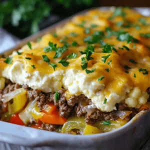 This dish shines with a few main ingredients that create a hearty, cheesy meal. Here’s what you need: - 1 lb ground beef - 1 medium onion, diced - 1 bell pepper, diced (choose any color for preference) - 2 cups cauliflower florets (can use fresh or frozen) - 1 teaspoon garlic powder - 1 teaspoon Worcestershire sauce (optional, for added depth of flavor) - Salt and pepper, to taste - 2 cups shredded provolone cheese (substitutable with cheddar for a different taste) - 1 cup cream cheese, softened to room temperature - Fresh parsley, chopped (for garnishing) These ingredients work together to deliver that classic Philly cheesesteak flavor while keeping carbs low. To really boost the taste of your casserole, consider adding these extras: - Mushrooms: They add a nice earthiness. - Hot sauce: For a spicy kick. - Italian seasoning: A pinch can add depth. - Bacon bits: They bring a smoky flavor. These additions can make your casserole even more enjoyable. Feel free to mix and match based on what you have! Not every ingredient needs to stay the same. Here are some swaps you can make: - Ground turkey or chicken can replace ground beef for a leaner option. - Cream cheese can be swapped with Greek yogurt for a lighter touch. - Cauliflower can be replaced with broccoli for a different veggie bite. These substitutions help you make the dish fit your taste or dietary needs while keeping the deliciousness intact. For the complete details, check the Full Recipe. Start by gathering all your ingredients. You will need: - 1 lb ground beef - 1 medium onion, diced - 1 bell pepper, diced - 2 cups cauliflower florets - 1 teaspoon garlic powder - 1 teaspoon Worcestershire sauce (optional) - Salt and pepper, to taste - 2 cups shredded provolone cheese - 1 cup cream cheese, softened - Fresh parsley, chopped Next, wash and chop the bell pepper and onion. If you use fresh cauliflower, cut it into small florets. This helps them cook faster. Having everything ready makes cooking smooth and quick. In a large skillet, heat over medium heat. Add the ground beef. Use a spoon to break the meat apart as it cooks. Cook until browned, about 5-7 minutes. Drain any fat if there’s too much. Now, add the diced onion and bell pepper. Cook for another 5-7 minutes. Stir often until the vegetables are soft and smell great. Then, add the cauliflower florets, garlic powder, and Worcestershire sauce if you chose to use it. Season with salt and pepper. Let it all cook together for about 5-8 minutes. The cauliflower should be tender. In a separate bowl, mix the softened cream cheese with 1 cup of shredded provolone cheese. Stir until smooth. Turn off the heat on your skillet. Pour the creamy mixture into the beef and vegetable mix. Stir until everything is well combined. Transfer this mix into a greased 9x13-inch baking dish. Spread it out evenly. Then, sprinkle the remaining cheese on top. This will create a delicious cheesy crust. Bake in your preheated oven at 375°F (190°C) for 20-25 minutes. Look for melted, bubbly cheese that is golden brown. After baking, let it cool for a few moments. Garnish with chopped parsley before serving. Enjoy your Cheesy Low Carb Philly Cheesesteak Casserole! For a full recipe, you can refer to the detailed steps above. The Cheesy Low Carb Philly Cheesesteak Casserole is low in carbs. Each serving has about 5 grams of carbs. This dish is perfect for those watching their carb intake. It contains a good amount of protein too. Each serving packs around 30 grams of protein. The fats come mainly from cheese and beef, giving you about 20 grams of fat per serving. This makes it a filling meal that helps keep you satisfied. - Ground Beef: High in protein and iron, essential for energy. - Cauliflower: Low in calories and carbs, packed with vitamins C and K. - Bell Peppers: Full of antioxidants and vitamin C, great for immunity. - Onions: Good for heart health and have anti-inflammatory properties. - Cream Cheese: Adds a creamy texture and is lower in carbs than regular cheese. - Provolone Cheese: Offers calcium and contributes to healthy bones. These ingredients make this casserole not only tasty but also nutritious. They work together to provide a balanced meal that promotes overall health. This casserole recipe yields six servings. Each serving is hearty and filling. To control portions, use a measuring cup to serve. This helps ensure everyone gets a fair share. If you're looking to save some for later, store leftovers in airtight containers. They can last in the fridge for up to three days. Reheat in the oven for the best results. Enjoying this dish in moderation aligns well with low-carb goals. {{image_4}} To make the best Cheesy Low Carb Philly Cheesesteak Casserole, focus on quality ingredients. Use fresh bell peppers and onions for a bright flavor. Choose well-marbled ground beef for a juicy texture. - Don’t rush the sauté. Let the onions and peppers cook until soft. This adds depth. - Mix cheese well. Ensure the cream cheese blends smoothly with the beef. This creates a creamy texture. - Let it rest. After baking, let the casserole cool for a few minutes. This helps the layers set. Avoid these common pitfalls for a great casserole: - Overcooking the cauliflower. It should be tender but not mushy. Aim for a slight bite. - Skipping the seasoning. Don’t forget salt and pepper. They enhance the flavors greatly. - Using too much cheese. While it’s cheesy goodness, balance is key. Stick to the recipe for the best outcome. Use specific techniques to boost flavor in your casserole: - Browning the meat. This adds a rich, savory flavor. Don’t skip this step! - Layering ingredients. Spread the beef mixture evenly before adding cheese. This ensures every bite is tasty. - Baking uncovered. This helps the top get golden and crispy, adding texture to your dish. Following these tips will ensure your Cheesy Low Carb Philly Cheesesteak Casserole is a hit. For the complete recipe, check [Full Recipe]. You can switch up the veggies in this casserole. Instead of cauliflower, try zucchini or broccoli. Both are low in carbs and add great texture. You might also use mushrooms for a heartier bite. If you want a crunch, add some asparagus. Each vegetable brings its own flavor and makes this dish even more fun. Cheese makes this dish creamy and rich. While provolone is the classic choice, you can use cheddar for a sharper taste. Mozzarella adds a nice stretch and mild flavor. If you prefer something tangy, try blue cheese or feta. Mixing different cheeses can create a unique flavor that you’ll love. Adding spices can change everything. A dash of smoked paprika brings a warm, smoky flavor. For some heat, sprinkle in crushed red pepper flakes. If you love herbs, add Italian seasoning or thyme for freshness. Experimenting with seasonings can make this casserole your own. Use the full recipe to guide you, and enjoy the process! To make this recipe dairy-free, swap the cream cheese with a vegan cream cheese. You can also use a dairy-free cheese for the topping. There are many brands that offer great substitutes for provolone cheese. Look for options made from nuts or soy. This way, you still get that creamy texture without dairy. Yes, you can prepare this casserole ahead of time. You can assemble the casserole, cover it, and store it in the fridge for up to 24 hours. When you are ready to bake, just pop it in the oven. You may need to add a few extra minutes to the cooking time. This makes it easy to serve a tasty meal on busy days. Several side dishes work well with this casserole. Here are some ideas: - A fresh green salad with a light vinaigrette - Steamed broccoli or green beans - Cauliflower rice for a low-carb option - Roasted vegetables for added flavor These sides complement the rich flavors of the casserole and balance the meal nicely. Feel free to mix and match based on your tastes. For the full recipe, check out the detailed instructions above. This blog post covered all you need for a cheesy low carb Philly cheesesteak casserole. We explored key ingredients, cooking steps, and nutrition details. You also learned tips to make it perfect and variations to try. With these insights, you can easily create a flavorful meal. Enjoy experimenting with this dish in your kitchen! Your taste buds will thank you.