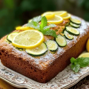 - 1 cup grated zucchini - 1 cup granulated sugar - 1/2 cup vegetable oil - 2 large eggs - Zest of 1 lemon - 1 1/2 cups all-purpose flour - 1 teaspoon baking powder - 1/2 teaspoon baking soda - 1/2 teaspoon salt - 1/2 teaspoon ground cinnamon - 1/4 teaspoon freshly grated nutmeg - 1/2 cup chopped walnuts or pecans - Powdered sugar for dusting - Fresh mint leaves for garnish Lemon zucchini bread needs fresh and tasty ingredients. Start with one cup of grated zucchini. Zucchini brings moisture and a subtle flavor. Use about one medium zucchini. Next, grab one cup of granulated sugar. This sweetens the bread and balances the lemon zest. You will need half a cup of vegetable oil. Oil keeps the bread moist and tender. Add two large eggs; they bind the ingredients. The zest of one lemon adds a bright flavor. Don’t skip this step; it’s key! Now, let’s look at the dry ingredients. You need one and a half cups of all-purpose flour. This gives the bread its structure. You will also need one teaspoon of baking powder. Baking powder helps the bread rise. Use half a teaspoon of baking soda. This adds extra lift and softness. Next, add half a teaspoon of salt. Salt enhances the flavors. You’ll also want half a teaspoon of ground cinnamon for warmth. Finally, use a quarter teaspoon of freshly grated nutmeg for depth. For those who like a crunch, you can add half a cup of chopped walnuts or pecans. They add nice texture and taste. Dust the top with powdered sugar for a sweet finish. Fresh mint leaves can garnish your slices for a pop of color. For the full recipe, check out the Lemon Zucchini Bread Delight. - Preheat the Oven to 350°F (175°C) - Grease and Flour the Loaf Pan Start by preheating your oven to 350°F (175°C). This temperature works best for baking. Next, take a 9x5-inch loaf pan, and grease it with butter or oil. Then, sprinkle flour over it to coat the inside. This step prevents the bread from sticking. - Combine Wet Ingredients - Incorporate Eggs and Flavors - Combine Dry Ingredients In a large bowl, combine 1 cup of grated zucchini, 1 cup of granulated sugar, and 1/2 cup of vegetable oil. Stir this mixture well until it looks smooth. Next, add 2 large eggs, the zest of 1 lemon, and 1/4 cup of freshly squeezed lemon juice. Beat this mix on medium speed for about 1 minute until it’s velvety. In another bowl, whisk together 1 1/2 cups of all-purpose flour, 1 teaspoon of baking powder, 1/2 teaspoon of baking soda, 1/2 teaspoon of salt, 1/2 teaspoon of ground cinnamon, and 1/4 teaspoon of freshly grated nutmeg. Mix until you see no lumps. - Mix Dry and Wet Ingredients - Add Nuts (Optional) - Prepare for Baking - Bake and Cool the Bread Now, take the dry ingredients and gently fold them into the wet mixture. Use a spatula to stir until just combined. Be careful! Overmixing can make the bread tough. If you want to add nuts, fold in 1/2 cup of chopped walnuts or pecans at this point. Pour the batter into your prepared loaf pan. Spread it out evenly. Place the pan into the oven and bake for 50-60 minutes. Check if it’s done by inserting a toothpick in the center. If it comes out clean, it’s ready! Once baked, remove the bread from the oven. Let it cool in the pan for about 10 minutes. Then, move it to a wire rack to cool completely before slicing. For the full recipe, check out the complete guide to Lemon Zucchini Bread. Enjoy your baking adventure! Ensuring Proper Zucchini Preparation Start by washing the zucchini well. Grate it finely and squeeze out excess water. This step is vital. Too much moisture can make the bread soggy. Use a clean kitchen towel or paper towel to press out the liquid gently. Avoiding Overmixing Mix the wet and dry ingredients just until combined. Overmixing can lead to tough bread. It’s okay if there are a few lumps. This helps keep the bread light and fluffy. Presentation Tips for Serving Serve slices on a decorative platter for a beautiful display. Dust the top with powdered sugar for an elegant touch. Add thin lemon slices and fresh mint leaves as a garnish. This makes it look fresh and inviting. Pairing Options with Beverages Lemon zucchini bread pairs well with tea or coffee. A light herbal tea enhances the lemon flavor. For a refreshing option, serve with iced lemonade or sparkling water. How to Store Leftover Bread Store leftover bread in an airtight container at room temperature. This keeps it moist. If you plan to keep it longer, wrap it well in plastic wrap. Freezing Instructions You can freeze this bread for up to three months. Slice it first, then wrap each piece in plastic wrap. Place the wrapped slices in a freezer bag. When you’re ready, thaw it at room temperature or warm it in the oven. This way, it tastes fresh again. For the full recipe, check out the Lemon Zucchini Bread Delight 🥒. {{image_4}} You can easily change the taste of lemon zucchini bread. Here are two fun ideas: - Lemon Poppy Seed Zucchini Bread: Add 2 tablespoons of poppy seeds to the batter. This adds a nutty flavor and a nice crunch. The lemon zest and juice still shine through. - Chocolate Chip Lemon Zucchini Bread: Fold in 1 cup of semi-sweet chocolate chips. This adds a rich sweetness that balances the tartness of the lemon. The chocolate melts and creates pockets of gooey goodness. You might want to make your bread a bit healthier. Here are some tips: - Whole Wheat Flour Substitution: Swap all-purpose flour for whole wheat flour. This change boosts fiber and nutrients without losing taste. The bread will still be moist and delicious. - Reducing Sugar Content: Cut the sugar by 1/4 cup. You can also use honey or maple syrup for a natural sweetener. This keeps your bread sweet, but with fewer calories. You can also play with seasonal flavors to keep your bread exciting: - Adding Seasonal Spices: Try adding spices like nutmeg or ginger. Just a pinch can deepen the flavor. This works well in fall or winter. - Incorporating Other Fruits: Add 1 cup of mashed bananas or applesauce. These fruits add moisture and a hint of extra flavor. They also make your bread even softer. Experiment with these ideas to make your lemon zucchini bread unique and fun! You can find the full recipe for this easy and delicious treat above. Benefits of Zucchini in Baking Zucchini adds moisture to your bread. It keeps the bread soft and tender. This green veggie is low in calories. It also gives you fiber, which helps digestion. The water content in zucchini helps to balance the sugar in the bread. Nutritional Benefits of Lemon Lemon brings a bright flavor and many health perks. It is rich in vitamin C, which boosts your immune system. Lemons also help your body absorb iron and improve skin health. Their acidity balances the sweetness in the bread, making each bite refreshing. Estimated Calories per Slice Each slice of lemon zucchini bread has about 150 calories. This makes it a great snack or breakfast choice. You can enjoy it without feeling guilty. Macronutrient Composition - Carbohydrates: 22 grams - Protein: 2 grams - Fat: 7 grams This balance keeps you satisfied. The fiber from zucchini also helps you feel full longer. Suggested Gluten-Free Flour Options You can easily make this bread gluten-free. Use almond flour or coconut flour as a substitute. These flours offer a nutty flavor and a moist texture. You can also try a gluten-free all-purpose blend. Adjustments in Recipe for Gluten-Free When using gluten-free flour, add an extra egg. This helps bind the ingredients. You may also need to adjust baking time. Check the bread a few minutes earlier to avoid over-baking. For the full recipe, check back to the main article. Enjoy baking! Can I use yellow squash instead of zucchini? Yes, you can use yellow squash. It has a similar texture and moisture. Your bread will taste good, but it may have a slightly different color. How do I know when the bread is done baking? Check your bread after 50 minutes. Insert a toothpick in the center. If it comes out clean, the bread is done. If it has wet batter, bake for more time. Can I replace oil with applesauce? Yes, you can replace oil with applesauce. This change makes the bread lower in fat. Use the same amount of applesauce as oil for the best results. What can I use instead of eggs? If you need an egg substitute, use mashed banana or yogurt. Each egg can be replaced with 1/4 cup of mashed banana or yogurt. This keeps your bread moist and tasty. Why did my bread not rise? If your bread did not rise, check the baking powder and baking soda. They should be fresh and not expired. Also, make sure you mixed the batter well without overmixing. How can I fix a dense loaf? A dense loaf may be due to too much flour or not enough leavening agent. Use a light hand when measuring flour. You can also add a bit more baking powder or soda next time. This blog post covers making delicious zucchini bread. From gathering fresh ingredients to baking tips, I shared everything you need. Remember, choose the right flour and avoid overmixing. Consider variations like lemon poppy seed for extra flavor. Don’t forget proper storage for leftovers. Enjoy the health benefits of zucchini, while savoring each slice. Now you’re ready to bake a loaf that impresses. Trust me, you’ll love sharing it with friends and family. So, roll up your sleeves, and let’s get baking!