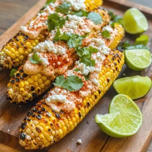 Here is what you will need to make Grilled Mexican Street Corn: - Fresh corn on the cob - Creamy mayonnaise - Cotija cheese - Chili powder - Smoky paprika - Garlic powder - Lime juice - Fresh cilantro - Salt and pepper - Lime wedges Each ingredient plays a key role in bringing this tasty dish to life. The corn gives a sweet crunch, while the creamy mayonnaise provides a rich base. Cotija cheese adds a salty, tangy flavor. Chili powder and smoky paprika bring warmth and depth. Garlic powder gives an added kick, and the lime juice brightens every bite. Fresh cilantro adds a burst of color and freshness. Don't forget the salt and pepper; they help balance the flavors. Lime wedges are perfect for a zesty finish. For the full recipe, see above. You'll find all the steps to create this delicious dish. Enjoy every bite! First, you need to preheat the grill to a medium-high temperature. This step is key for perfect grilling. A hot grill gives the corn a nice char. The heat helps to lock in the juices and flavors. To husk corn, grab an ear and pull back the green leaves. Remove all the silk strands. Make sure to get it all off for the best taste. When the corn is clean, it is ready for grilling. Now, let’s make the flavor mixture. In a small bowl, mix together the mayonnaise, chili powder, smoky paprika, garlic powder, lime juice, and a pinch of salt and pepper. Stir until smooth and well blended. This mixture will add a creamy, zesty touch to the corn. Place the husked corn directly on the grill. Grill the corn for about 10-15 minutes. Turn the corn every few minutes to get an even char. Look for a nice golden-brown color. This is when the corn is ready to come off the grill. Once the corn cools a bit, coat each ear with your mayo mixture. Use a pastry brush or the back of a spoon to spread it out. Make sure every bit of corn is covered. Then, sprinkle crumbled cotija cheese over each ear, allowing it to stick to the mayo. To serve, arrange the grilled corn on a platter. Garnish with fresh cilantro and a sprinkle of chili powder. Add lime wedges on the side for guests to squeeze over the corn. This will add a refreshing zing right before they take a bite. Enjoy your tasty grilled Mexican street corn! For the complete recipe, check out the Full Recipe. To avoid overcooking the corn, watch the time closely. Grill the ears for about 10 to 15 minutes. Turn them every few minutes for even cooking. You want a nice golden-brown color but not burnt. If you see the kernels drying out, take them off the heat. You can spice things up with some extra seasonings. Try adding cayenne pepper for heat. Smoked paprika gives a nice flavor too. You could also add some zest from lime for a fresh twist. Get creative! Mix and match to find your perfect blend. For an attractive display, use a wooden platter or a simple white dish. Lean the grilled corn against each other for a fun look. Scatter fresh cilantro around the corn for color. Place lime wedges on the side. This way, guests can squeeze fresh lime juice over the corn right before eating. Enjoy the vibrant colors and flavors! {{image_4}} You can make this dish vegetarian by swapping out a few items. Use vegan mayonnaise instead of regular mayo. For cheese, try using dairy-free options like cashew cheese or nutritional yeast. Both choices give a tasty twist while keeping it meat-free. This way, you can enjoy the same street corn feel without using animal products. Want to heat things up? Add hot sauce to the mayo mix for a spicy kick. You can also chop some fresh jalapeños and sprinkle them on top. This adds flavor and nice heat to the corn. Adjust the amount based on how spicy you like it. This variation makes your grilled corn stand out at any cookout. Cotija cheese is traditional, but there are many tasty options. You can use feta cheese if you want something a bit different. For a creamier texture, try goat cheese. Each cheese brings its own flavor, so feel free to experiment. This lets you find the perfect cheese that fits your taste buds and adds a new twist to the classic recipe. To store leftover grilled corn, let it cool first. Wrap each ear tightly in plastic wrap or foil. You can also place it in an airtight container. This helps keep the corn fresh. Store it in the fridge for up to three days. If you want to enjoy it later, check for any signs of spoilage before using. To reheat grilled corn, use a grill or stovetop. Heat your grill to medium heat. Place the corn on the grill for about 5 minutes. This will help revive the flavors. You can also use a microwave. Wrap the corn in a damp paper towel and heat for 1-2 minutes. This method keeps the corn moist and tasty. Freezing corn on the cob is simple. First, husk the corn and remove all silk. Blanch the corn by boiling it for 4-5 minutes. Then, cool it in ice water for the same time. Pat it dry and wrap each ear in plastic wrap. Place them in a freezer bag, and label the bag with the date. You can freeze the corn for up to six months. When you're ready to eat it, just thaw it overnight in the fridge or cook it from frozen. Enjoy that fresh flavor anytime! Grilled Mexican street corn, or elote, is a popular snack in Mexico. It features fresh corn on the cob, grilled to perfection. Vendors often serve it on the street, slathered with creamy toppings. The dish combines flavors of mayonnaise, cheese, lime, and spices. This dish reflects the rich food culture of Mexico and brings joy to many. Yes, you can prep some parts before serving. Husk the corn a few hours in advance. You can also mix the mayo sauce ahead of time. Just store it in the fridge until you are ready to grill. Cook the corn fresh to keep it warm and tasty. To make it mild, skip the chili powder or use a small amount. For medium heat, stick to the recipe. For a hot version, add cayenne pepper or diced jalapeños. Taste the mayo mix and adjust the spices to your liking. Grilled Mexican street corn pairs well with many dishes. Try it with tacos, grilled meats, or a fresh salad. It also goes nicely with beans or rice. You can serve it at parties or cookouts for a fun twist! Grilled Mexican Street Corn is a tasty treat you can easily make. We covered the best ingredients, from fresh corn to creamy toppings. I shared steps for grilling and tips for perfect flavors. You can add your twists, too, like spicy or vegetarian options. Store leftovers correctly for later enjoyment. Now, you have the tools to impress friends and family with this delicious dish. Enjoy your cooking and have fun experimenting with flavors!