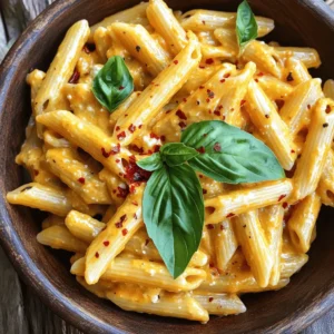 - 12 oz whole grain penne pasta - 2 large roasted red peppers (jarred or homemade) - 1 cup cottage cheese (or substitute with Greek yogurt for a tangy twist) - 1/2 cup nutritional yeast for a cheesy flavor - 2 tablespoons extra-virgin olive oil - 3 cloves garlic, finely minced - 1 teaspoon smoked paprika for depth - 1/2 teaspoon salt - 1/4 teaspoon freshly ground black pepper - Fresh basil leaves, for vibrant garnish - Crushed red pepper flakes, for an optional spicy kick The main ingredients form the heart of this dish. Whole grain penne pasta gives you fiber and a great base. Roasted red peppers add a sweet and smoky flavor. Cottage cheese or Greek yogurt boosts the protein and makes the sauce creamy. Nutritional yeast gives a cheesy taste without dairy. The seasoning and additional ingredients bring everything together. Olive oil adds richness. Garlic packs in flavor with its strong aroma. Smoked paprika gives a warm depth. Salt and pepper enhance the taste. Fresh basil adds a bright touch, while red pepper flakes can spice things up if you like heat. For the full recipe, check out the detailed cooking instructions. This dish is simple, tasty, and high in protein! 1. Start by boiling water in a large pot. 2. Add a generous pinch of salt to the water. 3. Once the water is boiling, add the whole grain penne. 4. Cook the penne for 9-11 minutes until it's al dente. 5. Reserve 1 cup of the starchy pasta water before draining. 6. Drain the pasta and set it aside in a mixing bowl. 1. In a blender, add the roasted red peppers and cottage cheese. 2. Include the nutritional yeast, minced garlic, and olive oil. 3. Sprinkle in the smoked paprika, salt, and black pepper. 4. Blend on high until the mixture is smooth and creamy. 5. If needed, scrape down the sides to mix well. 1. Heat the blended sauce in a large skillet over medium heat. 2. Cook for 3-5 minutes, stirring to prevent sticking. 3. If the sauce is too thick, add some reserved pasta water. 4. Once the sauce is ready, add the drained penne. 5. Toss gently to coat all the pasta with the creamy sauce. 6. Make sure each piece is covered for the best flavor. To make your pasta stand out, try using different ingredients. Instead of cottage cheese, Greek yogurt adds a tangy twist. You can also swap nutritional yeast with a plant-based cheese for a nutty flavor. If you want more spice, add cayenne pepper or chili powder. Adjust spices to fit your taste. Use more smoked paprika for a deeper flavor or less salt if you prefer. Each change can make this dish uniquely yours. Reserving pasta water is key. This starchy water helps thicken the sauce and bind it to the pasta. When your sauce looks too thick, add a bit of the reserved water slowly until you reach your desired consistency. For blending, use a high-speed blender. Blend until the sauce is silky and smooth. If you notice lumps, scrape down the sides and blend again. This ensures every bite is creamy. For a beautiful presentation, drizzle olive oil over the finished dish. This adds shine and flavor. Garnish with fresh basil leaves for color and aroma. You can also serve this pasta with crusty bread to soak up any leftover sauce. It makes for a hearty meal. For drinks, pair it with a light white wine or sparkling water. This enhances the flavors and makes your meal feel special. Check out the Full Recipe for more ideas. {{image_4}} You can easily enhance the protein in this dish. Adding chicken, shrimp, or tofu works well. Simply cook your protein of choice in a pan until done. Then, mix it into your pasta for a hearty meal. You can also try different styles of cottage cheese or yogurt. Using high-protein Greek yogurt gives a nice tang and creaminess. You can adjust the sauce to suit your taste. Adding spices like cayenne or Italian herbs can give new flavors. For a vegan creaminess, try using cashew cream or coconut milk. These options keep the sauce rich while removing dairy. Switching up the pasta can add fun to your dish. Whole grain penne is great for fiber, but you can use gluten-free pasta if needed. Other pasta shapes like fusilli or farfalle add texture and interest. Each shape holds the sauce differently, making each bite unique. To store your creamy roasted red pepper pasta, let it cool first. Place the pasta in an airtight container. This keeps it fresh and prevents odors. It will last up to three days in the fridge. Always check for any unusual smells or changes in color before serving. You can freeze this dish for later enjoyment. First, let the pasta cool completely. Then, portion it into freezer-safe bags or containers. Make sure to remove as much air as possible. This helps prevent freezer burn. When you are ready to eat, thaw the pasta in the fridge overnight. Reheat it gently on the stove over low heat. Add a splash of water or olive oil to keep it creamy. Stir often for even heating. Enjoy your delicious meal just like it was fresh! For the full recipe, check the earlier sections. To make this recipe vegan, swap cottage cheese for tofu or cashew cream. For a tangy twist, use vegan yogurt instead. You can also replace nutritional yeast with a vegan cheese alternative for that cheesy flavor. Absolutely! You can use any pasta shape you like. Try spaghetti, fettuccine, or even gluten-free options like chickpea pasta. Just adjust the cooking time based on the type you choose. This pasta pairs well with simple side salads, roasted vegetables, or garlic bread. A fresh arugula salad with lemon vinaigrette adds a nice touch. You can also serve it with grilled chicken or shrimp for extra protein. For the full recipe, check out the detailed instructions above. This recipe for High Protein Creamy Roasted Red Pepper Pasta combines healthy ingredients and bold flavors. You learned how to cook whole grain penne, prepare a creamy sauce, and mix them perfectly. Remember, you can adjust flavors to your taste and add proteins for a boost. Store any leftovers properly to enjoy later. With these tips, you can create a dish that impresses and satisfies. Enjoy your cooking journey!