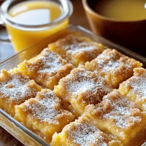 To make the Apple Cider Donut Snack Cake, you will need the following ingredients: - 2 cups all-purpose flour - 1 cup apple cider - 1 cup granulated sugar - 1/2 cup unsalted butter, softened - 2 large eggs, lightly beaten - 1 teaspoon baking powder - 1 teaspoon baking soda - 1 teaspoon ground cinnamon - 1/2 teaspoon ground nutmeg - 1/2 teaspoon salt - 1 teaspoon pure vanilla extract - 1/4 cup brown sugar for topping - 1 tablespoon cinnamon sugar (sugar and cinnamon mix) These ingredients blend together to create a moist, flavorful cake that tastes just like your favorite apple cider donuts. Each item plays a key role. The apple cider gives it a sweet, fruity flavor. The butter adds richness, while the eggs help bind everything. The spices, like cinnamon and nutmeg, enhance the cake's warmth and depth. For the topping, I use brown sugar and cinnamon sugar. This mix creates a sweet caramelized crust that makes every bite delightful. You can find the detailed steps for making this cake in the Full Recipe section. 1. Preheat your oven to 350°F (175°C). Prepare a 9x13 inch baking dish. You can grease it with non-stick spray or line it with parchment paper. This helps with easy removal later. 2. In a large mixing bowl, place the softened butter and granulated sugar. Use a hand mixer or stand mixer to cream them together. Mix until light and fluffy, about 3-5 minutes. 3. Add the lightly beaten eggs and pure vanilla extract to the creamed mixture. Blend until smooth and well mixed. 1. In a separate bowl, whisk together the all-purpose flour, baking powder, baking soda, ground cinnamon, ground nutmeg, and salt. Make sure they are well combined. 2. Gradually add the dry ingredients into the wet mixture. Alternate adding the dry mix with the apple cider. Start and end with the flour mixture. Mix gently until just combined to keep the cake light. 3. Carefully pour the batter into the prepared baking dish. Use a spatula to spread it evenly across the dish. 1. In a small bowl, mix the brown sugar and cinnamon sugar thoroughly. Sprinkle this sweet mix evenly over the top of the batter for a great finish. 2. Bake in the preheated oven for 25-30 minutes. To check for doneness, insert a toothpick into the center of the cake. If it comes out clean or with a few moist crumbs, the cake is done. 3. Allow the cake to cool in the pan for about 10 minutes. Then, transfer it to a wire rack to cool completely before slicing. For the full recipe, check the ingredients and steps above. Enjoy your apple cider donut snack cake! To make a light cake, avoid overmixing the batter. Once the dry and wet ingredients mix, stop stirring as soon as you see no dry flour. This keeps your cake fluffy. Use proper measuring techniques for the best results. For flour, spoon it into a measuring cup and level it off. Avoid scooping directly from the bag, as this packs the flour down. You can add more spices to boost the flavor. Consider including a pinch of ground ginger or allspice for warmth. These spices can create a deeper taste. Using fresh apple cider makes a difference. It adds a rich apple flavor that bottled cider may lack. If possible, choose local cider for the best taste. Once your cake cools, dust it with powdered sugar. This adds a nice touch and makes it look pretty. Use a fine sieve to sprinkle the sugar evenly. For serving, pair each slice with warm apple cider. This combination brings out the flavors and warms your guests' hearts. It creates a cozy, inviting experience. {{image_4}} You can make this cake even better with fun add-ins. Nuts add a great crunch. Try using chopped walnuts or pecans. Chocolate chips are another option. They melt and create a rich flavor. Seasonal fruits also work well. Diced apples or pears enhance the cake’s taste. You can even add some dried cranberries for a tart touch. If you need a gluten-free version, swap the all-purpose flour for a gluten-free blend. Many blends work well in cakes. For a vegan cake, replace the eggs with flax eggs. Mix one tablespoon of ground flaxseed with three tablespoons of water. Let it sit until it thickens. Use a plant-based butter to keep the texture smooth. You can change the size of the cake easily. For smaller portions, bake in a muffin tin. Adjust the bake time to about 15-20 minutes. Check for doneness by inserting a toothpick. For a larger cake, use a 9x13 inch pan as the recipe states. If you use a round pan, watch the time closely. The batter may take longer to bake. For the full recipe, refer back to the earlier section. To keep your Apple Cider Donut Snack Cake fresh, store it properly. You can keep it at room temperature for up to three days. Make sure to place it in an airtight container. This helps maintain its moisture and flavor. If it’s warm in your kitchen, consider refrigerating it. However, refrigeration can dry it out. So, always choose airtight containers for the best results. If you want to save some for later, freezing is a great option. Cut the cake into squares before freezing. Wrap each piece in plastic wrap tightly. Then, place the wrapped pieces in a freezer bag. This keeps them fresh for up to three months. When you want to enjoy a piece, thaw it at room temperature. You can also reheat it in the microwave for about 15-20 seconds. This will bring back its warm, soft texture. Apple Cider Donut Snack Cake lasts about 3 to 5 days. Keep it in an airtight container. This keeps it moist and fresh. If you want it to last longer, you can freeze it. Wrap it well in plastic wrap before freezing. It can stay good in the freezer for up to three months. Yes, you can use different types of flour. Whole wheat flour works well for a denser cake. You can also try gluten-free blends. Just make sure they are suitable for baking. Each flour type may change the taste and texture slightly. If you need an egg substitute, try using applesauce. Use 1/4 cup of applesauce for each egg. You can also use mashed banana or a flaxseed meal mix. Mix 1 tablespoon of flaxseed with 3 tablespoons of water and let it sit for a few minutes. This will help bind the cake like eggs do. Yes, you can make the Apple Cider Donut Snack Cake ahead of time. Bake it, let it cool, then wrap it tightly. Store it at room temperature for a few days. You can also freeze it for longer storage. Just remember to let it cool completely before freezing. You can find pre-made Apple Cider Donut Snack Cake at some bakeries or specialty stores. Local farmers' markets may offer fresh versions in the fall. Check online for local shops that might sell it. If you want to enjoy the best flavor, I recommend making it at home using the Full Recipe. You now have all the steps to make a tasty Apple Cider Donut Snack Cake. From choosing fresh ingredients to following simple steps, you can create a delightful treat. Remember, a few tweaks can add personal flair. Feel free to try different flavors or make it gluten-free. Proper storage keeps it fresh longer too. Enjoy this sweet snack with your family or friends. Baking can be simple and fun, and this recipe shows just how rewarding it can be.