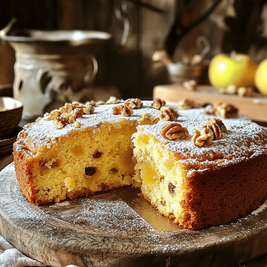 When making Amish Applesauce Cake, you need fresh and simple ingredients. Here’s what you will need: - 2 cups unsweetened applesauce - 1 cup granulated sugar - 1/2 cup packed brown sugar - 1/2 cup vegetable oil - 2 large eggs - 2 cups all-purpose flour - 1 teaspoon baking soda - 1 teaspoon baking powder - 1 teaspoon ground cinnamon - 1/2 teaspoon ground nutmeg - 1/2 teaspoon salt - 1 teaspoon vanilla extract - 1 cup chopped walnuts (optional) - 1/2 cup raisins (optional) These ingredients come together to create a moist and flavorful cake. The applesauce adds sweetness and moisture, while the sugars give it a rich taste. The spices, like cinnamon and nutmeg, bring warmth. If you enjoy nuts or dried fruit, the walnuts and raisins add great texture. This recipe is simple and perfect for any occasion. You can find the [Full Recipe] to guide you through the steps. Enjoy baking! - Preheat oven to 350°F (175°C) - Prepare baking pan Start by preheating your oven to 350°F (175°C). This step ensures your cake bakes evenly. Next, grab a 9x13-inch baking pan. You can grease it with butter or non-stick spray. Alternatively, line it with parchment paper for easy removal later. - Combine applesauce, sugars, oil, and eggs In a large mixing bowl, mix the unsweetened applesauce, granulated sugar, and packed brown sugar. Add the vegetable oil and crack in the two large eggs. Use a whisk or electric mixer to blend everything together. You want a smooth and well-mixed batter. - Whisk together dry components - Mix wet and dry ingredients In a separate bowl, whisk together the all-purpose flour, baking soda, baking powder, ground cinnamon, ground nutmeg, and salt. This step helps the leavening agents spread evenly. Next, gently mix the dry ingredients into the wet mixture. Use a spatula or wooden spoon and stop mixing when no dry streaks are left. - Add vanilla and optional mix-ins - Pour batter into the pan Now, fold in the vanilla extract. If you want to add a twist, include walnuts or raisins. Make sure they are spread evenly throughout the batter. Pour the batter into your prepared pan. Use a spatula to spread it evenly, reaching all corners. - Bake for 30-35 minutes - Conduct toothpick test for doneness Place the pan in your preheated oven. Bake for 30-35 minutes. To check if it’s done, insert a toothpick into the center. If it comes out clean, your cake is ready! Keep an eye on it near the end to avoid over-baking. - Let cool in the pan, then wire rack Once baked, take the pan out of the oven. Let the cake cool in the pan for about 10 minutes. Then, transfer it to a wire rack. This step cools the cake evenly, ensuring a perfect slice later. You can find the [Full Recipe] for this delicious Amish Applesauce Cake online! To keep your Amish applesauce cake fresh, store it in an airtight container. This helps keep the cake moist. You can keep it at room temperature for up to three days. For longer storage, place it in the fridge for about a week. When serving, this cake is best warm or at room temperature. A light dusting of powdered sugar adds a nice touch. You can also serve it with whipped cream or vanilla ice cream for extra joy. One common mistake is overmixing the batter. Overmixing can make the cake dense and tough. Mix until just combined; it’s okay if a few lumps remain. Another mistake is not measuring ingredients accurately. Use a kitchen scale for precise measurements, especially for flour. This ensures the right texture and flavor in your cake. To boost the flavor, consider adding spices like ginger or allspice. You can also increase the cinnamon for a warm, cozy taste. If you like nuts, fold in walnuts or raisins. Add them right after mixing in the vanilla extract. This way, every slice has a bit of crunch and sweetness. {{image_4}} You can change up the sugars in this cake. Instead of granulated sugar, try coconut sugar. It adds a nice flavor and is less processed. For a gluten-free option, use almond flour or a gluten-free blend. These swaps keep the cake moist and yummy. Adding nuts or dried fruits can change the taste. You can use pecans, almonds, or even hazelnuts. Dried fruits like cranberries or apricots also work well. Want a sweet twist? Add chocolate chips! They melt and give a rich flavor with each bite. Seasonal spices can really elevate this cake. Try adding pumpkin spice in the fall. It gives a warm, cozy taste that feels like a hug. In summer, serve it with fresh berries or sliced peaches. This brings a bright and fruity touch to your dessert. To keep your Amish Applesauce Cake fresh, refrigerate it. First, let the cake cool completely at room temperature. Then, wrap it tightly in plastic wrap or place it in an airtight container. This method locks in moisture and flavor. Your cake can stay good in the fridge for up to a week. If you want to save some cake for later, freezing is great. First, cool the cake completely. Then, cut it into slices for convenience. Wrap each slice in plastic wrap, and then in aluminum foil. This double wrapping helps prevent freezer burn. Store the slices in a freezer-safe bag or container. The cake can last up to three months in the freezer. The shelf life of your Amish Applesauce Cake depends on how you store it. In the fridge, it lasts about a week. If you freeze it, you can enjoy it up to three months later. Just remember to thaw it in the fridge overnight before serving. This way, it stays moist and delicious. Yes, you can use sweetened applesauce. Just reduce the added sugar. Sweetened applesauce adds extra flavor. It may also make the cake a bit sweeter. Adjust the sugar to fit your taste. The cake is done when a toothpick comes out clean from the center. Check it around 30 minutes. If the toothpick has wet batter, bake a bit longer. Overbaking can dry out the cake, so keep an eye on it. You can serve this cake with whipped cream or ice cream. A sprinkle of powdered sugar on top looks nice, too. Fresh fruits or a scoop of vanilla ice cream pair well. It makes a perfect dessert for any meal. This recipe is not vegan due to the eggs. You can replace the eggs with flax eggs or applesauce. Use 1/4 cup of applesauce for each egg. This helps keep the cake moist and fluffy. Absolutely! Just double all the ingredients. Use a larger baking pan to fit the extra batter. Keep an eye on the baking time, as it may take longer. At high altitudes, reduce sugar by 1-2 tablespoons. Add an extra tablespoon of flour. You may need to increase the baking time slightly. This helps your cake rise and stay moist. When I think of comfort food, Amish applesauce cake comes to mind. This cake is moist, sweet, and full of flavor. It is simple enough for anyone to make, yet it feels special. Applesauce is a star in this recipe. It adds natural sweetness and moisture. You can cut back on oil since applesauce keeps the cake soft. Using unsweetened applesauce helps control the sugar level. Start by mixing the wet ingredients. You will blend applesauce, sugars, oil, and eggs until smooth. This step is key. A well-mixed batter leads to a lighter cake. Next, whisk the dry ingredients in a separate bowl. Combine flour, baking soda, baking powder, cinnamon, nutmeg, and salt. This method ensures the leaveners mix well. Add the dry mix to the wet mix slowly. Stir just until combined. Overmixing can make the cake dense. You can add a twist by folding in walnuts or raisins. They give texture and extra flavor to each bite. If you prefer, try other nuts or even chocolate chips. The flavor can change based on what you like! Be sure to preheat your oven to 350°F (175°C). Pour the batter into a greased pan. Bake for 30-35 minutes. To check for doneness, insert a toothpick in the center. If it comes out clean, your cake is ready! Once baked, let the cake cool in the pan for about ten minutes. Then, transfer it to a wire rack. You can serve it warm or at room temperature. A light dusting of powdered sugar makes it pretty. Pair it with whipped cream or ice cream for a treat! This cake is great for gatherings. It makes twelve slices, perfect for sharing. You will love how easy it is to make and enjoy. For the complete recipe, check out the [Full Recipe]. This blog post covered the essential steps to make Amish Applesauce Cake. We listed key ingredients, described mixing and baking, and offered tips for success. Remember, precision matters in baking, so measure carefully. Feel free to get creative with spices, nuts, and fruits. You can even customize storage to keep your cake fresh longer. Enjoy the flavors and make this cake a favorite in your kitchen. Happy baking!