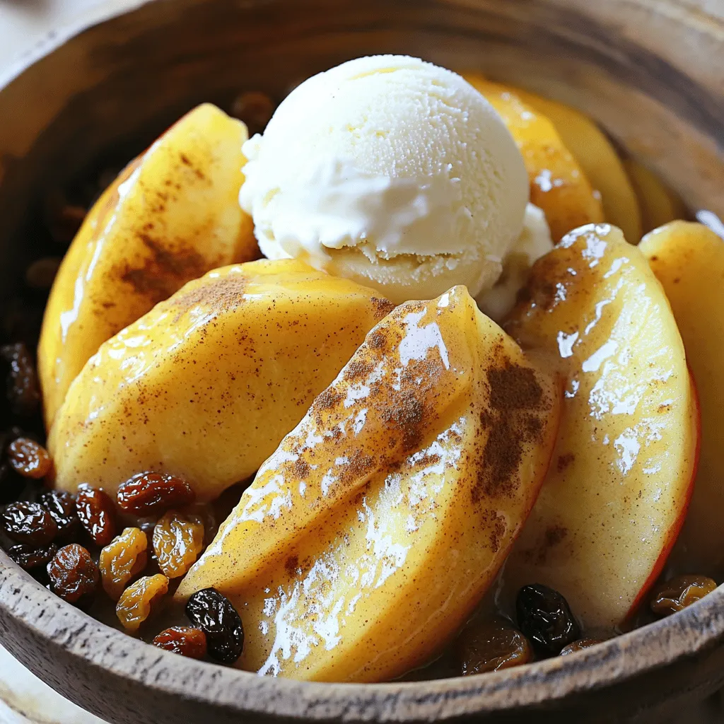 Here’s what you need for Instant Pot Cinnamon Apples: - 6 medium apples (such as Granny Smith or Honeycrisp) - 1/4 cup brown sugar - 2 teaspoons ground cinnamon - 1/8 teaspoon ground nutmeg - 1 tablespoon freshly squeezed lemon juice - 1/2 cup water - 1 tablespoon unsalted butter (optional) - 1/4 cup raisins or walnuts (optional) - Vanilla ice cream (for serving, optional) These simple ingredients come together to create a warm, comforting dish. Using the right apples is key. Granny Smith brings a nice tartness, while Honeycrisp offers sweetness. You can mix both for a great flavor. Brown sugar adds depth with its rich flavor. Cinnamon and nutmeg bring warmth and spice. The lemon juice keeps the apples fresh and bright. Water helps create steam for cooking in the Instant Pot. If you want a richer taste, add butter. It makes the dish creamy and smooth. Raisins or walnuts add texture and a fun twist. Top it all off with vanilla ice cream for a delightful finish. For the full recipe, check the detailed steps in the article. Enjoy making this tasty treat! - Peel, core, and slice the apples. - Ensure slices are uniform for even cooking. Start with good apples like Granny Smith or Honeycrisp. I love these for their sweet and tart balance. You want to peel them first. A vegetable peeler works best for this. Next, core the apples to remove the seeds. Then, slice them into thick wedges. Aim for about half an inch for each slice. This helps them cook evenly in the Instant Pot. - Combine sliced apples with brown sugar, cinnamon, nutmeg, and lemon juice. - Toss to coat apples thoroughly. Take a large mixing bowl. Add your apple slices to it. Now, sprinkle in the brown sugar. Next, add two teaspoons of ground cinnamon and a dash of nutmeg. The nutmeg adds a warm flavor. Finally, squeeze in some lemon juice. This helps keep the apples from browning. Toss everything gently until the apples are well coated. - Pour water into the pot. - Add butter if using, then place seasoned apples inside. Pour half a cup of water into the bottom of the Instant Pot. This creates steam for cooking. If you want a richer flavor, add a tablespoon of unsalted butter. Then, add the seasoned apples on top of the water. Spread them out evenly so they cook well. If you're using raisins or walnuts, sprinkle them on now for extra texture. - Secure the lid and set the valve to sealing. - Select Manual/Pressure Cook and set to 6 minutes high pressure. Close the lid on your Instant Pot. Make sure the valve is set to sealing. Then, select the Manual or Pressure Cook setting. Set the timer for six minutes on high pressure. This cooks the apples quickly while keeping them tender. - Allow natural release for 5 minutes. - Switch to quick release. After the timer goes off, let the pot release the pressure naturally for five minutes. This lets the apples finish cooking gently. After that, carefully switch to quick release. This will let out any remaining steam. - Check apple tenderness. - Serve warm, optionally topped with vanilla ice cream. Open the lid and check your apples. They should be tender but not mushy. Serve them warm in bowls. If you like, top them with a scoop of vanilla ice cream. The cold ice cream pairs well with the warm apples. For the full recipe, check out the complete instructions. For this recipe, I love using Granny Smith or Honeycrisp apples. Their crisp texture and tart flavor create a great balance. Look for apples that feel firm and heavy for their size. Avoid any with bruises or soft spots. A good apple should have smooth skin and a fresh scent. The right apple makes all the difference in this dish. You can easily boost the flavor with extra spices. Try adding a pinch of ground ginger or cardamom. Both spices add warmth and depth. If you want to add texture, consider mixing in raisins or walnuts. They give a nice crunch and sweetness to the dish. You can also sprinkle some oats on top for added crunch. These apples are great on their own but shine with a scoop of vanilla ice cream. The cold ice cream melts into the warm apples, creating a dreamy dessert. You can also serve them alongside pork chops or pancakes for a delicious brunch. Try them in a parfait with yogurt and granola for a fun twist at parties. Enjoy serving your Instant Pot Cinnamon Apples in different ways! For the complete recipe, check the Full Recipe section. {{image_4}} You can easily make this dish nut-free. Simply skip the walnuts or raisins. The apples will still taste great without nuts. This change keeps the recipe safe for those with nut allergies. Feel free to enjoy the warm cinnamon apples just as they are! Want to cut down on sugar? You can use alternatives like stevia or erythritol. These sweeteners work well in place of brown sugar. They still give that sweet flavor without the extra calories. Just make sure to adjust the amount to match your taste! You can mix in cranberries or other fruits for a fun twist. Try adding dried cranberries for a tart contrast. Fresh fruits like pears or peaches also work. Just chop them into similar sizes as the apples. This adds layers of flavor and texture to your delicious dish. To store leftover cinnamon apples safely, first let them cool. Place them in an airtight container. This keeps them fresh and tasty. I recommend using glass or BPA-free plastic containers. They help prevent spills and keep flavors strong. When you’re ready to enjoy the apples again, there are a few great ways to reheat them. You can use the microwave for quick warming. Just pop them in for 30 seconds to 1 minute. Stir halfway through to heat evenly. If you want to keep the texture nice, use the stovetop. Heat them in a pan over low heat. Stir gently until warm. This method helps keep them from becoming mushy. Yes, you can freeze cinnamon apples! They freeze well for up to three months. To do this, let them cool completely. Then, place them in a freezer-safe bag or container. Make sure to remove as much air as possible. When you’re ready to eat, thaw them overnight in the fridge. You can then reheat them as described above. Enjoy the taste of fall any time of the year! Instant Pot Cinnamon Apples last about 5 to 7 days in the fridge. Store them in an airtight container. This keeps them fresh and tasty. Always check for any signs of spoilage before eating. Yes, you can make this recipe on the stovetop or in the oven. For the stovetop, use a large pot with a lid. Cook on low heat while stirring often. For the oven, place the apples in a baking dish. Cover with foil and bake at 350°F for about 25-30 minutes. These apples are great on their own, but you can pair them with many things. Try serving them with oatmeal, yogurt, or pancakes. For a sweet treat, top them with vanilla ice cream or whipped cream. They also taste good with savory dishes like pork chops. Yes! You can change the sweetness by adding more or less brown sugar. If you want a healthier option, use honey or maple syrup. If you prefer tart apples, choose a less sweet apple, like Granny Smith. Always taste and adjust to your liking. Absolutely! Instant Pot Cinnamon Apples are perfect for meal prep. Cook a big batch and store them in your fridge. You can use them later for breakfast or snacks. Just warm them up in the microwave or on the stovetop for a quick treat. To recap, we explored how to make delicious Instant Pot cinnamon apples. We covered essential ingredients, step-by-step cooking instructions, and tips for enhancing flavors. I shared variations for different dietary needs, along with storage and reheating advice. These cinnamon apples are easy and tasty. They make a great dessert or snack. You can customize them to suit your taste. Enjoy this simple recipe, and share it with friends!