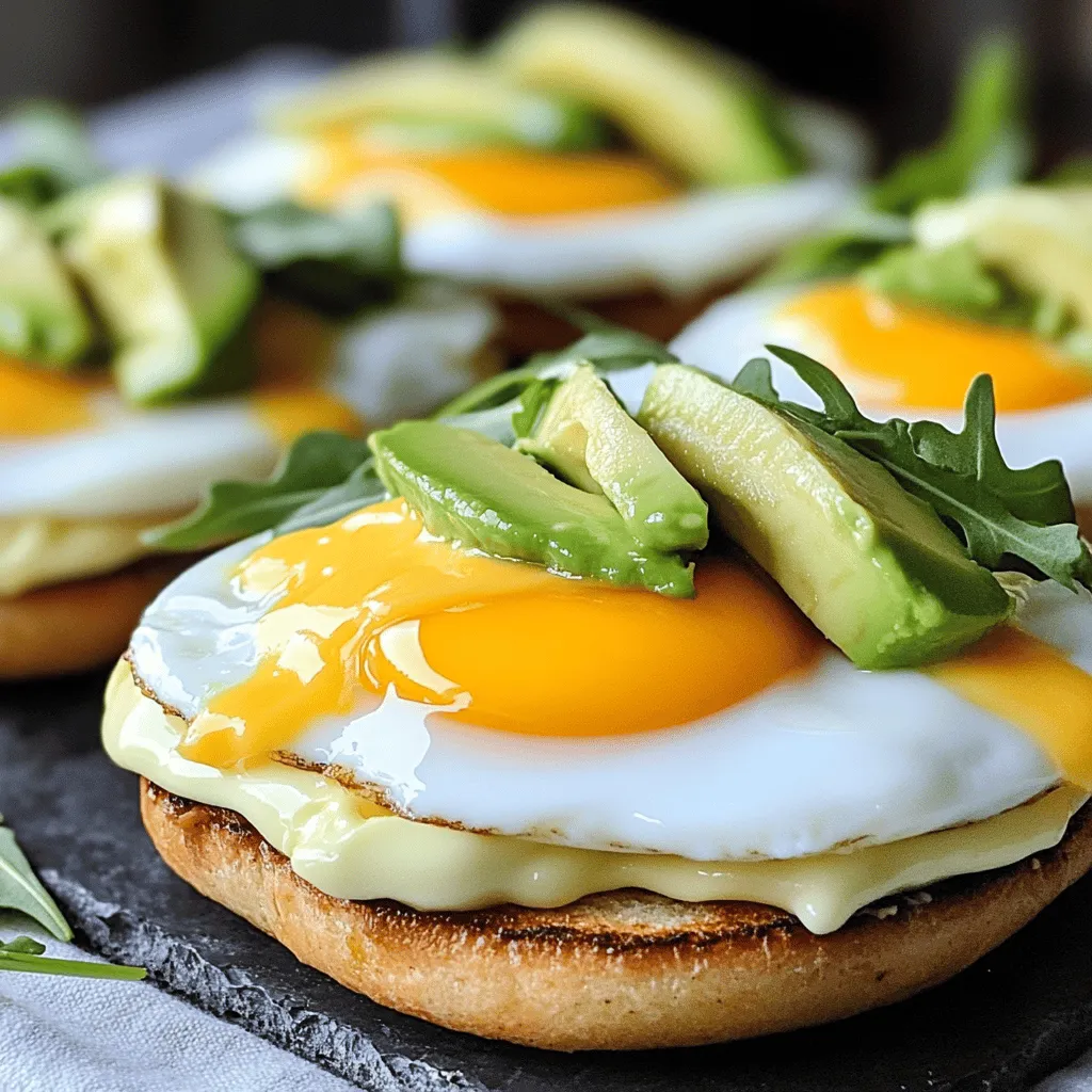 To make the perfect egg and cheese breakfast sandwich, you need these key ingredients: - 2 large eggs - 2 slices of sharp cheddar cheese - 1 English muffin, split in half - 1 slice of creamy avocado - 1 tablespoon mayonnaise - Salt and freshly cracked black pepper, to taste - 1 teaspoon extra virgin olive oil - A handful of fresh arugula or baby spinach, for garnish These ingredients work together to create a tasty and filling meal. The eggs give protein, while the cheese adds creaminess. The English muffin is crispy, and the avocado adds a smooth texture. Fresh greens make it colorful and bright. You can get creative with your sandwich! Here are some fun add-ins to consider: - Sliced tomatoes for freshness - Crispy bacon or sausage for extra protein - Sliced jalapeños for a spicy kick - Fresh herbs like basil or cilantro for a fragrant touch - Hot sauce for a zesty finish These options let you customize your sandwich. You can mix and match to find your favorite flavors. This breakfast sandwich is not only delicious but also offers good nutrition. Here’s a simple breakdown: - Calories: About 450 (depends on add-ins) - Protein: Around 20g - Fat: About 30g - Carbohydrates: Approximately 30g This meal gives you energy to start your day. The protein keeps you full, while healthy fats help your brain function. You can enjoy this sandwich guilt-free, knowing it fuels your body well. For the full recipe, check out the Cheesy Sunny-Side-Up Delight. Start by splitting the English muffin in half. Toast each half until golden brown. This step adds a nice crunch to your sandwich. You can use a toaster or a broiler for even toasting. The crunchy texture makes each bite more enjoyable. Next, heat a non-stick skillet over medium heat. Pour in the olive oil and let it warm up. Crack two large eggs gently into the pan, keeping the yolks whole. Season them with salt and black pepper. Cook the eggs for about 2-3 minutes. When the whites turn white and firm, add a slice of cheddar cheese on each egg. Cover the skillet with a lid. This helps the cheese melt nicely while the yolks cook. You can choose sunny-side-up or over-easy eggs based on your taste. Now, it's time to build your sandwich. Take the toasted English muffin halves. Spread mayonnaise on the toasted sides. On the bottom half, place a slice of creamy avocado. Then, add the cheesy egg right on top. Finish with a handful of fresh arugula or baby spinach for a burst of color. Put the top half of the muffin on the sandwich. Press down gently to hold everything together. Your tasty egg and cheese breakfast sandwich is ready to enjoy! For the full recipe, check out Cheesy Sunny-Side-Up Delight. To cook eggs well, start with fresh eggs. Fresh eggs taste better and look nicer. Use a non-stick skillet for easy cooking. Heat the skillet over medium heat to avoid burning. Crack the eggs gently to keep the yolks whole. Add a pinch of salt and pepper for flavor. Cook them until the whites are firm but the yolks stay runny, about 2-3 minutes. This gives you that perfect sunny-side-up look. To melt cheese just right, use slices that are not too thick. Sharp cheddar works great here. As the egg whites cook, place the cheese on top of the eggs. Cover the skillet with a lid. The steam will help the cheese melt evenly. Keep an eye on it. You want it gooey, not burnt. This step adds creaminess to your sandwich. Presentation is key for any meal. Slice the English muffin in half and toast it until golden. Spread some mayonnaise on each half for added flavor. Layer a slice of avocado on the bottom half. Then, add the cheesy egg for a beautiful look. Top the sandwich with fresh arugula or spinach. This adds color and a nice crunch. Serve your sandwich on a plate with fruit or hash browns. It makes the meal feel special. {{image_4}} You can switch up the cheese in your egg and cheese breakfast sandwich. Try using mozzarella for a mild flavor. Pepper jack adds a spicy kick. For a creamy touch, go with gouda or brie. Each cheese brings its own unique taste. Experiment until you find your favorite. Adding veggies boosts flavor and nutrition. Spinach, tomatoes, or bell peppers work well. Sauté them in the same pan as the eggs for extra flavor. You can also include proteins like bacon, sausage, or turkey. Layer them in for a heartier meal. This way, your sandwich becomes even more satisfying. If you want a portable option, try a breakfast wrap. Use a tortilla instead of an English muffin. Follow the same steps for cooking the eggs and cheese. Add your favorite fillings, then roll it up like a burrito. This makes for a quick meal on the go. You can still enjoy all the flavors in a new style. For a full recipe, check out the Cheesy Sunny-Side-Up Delight. To keep your egg and cheese breakfast sandwich fresh, store it well. First, let it cool down. Then, wrap it tightly in plastic wrap or foil. You can also use an airtight container. This will keep it from drying out or getting soggy. Store it in the fridge for up to 2 days. If you think you won't eat it soon, consider freezing it. When you’re ready to eat your sandwich, reheating it properly is key. Place it in the microwave on a microwave-safe plate. Heat it for about 30 seconds to 1 minute. Check if it’s warm enough. If you want a crispy texture, pop it in the toaster oven or a skillet for a few minutes. This way, the bread stays crunchy and the cheese melts nicely. If you want to make this sandwich ahead of time, freeze the components separately. Cook the eggs and cheese, then let them cool. Wrap them in plastic and place them in a freezer bag. You can also freeze the English muffin halves. This method lets you make a fresh sandwich later. Just remember to thaw everything in the fridge overnight before reheating. Enjoy your Cheesy Sunny-Side-Up Delight anytime! The best bread for a breakfast sandwich is an English muffin. It has a nice texture and holds the filling well. You can also use bagels, croissants, or whole grain bread. Each type adds its own flavor and crunch. Choose what you like best! Yes, you can make this sandwich ahead of time! Just cook the eggs and assemble the sandwich. Wrap it up and store it in the fridge. When you are ready to eat, heat it in the microwave or toaster oven. This will keep it warm and tasty. Many cafes and diners serve egg and cheese breakfast sandwiches. Popular chains like Starbucks and Dunkin' offer them too. Local bakeries often have unique versions. Try different places to find your favorite! You can easily modify this recipe! For a vegan option, use tofu or a chickpea scramble instead of eggs. Substitute dairy cheese with plant-based cheese. If you're gluten-free, try a gluten-free English muffin. These swaps will fit into your dietary needs while keeping the meal tasty. For a complete guide on making the sandwich, check the Full Recipe. This article covered how to make a delicious egg and cheese breakfast sandwich. We explored key ingredients, cooking methods, and tasty add-ins. I shared tips for perfecting your sandwich, from eggs to cheese, and offered variations to keep it exciting. Don't forget about storage and reheating methods to enjoy leftovers. These sandwiches are easy to make and fun to customize. Try them for a tasty start to your day!