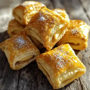 - 2 large apples (Granny Smith or Honeycrisp), peeled and diced - 1 teaspoon fresh lemon juice - 1 teaspoon ground cinnamon - ½ cup packed brown sugar - 1 tablespoon cornstarch - 1 package of puff pastry (thawed) - 1 egg (beaten, for egg wash) - 2 tablespoons granulated sugar (for sprinkling) - Caramel sauce (optional, for drizzling) Gathering the right ingredients is key for great apple pie bites. You can choose Granny Smith apples for a tart flavor, or Honeycrisp apples for sweetness. The lemon juice adds brightness and keeps the apples from browning. Ground cinnamon is a must for that classic apple pie taste. The brown sugar brings rich sweetness, while cornstarch thickens the filling. Puff pastry creates a flaky, buttery shell. Finally, the egg wash helps the bites turn golden brown. You can drizzle caramel sauce on top for a sweet finish. All these elements work together to make a delightful treat. Grab your ingredients and get ready to create this tasty snack! First, heat your oven to 400°F (200°C). This step is key for crispiness. Line a baking sheet with parchment paper. This will help your bites not stick. In a bowl, mix diced apples with lemon juice, cinnamon, brown sugar, and cornstarch. Toss gently until all the apples are coated. Let the mixture rest for about 10 minutes. This allows the apples to release their natural juices, making them extra tasty. On a floured surface, roll out your thawed puff pastry. Smooth out any creases. Cut the pastry into squares that are about 3 inches wide. This size works best for holding the filling. Place a tablespoon of the apple mixture in the middle of each pastry square. Don’t overfill them! Fold each corner toward the center, creating a sealed pocket. Pinch the edges to make sure the filling stays inside. Brush the tops of the sealed bites with the beaten egg. This gives them a nice golden color. Sprinkle some granulated sugar on top for added sweetness. Place them in the oven and bake for 15-20 minutes. Look for a puffed and golden appearance. Let the bites cool on a wire rack for a few minutes. If you like, drizzle some caramel sauce on top before serving. These bites look great on a plate, especially with a bowl of caramel for dipping. Enjoy your delicious snacks! I recommend using Granny Smith or Honeycrisp apples. These apples are tart and crispy. They hold their shape well when baked. The tartness balances the sweetness of the brown sugar. For a sweeter bite, try Fuji or Gala apples. Mixing different apples can add a nice depth of flavor. To get that lovely golden color, brush the bites with an egg wash. Use a beaten egg and a pastry brush. This adds shine and color. Make sure to sprinkle granulated sugar on top too. It caramelizes while baking, giving a sweet crunch. You can add more spices for flavor. Consider nutmeg or allspice to deepen the taste. For a twist, try adding raisins or chopped nuts. A splash of vanilla extract can also boost the flavor. If you love caramel, drizzle some on top before serving. This makes each bite even more special. For the full recipe, check online for detailed instructions. {{image_4}} You can mix things up with other fruits. Try pears, peaches, or berries. Each fruit adds a fresh taste. For a twist, use a mix of fruits. Combine apples with blueberries or cranberries for a unique flavor. Just remember to adjust the sugar based on the fruit's sweetness. While puff pastry is great, you can try other options. Consider using crescent rolls for a fun shape. They give a warm, flaky bite. You can also use phyllo dough for a lighter, crispier texture. Just be sure to layer it well to avoid tearing. If you want a healthier version, swap regular sugar for honey or maple syrup. You can also use whole wheat pastry for added fiber. To reduce fat, try using a mixture of applesauce and yogurt instead of butter in the filling. These changes make the dessert lighter but still tasty. Feel free to explore these variations and make the recipe your own! To keep your apple pie bites fresh, place them in an airtight container. This helps prevent them from drying out. You can store them at room temperature for up to two days. For longer storage, put them in the fridge. They can last for about four days when chilled. To enjoy your apple pie bites again, preheat your oven to 350°F (175°C). Place the bites on a baking sheet. Heat them for about 10 minutes or until warm. This method keeps the pastry crisp and delicious. You can also use a microwave, but the bites may become soft. If you want to save some for later, freezing is a great option. First, let the bites cool completely. Then, place them in a single layer on a baking sheet. Freeze them for about one hour. Once frozen, transfer them to a freezer bag or container. They can stay good for up to three months. When ready to eat, bake them directly from the freezer, adding a few extra minutes to the cooking time. Yes, you can use store-bought apple filling. It saves time and still tastes great. Just make sure to check the flavor and sugar level. You might want to adjust spices like cinnamon or add lemon juice to enhance it. Apple pie bites can last about three days in the fridge. Store them in an airtight container to keep them fresh. If you notice them getting soggy, reheat them in the oven for a crisp finish. You can make apple pie bites ahead of time. Prepare the filling and pastry, then assemble them. Keep the bites in the fridge before baking. Just remember to bake them right before serving for the best taste. Serve apple pie bites warm. They taste best when fresh out of the oven. You can add a drizzle of caramel sauce on top for extra sweetness. A scoop of vanilla ice cream on the side is also a great idea. If you want to follow the full recipe, check online for detailed instructions. This will ensure you get all the tips and tricks for perfect apple pie bites! You now have a complete guide to making delicious apple pie bites. We covered ingredients, step-by-step instructions, and helpful tips. Remember to choose the best apples for great flavor. Explore variations and storage options to enjoy these bites longer. Keep this recipe handy for your next gathering. You will impress friends and family with your tasty treat. Enjoy baking and sharing your apple pie bites!