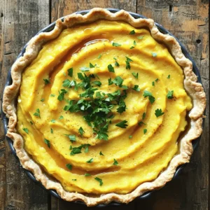 To make a crustless squash pie, gather the following ingredients: - 2 cups butternut squash, cooked and mashed - 1 cup cottage cheese - 3 large eggs - 1/2 teaspoon ground cinnamon - 1/4 teaspoon ground nutmeg - 1/4 cup pure maple syrup - 1 tablespoon vanilla extract - 1/4 teaspoon sea salt - 1/2 cup shredded sharp cheddar cheese (optional) - Fresh parsley for garnish These ingredients mix together to create a creamy, flavorful pie. Butternut squash is sweet and packed with nutrients. Cottage cheese adds protein and creaminess. Eggs help bind everything together. The spices give the pie warmth, while maple syrup adds natural sweetness. You can also add cheddar cheese for a rich twist. Fresh parsley on top makes the dish look lovely and adds a fresh taste. This crustless squash pie is simple yet satisfying. For the full recipe, check the section above! - Prepare the oven to 350°F (175°C). - Grease a 9-inch pie dish. - Combine 2 cups of cooked and mashed butternut squash, 1 cup of cottage cheese, and 3 large eggs. - Use a whisk or fork to blend until smooth. - Incorporate 1/2 teaspoon of ground cinnamon, 1/4 teaspoon of ground nutmeg, 1/4 cup of pure maple syrup, 1 tablespoon of vanilla extract, and 1/4 teaspoon of sea salt. - Optionally, fold in 1/2 cup of shredded sharp cheddar cheese for extra creaminess. - Pour the mixture into the pie dish and spread evenly. - Bake for 40-45 minutes. - Let cool for 10 minutes before slicing. - Garnish with chopped parsley for a fresh touch. For the full recipe, you can refer to the detailed steps above. Enjoy making this delicious crustless squash pie! Cooling the pie before cutting is key. This step lets it set properly. If you cut it too soon, the texture will be runny. Always wait at least 10 minutes after baking. Using fresh squash yields better flavor and texture. Fresh butternut squash has a rich taste. If you're short on time, frozen squash works too. Just make sure it’s thawed and drained well. You can add extra spices to boost flavor. Consider adding ginger or allspice for warmth. If you like it sweeter, try brown sugar or honey instead of maple syrup. This gives you room to adjust based on your taste. Serve slices warm on a colorful plate. A dollop of whipped cream or a scoop of yogurt adds a nice touch. Drizzle with more maple syrup for extra sweetness. Pair it with a light salad or roasted veggies. This complements the pie's flavor and adds a nice crunch. For a festive look, sprinkle fresh parsley on top before serving. {{image_4}} You can change up the cheese in this pie. Try using cream cheese for a rich taste. Feta cheese adds a tangy twist as well. For a dairy-free option, use cashew cheese or nutritional yeast. These choices keep the pie creamy while catering to different diets. Seasonal spices can elevate your crustless squash pie. Add pumpkin spice or ginger for a fall vibe. You can also mix in some fresh herbs like thyme or rosemary. If you want more veggies, consider adding spinach or zucchini. These will boost flavor and nutrition. To make this pie healthier, lower the sugar. Use mashed bananas or applesauce instead of maple syrup. You can also swap some cottage cheese for Greek yogurt to cut down on calories. For a gluten-free option, this recipe is already good to go! Enjoy a delicious pie without the crust. To keep your crustless squash pie fresh, let it cool first. Place it in an airtight container. You can also cover it tightly with plastic wrap. This keeps moisture in and bad smells out. Store it in the fridge for up to five days. If you have a lot of leftovers, consider cutting the pie into slices. This makes it easier to grab a piece later. To reheat your pie, use the oven for the best results. Preheat it to 350°F (175°C). Place a slice on a baking sheet. Cover it with foil to keep it moist. Heat for about 15-20 minutes. You can also use the microwave. Just heat it for 1-2 minutes, checking often. This is quicker but may change the texture a bit. For long-term storage, freezing is a great option. Wrap each slice tightly in plastic wrap. Then place them in a freezer-safe bag. This way, they stay fresh for up to three months. When you're ready to eat, remove a slice from the freezer. Thaw it in the fridge overnight. You can also reheat it straight from frozen. Just add a few extra minutes to your heating time. You can check if your pie is done by looking for certain signs. The edges should be set, but the center will have a slight jiggle. You can also insert a knife in the center. If it comes out clean, your pie is ready. This usually takes about 40 to 45 minutes in the oven. Yes, you can use other squashes if you want! Acorn squash or pumpkin work great in this recipe. Just make sure to cook and mash them like you do with butternut squash. Each type will give a different taste and texture, so feel free to experiment! Absolutely! This crustless squash pie is naturally gluten-free since it doesn't contain any flour. It uses simple ingredients like squash, eggs, and cottage cheese. If you have a gluten sensitivity, this recipe is a safe choice. Enjoy without worry! For the full recipe, refer to the detailed instructions above. This blog post explains how to make a delicious crustless butternut squash pie. We covered the key ingredients and shared easy steps for mixing and baking. You also learned tips for enhancing flavors and ensuring the best texture. Lastly, we discussed storage and variations to fit your taste. In summary, this pie is simple and tasty. With a dash of creativity, you can make it your own. Enjoy your cooking and find joy in each bite!