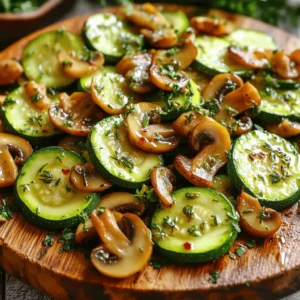 - 2 medium zucchinis, sliced into half-moons - 8 oz (about 225g) mushrooms, sliced (cremini or button) - 2 tablespoons olive oil - 2 cloves of garlic, finely minced - 1 teaspoon fresh thyme leaves or ½ teaspoon dried thyme - ¼ teaspoon red pepper flakes (optional) - Salt and freshly ground black pepper to taste - 1 tablespoon balsamic vinegar - Fresh parsley for garnish The key to great sautéed zucchini with mushrooms is fresh ingredients. When choosing zucchinis, look for firm ones with smooth skin. They should feel heavy for their size. For mushrooms, select ones that are plump and free from dark spots. This helps ensure you get the best flavor and texture. Using olive oil adds richness and helps sauté the veggies evenly. Garlic gives a warm, aromatic taste. Fresh thyme adds a light herbal note. If you like heat, the red pepper flakes kick things up a notch. Balance the dish with salt and black pepper to enhance all the flavors. Balsamic vinegar adds a sweet, tangy finish that brightens the whole dish. Finally, fresh parsley serves as a beautiful garnish. It also adds a fresh flavor that makes your dish pop visually and taste-wise. For the full recipe, check out the details above. You'll love how these simple ingredients come together to create a vibrant, healthy dish. Enjoy this delightful mix of flavors in every bite! - Clean and slice zucchinis and mushrooms. - Mince garlic and chop parsley. First, you need to clean your zucchinis and mushrooms. Rinse them well under cold water to remove dirt. Slice the zucchinis into half-moons. Aim for even sizes to ensure they cook evenly. Then, slice your mushrooms thinly. You can choose cremini or button mushrooms based on your taste. Next, mince the garlic finely. This helps release its flavor. Finally, chop fresh parsley for garnish later. - Heat olive oil in skillet. - Sauté garlic until fragrant. - Add mushrooms and cook until browned. - Incorporate zucchini and seasoning. In a large skillet, heat the olive oil over medium heat. Wait until the oil shimmers but does not smoke. Once hot, add the minced garlic. Sauté for about 30 seconds until fragrant and lightly golden. Be cautious not to burn the garlic, as it can turn bitter. Next, add the sliced mushrooms. Stir them occasionally and let them cook for about 4-5 minutes until they brown nicely. This step brings out their rich flavor. Then, gently add the zucchini. Sprinkle in fresh thyme, red pepper flakes if you like heat, and a good pinch of salt and pepper. Sauté everything for an additional 4-5 minutes. You want the zucchini to be tender but still have a slight crunch. - Drizzle with balsamic vinegar. - Taste and adjust seasoning. - Transfer to serving dish and garnish. To finish, drizzle balsamic vinegar over the sautéed veggies. This adds a tangy kick that brightens the dish. Stir well to combine and let it cook for another minute. This helps meld all the flavors together. Once done, taste the dish. Adjust the seasoning if needed. Finally, transfer the sautéed zucchini and mushrooms to a serving dish. Garnish with the fresh parsley you chopped earlier. This adds color and flavor to your meal. For the full recipe, refer to the complete guide. How to select fresh vegetables When choosing zucchinis, look for firm ones with smooth skin. They should feel heavy for their size. For mushrooms, pick ones that are dry and firm. Avoid any that are slimy or bruised. Fresh herbs should have bright colors and no dark spots. Best techniques for sautéing Start with a hot skillet. This helps the veggies cook evenly. Use enough oil to coat the bottom without pooling. Add your garlic first, and watch it closely so it doesn't burn. Then, add mushrooms before the zucchini. This way, the mushrooms release moisture and get tender. Using different herbs and spices To change the taste, try fresh basil or oregano instead of thyme. You can also add a pinch of cumin or smoked paprika for warmth. A squeeze of lemon juice can brighten the dish. Adding protein options for a complete meal To make this a full meal, add cooked chicken or shrimp. You can also toss in some chickpeas or black beans for a vegetarian option. These additions give your dish extra flavor and nutrients. For the full recipe, check out the Full Recipe. {{image_4}} You can easily swap out veggies in this dish. Try bell peppers, asparagus, or spinach. These choices add color and flavor. If you want a different taste, use squash or eggplant. For vegan or gluten-free options, this recipe is already great! Just ensure you use gluten-free balsamic vinegar. You can also add plant-based cheese if you like a creamy touch. Grilling offers a smoky flavor that works well with zucchini and mushrooms. Simply toss the vegetables in olive oil and seasonings. Place them on a grill and cook until tender. Roasting adds depth to the veggies as well. To roast, preheat your oven to 425°F (220°C). Spread the zucchini and mushrooms on a baking sheet. Drizzle with olive oil and season. Roast for 20 minutes, turning halfway. This method brings out natural sweetness. Explore these options for a new twist! Check the Full Recipe for more details. To keep your sautéed zucchini with mushrooms fresh, cool it down first. Spread it out on a plate to speed up cooling. Once it's cool, transfer it to a container. I recommend using an airtight glass or plastic container. This will help keep the flavors locked in. Store it in the fridge for up to three days. If you want to save it for longer, you can freeze sautéed zucchini with mushrooms. Let the dish cool completely. Then, pack it in a freezer-safe bag or container. Remove as much air as possible before sealing. This helps prevent freezer burn. You can freeze it for up to three months. When you’re ready to enjoy it again, reheat the dish. You can do this in a skillet on medium heat. Stir it gently until it’s hot. You can also microwave it in a bowl. Heat it in short bursts, stirring in between. This will help it warm evenly. Enjoy the flavors just like when you first made it! For a full recipe, check out the full recipe section above. Can I use frozen vegetables for this recipe? Yes, you can use frozen vegetables. However, fresh zucchini and mushrooms give the best taste. Frozen veggies may release more water, which can make the dish soggy. If using frozen, cook them longer to evaporate excess moisture. How do I prevent zucchini from becoming soggy? To keep zucchini firm, avoid overcooking it. Sauté it just until tender, about 4-5 minutes. Also, use high heat and spread the zucchini in one layer in the pan. This helps it cook evenly and retain its crunch. What can I serve with sautéed zucchini and mushrooms? Sautéed zucchini and mushrooms pair well with many dishes. You can serve them over quinoa or rice for a filling meal. They also make a great side for grilled chicken or fish. For a light touch, add a sprinkle of feta or Parmesan cheese. Check the Full Recipe for more serving ideas! In this post, you learned how to make a tasty dish with zucchini and mushrooms. We talked about the ingredients, preparation steps, cooking tips, and even how to store your dish. This recipe is easy to modify, so you can make it your own. Try different herbs or cooking methods to find what you like best. Enjoy your cooking and feel proud of your creation!