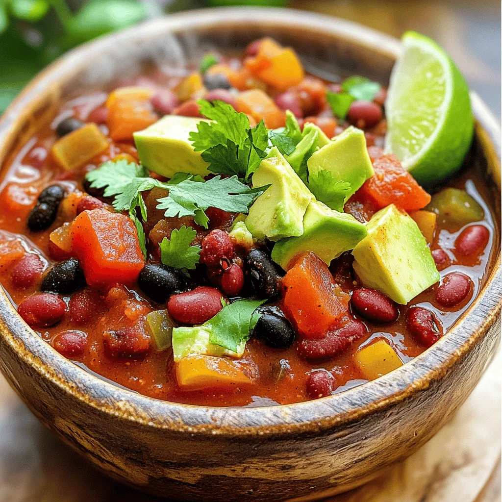 To make my very special chili, gather these ingredients: - 1 lb ground beef or ground turkey - 1 can (15 oz) kidney beans, thoroughly drained and rinsed - 1 can (15 oz) black beans, thoroughly drained and rinsed - 1 can (28 oz) crushed tomatoes with herbs - 1 medium onion, finely chopped - 2 cloves garlic, minced - 1 bell pepper, diced (choose any vibrant color for freshness) - 2 tablespoons chili powder - 1 teaspoon ground cumin - 1 teaspoon smoked paprika for a smoky depth - 1 teaspoon dried oregano - 1 teaspoon salt, or to taste - 1/2 teaspoon freshly ground black pepper - 1 tablespoon extra virgin olive oil - 1 tablespoon apple cider vinegar to brighten flavors - Fresh cilantro leaves and diced avocado for garnish You can switch some ingredients if needed. Here are a few ideas: - Ground turkey can replace ground beef for a lighter option. - If you prefer fresh beans, use cooked ones instead of canned. - Any type of canned tomatoes works; just avoid sweetened ones. - Use onion powder if you lack fresh onion. - For spice, add jalapeños or cayenne instead of chili powder. - Use lime juice instead of apple cider vinegar for a different zing. To make this chili shine, choose fresh and high-quality ingredients: - Pick lean ground meat for a better taste and texture. - Buy canned beans with no added sugar or preservatives. - Choose ripe tomatoes for a rich flavor. - Select colorful bell peppers for sweetness and nutrition. - Fresh herbs add a burst of flavor, so use them when possible. - Always taste as you cook; it helps to adjust flavors. You can find the full recipe for this tasty chili above. Gather all your ingredients before you start. This makes cooking easy and fun. Chop the onion, garlic, and bell pepper. Measure out your spices. Rinse and drain the beans. This should take about 10 minutes. 1. Heat the olive oil in a large pot over medium heat. 2. Add the chopped onion, garlic, and bell pepper. Cook for 5 minutes. Stir them often until soft. 3. Increase the heat slightly and add the ground beef or turkey. Brown it for about 7-10 minutes. Use a wooden spoon to break it apart. 4. Once the meat is brown, add the chili powder, cumin, smoked paprika, oregano, salt, and black pepper. Stir for 2 minutes to toast the spices. 5. Pour in the crushed tomatoes and the rinsed beans. Mix everything well. 6. Add the apple cider vinegar and stir again. Bring the chili to a boil. 7. Lower the heat and cover the pot. Let it simmer for at least 30 minutes. For better flavor, let it simmer for an hour. Stir occasionally. After simmering, taste your chili. Adjust the salt or pepper if needed. Serve hot in bowls. Top with fresh cilantro and creamy avocado. Enjoy! You can find the full recipe above. To boost your chili's taste, try these tips: - Use fresh herbs like cilantro for bright notes. - Add a splash of lime juice before serving. - Consider a dash of hot sauce for extra heat. - Let the chili sit overnight in the fridge. The flavors deepen and blend beautifully. - If you love smoky flavors, add a bit more smoked paprika. Having the right tools makes cooking easier. Here are my must-haves: - A large pot or Dutch oven for even cooking. - A wooden spoon for stirring. It prevents scratching your pot. - A sharp knife for chopping veggies efficiently. - Measuring spoons for precise spice control. - A timer to keep track of simmering time. How you serve your chili can make it even more special: - Use rustic, deep bowls for a cozy look. - Add a wedge of lime for a fresh touch. - Top with shredded cheese for a rich flavor that melts. - Garnish with diced avocado and fresh cilantro for color. - Consider serving with crusty bread or cornbread on the side. For the full recipe, see the section above. Enjoy your cooking adventure! {{image_4}} You can make a tasty vegetarian chili that still packs a punch. Swap the ground beef or turkey for 1 pound of chopped mushrooms or lentils. Use the same spices and beans to keep flavor strong. Add more veggies like zucchini or corn for texture and sweetness. This version is just as hearty and satisfying as the original. Do you like your chili hot, or do you prefer it mild? You can control the heat easily. For a spicy kick, add diced jalapeños or a dash of cayenne pepper. If you want it mild, skip the spicy peppers and use a sweeter bell pepper. Remember that spices can build over time, so taste as you go. Beans add texture and protein to chili. If you're not a fan of kidney or black beans, try pinto beans or chickpeas. You can also skip the beans altogether for a meatier dish. Just add an extra cup of veggies to maintain a good balance. Each type of bean brings its unique flavor, so experiment to find your favorite. For the complete recipe, check out the Full Recipe. After cooking, let your chili cool down. Once cool, place it in an airtight container. Store it in the fridge for up to four days. The flavors blend better as it sits. Make sure you cover it well to avoid spills and odors. You can freeze chili for longer storage. Allow it to cool first, then put it in freezer-safe bags or containers. Remove as much air as possible before sealing. This chili stays good for up to three months in the freezer. When ready to eat, thaw it in the fridge overnight. To reheat chili, use a pot on the stove over medium heat. Stir often to heat it evenly. For a quick option, use the microwave. Heat in short bursts, stirring in between. Make sure it's hot all the way through before serving. If it thickens too much, add a splash of broth or water to loosen it. Enjoy your chili just like the first time! For the full recipe, check out the Ultimate Firehouse Chili Recipe! This chili recipe is special because it blends rich flavors and textures. I use ground beef or turkey to create a hearty base. The mix of kidney and black beans adds protein and fiber. Crushed tomatoes with herbs give it a bright and fresh taste. I also add spices like chili powder and smoked paprika for warmth. The splash of apple cider vinegar brightens the whole dish. This recipe is easy to make and perfect for any occasion. You can store this chili in the fridge for about 3 to 4 days. Make sure to keep it in an airtight container. If you want to keep it longer, freeze it. In the freezer, it can last for up to 3 months. To reheat, simply thaw in the fridge overnight and warm it on the stove or in the microwave. Yes, you can easily modify the spice level! If you like it mild, use less chili powder. For more heat, add cayenne pepper or more chili powder. You can also add fresh jalapeños or hot sauce while cooking. Taste as you go to find your perfect level of spice. Absolutely! This chili recipe is great for meal prep. It stores well and tastes even better the next day. You can make a big batch and divide it into portions. Pack it for lunch or enjoy it for dinner throughout the week. With the right storage, you’ll have a delicious meal ready whenever you need it. You can find the Full Recipe above for easy reference. This blog post covered everything you need for a great chili. We explored key ingredients and easy swaps. I shared tips for quality and flavor, plus essential cooking steps. You learned presentation tricks, storage info, and fun variations. Chili can be simple and quick, yet so tasty. Feel free to customize your dish according to your taste. Enjoy making this recipe your own. Dive in, and savor every bite!