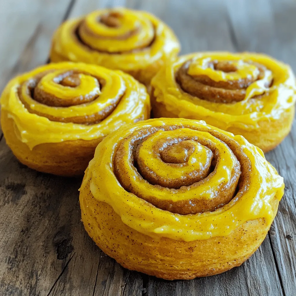 To make these tasty pumpkin cinnamon rolls, gather these simple ingredients: - 1 cup all-purpose flour - 1/4 cup canned pumpkin puree - 1/4 cup milk - 2 tablespoons granulated sugar - 1 tablespoon unsalted butter, melted - 1/2 teaspoon baking powder - 1/4 teaspoon baking soda - 1/4 teaspoon salt - 1 teaspoon ground cinnamon - 1/4 teaspoon ground nutmeg - 1 tablespoon brown sugar (for the filling) - 1 tablespoon unsalted butter, softened (for the filling) - 1/2 cup powdered sugar (for the frosting) - 1 tablespoon milk (for the frosting) - 1/2 teaspoon vanilla extract (for the frosting) If you need to convert measurements, here are some quick tips: - 1 cup = 8 fluid ounces - 1 tablespoon = 3 teaspoons - 1/4 cup = 4 tablespoons - 1/2 teaspoon = 2.5 milliliters For those using metric, remember: - 1 cup of flour is about 120 grams. - 1/4 cup of pumpkin puree is roughly 60 grams. You can easily swap ingredients based on what you have at home: - Flour: Use whole wheat flour for a nuttier flavor. - Milk: Almond or oat milk works well. - Pumpkin Puree: Use homemade pumpkin puree if you prefer. - Butter: Coconut oil can replace butter for a dairy-free option. - Sugar: Substitute with honey or maple syrup for a different sweetness. These substitutions help you make these rolls your own while keeping them soft and tasty. For the full recipe, check out the details provided. Enjoy baking! Start by gathering your dry ingredients. In a medium bowl, add 1 cup of all-purpose flour. Next, whisk in 1/2 teaspoon of baking powder, 1/4 teaspoon of baking soda, and 1/4 teaspoon of salt. Then, add in 1 teaspoon of ground cinnamon and 1/4 teaspoon of ground nutmeg. This step is key; it ensures the spices and leavening agents mix well with the flour. Whisk these together until they are fully blended. In another bowl, combine 1/4 cup of canned pumpkin puree, 1/4 cup of milk, and 2 tablespoons of granulated sugar. Add 1 tablespoon of melted unsalted butter. Mix these until the mixture is smooth and creamy. This pumpkin mixture gives the rolls their rich flavor. Now it's time to combine the two mixtures. Gradually add the dry ingredients to the pumpkin mix. Stir gently until a dough forms. If the dough feels sticky, sprinkle in a bit more flour. Transfer the dough to a floured surface. Roll it out into a rectangle about 1/4 inch thick. Spread 1 tablespoon of softened butter over the dough, then sprinkle 1 tablespoon of brown sugar and a pinch of cinnamon on top. Next, tightly roll the dough from one edge to the other to form a log. Pinch the seam to seal it well. Slice the log into 4-6 equal pieces and place them in a greased baking dish. Preheat your oven to 350°F (175°C). Bake the rolls for 15-18 minutes. They should turn a light golden brown when ready. While they bake, you can prepare the frosting. Mix 1/2 cup of powdered sugar, 1 tablespoon of milk, and 1/2 teaspoon of vanilla extract in a small bowl until smooth. After baking, let the rolls cool for about 5 minutes. Drizzle the frosting generously over the warm rolls, allowing it to melt into the crevices. Enjoy these small batch pumpkin cinnamon rolls fresh and warm! For the full recipe, check out the detailed instructions above. Mistakes can happen, but you can easily avoid them. Here are some key points: - Not measuring ingredients: Always use the right tools. This ensures your rolls rise well. - Skipping the resting time: Allow your dough to rest. This helps develop flavor and texture. - Overmixing the dough: Mix just until combined. Overmixing makes the rolls tough. - Using the wrong oven temperature: Always preheat your oven. A hot oven helps the rolls bake evenly. Getting the dough right is key to soft rolls. Follow these tips: - Use the right flour: All-purpose flour works best. It gives the right structure. - Check the moisture: The dough should be slightly sticky but not wet. Add flour as needed. - Knead gently: Knead just enough to bring the dough together. This keeps it light and airy. - Use a light touch when rolling out: Roll the dough evenly. This helps with even baking. Frosting makes your rolls even better. Here are some tips: - Make it fresh: Always prepare the frosting right before using it. This keeps it smooth. - Use room temperature ingredients: This helps the frosting blend easily. Cold ingredients can make it lumpy. - Drizzle it on warm rolls: Frosting melts into the rolls. It adds flavor and moisture. - Add a pinch of spice: A dash of cinnamon on top adds a nice touch. It looks great and tastes good! For the full recipe, check out the [Full Recipe]. Enjoy your baking! {{image_4}} You can make your pumpkin cinnamon rolls even better. Adding nuts like walnuts or pecans gives a nice crunch. Simply chop the nuts and sprinkle them on top of the filling. If you love chocolate, chocolate chips are a great choice too. Just mix them into the filling or sprinkle them on top before rolling. This little twist adds fun flavors that you will enjoy. While the vanilla frosting is sweet and creamy, consider using cream cheese frosting. The tangy flavor of cream cheese pairs well with pumpkin. To make cream cheese frosting, mix softened cream cheese with powdered sugar, milk, and a splash of vanilla. This rich frosting makes your rolls taste even more special. You can choose what you like best for your rolls. You can easily modify the recipe for different diets. For a vegan option, replace the butter with coconut oil and use a plant-based milk. Make sure the powdered sugar is vegan too. For a gluten-free version, swap the all-purpose flour with a gluten-free flour blend. Just check that the other ingredients are gluten-free as well. These changes allow everyone to enjoy delicious pumpkin cinnamon rolls! To keep your small batch pumpkin cinnamon rolls fresh, store them in an airtight container. This helps maintain their soft texture. Place parchment paper between layers if you stack them. The rolls taste best within two days, but they can last up to four days in the fridge. When you’re ready to enjoy your cinnamon rolls again, reheating is key. Preheat your oven to 350°F (175°C). Place the rolls on a baking sheet and cover them with foil. Heat for about 10-15 minutes. This warms the rolls evenly without drying them out. You can also reheat them in the microwave for 15-20 seconds. Just be careful not to overheat them, or they will become tough. If you want to save your rolls for later, freezing is a great option. Allow the rolls to cool completely. Wrap each roll tightly in plastic wrap, then place them in a freezer bag. They can stay frozen for up to three months. To eat, thaw them in the fridge overnight. Then, reheat as mentioned above for a fresh taste. Enjoy every bite of your small batch pumpkin cinnamon rolls! For the full recipe, check out the details above. To make these rolls ahead, prepare the dough and filling first. After rolling the dough, slice it into pieces. Place the rolls in a greased pan, cover them, and refrigerate overnight. When ready to bake, let them come to room temperature. Preheat your oven and bake as directed. This method saves time and gives you warm rolls in the morning. If your dough is sticky, add a little more flour. Start with one tablespoon and mix well. If it feels dry, add milk, one teaspoon at a time. The goal is to have a soft and manageable dough. Remember, a little extra flour helps, but too much makes the rolls tough. Yes, you can use fresh pumpkin. Cook and puree it until smooth. Make sure to drain any excess water. This helps keep the dough from becoming too wet. Fresh pumpkin adds a great flavor, but canned pumpkin is easier and more consistent. These cinnamon rolls last about 2-3 days when stored in an airtight container. Keep them at room temperature for best taste. If you want to keep them longer, consider freezing them. They can last up to three months in the freezer. Just thaw and reheat before serving for the best flavor. In this post, we explored making small batch pumpkin cinnamon rolls. We covered ingredients, step-by-step instructions, and common mistakes to avoid. You learned about tasty variations and best storage tips. Remember, your rolls can be vegan or gluten-free. Baking is fun, so don't be afraid to try new flavors or frostings. Enjoy the process and savor each bite of your homemade goodness. Happy baking!