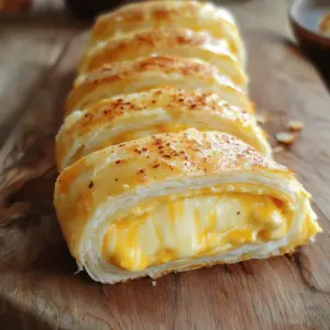 Grilled Cheese Roll-Ups are a fun twist on a classic snack. They are easy to make and perfect for kids or anyone who loves cheese. With just a few simple steps, you can create a tasty treat that is crispy on the outside and gooey on the inside. To make these roll-ups, you'll need: - 8 slices of soft white bread - 8 slices of sharp cheddar cheese - 4 tablespoons cream cheese, softened to room temperature - 1 tablespoon garlic powder - 1 teaspoon dried herbs (choose from oregano or basil) - 4 tablespoons unsalted butter, softened - Optional: a pinch of crushed red pepper flakes for an added kick These ingredients work together to create a delicious and cheesy flavor. The cream cheese adds a nice creaminess, while the cheddar brings that classic cheese taste we all love. Having the right tools makes cooking easier. Here are a few tools I recommend for this recipe: - Rolling pin: This helps flatten the bread easily. - Mixing bowl: Use this for making the cream cheese spread. - Pastry brush: Great for spreading the butter mixture on the roll-ups. - Non-stick skillet: This ensures the roll-ups cook evenly without sticking. - Tongs: Perfect for flipping the roll-ups without breaking them. With these tools and ingredients, you’re all set to make Grilled Cheese Roll-Ups. Enjoy the cooking process and get ready for a tasty snack! Start with eight slices of soft white bread. Use a rolling pin to flatten each slice. Make them about 1/4 inch thick. This helps the bread roll up easily. It also gives the roll-ups a nice texture. In a small bowl, mix four tablespoons of softened cream cheese. Add one tablespoon of garlic powder and one teaspoon of dried herbs like oregano or basil. Stir until smooth. This spread adds flavor and creaminess to your roll-ups. Take a flattened slice of bread and spread the cream cheese mix on one side. Place one slice of sharp cheddar cheese on top. Make sure the cheese covers most of the bread. Start rolling from one end to the other. Tuck in the cheese as you roll. Keep it tight but not too tight. Mix four tablespoons of softened butter with a pinch of crushed red pepper flakes. Brush this butter on the outside of the roll-ups. Heat a non-stick skillet over medium heat. Place the roll-ups seam-side down in the skillet. Cook for 2-3 minutes on each side. Look for golden brown and crispy edges. Remove them from the skillet when done. Let them rest for a minute before cutting. Slice each roll-up into thirds for easy eating. These step-by-step instructions can help you make Grilled Cheese Roll-Ups at home. For the full recipe, check the ingredients listed earlier. To get that golden, crispy crust, use softened butter. Spread it evenly on the outside of each roll-up. Heat your skillet to medium, not high. This helps achieve a nice crisp without burning. Flip the roll-ups gently to keep the cheese inside. You can mix and match flavors to make these roll-ups even better. Try adding a bit of cooked bacon or ham for a savory twist. Fresh herbs like basil or parsley add brightness. If you enjoy a little heat, adding crushed red pepper flakes gives a nice kick. One mistake is not flattening the bread enough. A thicker slice can lead to uneven cooking. Make sure your roll-ups are tight but not too tight. If they are too loose, the cheese may spill out while grilling. Lastly, don’t skip on the butter; it is key for that crispy finish. For more details, check the Full Recipe. {{image_4}} You can switch up the cheese in your grilled cheese roll-ups. Try mozzarella for a gooey, melty treat. Swiss cheese gives a nutty flavor. For a sharp bite, use pepper jack. Each cheese brings its own taste and texture. Mix and match your favorites to find what you love best. Want to make your roll-ups even more exciting? Add cooked bacon bits for a savory crunch. Spinach or arugula can bring a fresh touch. If you love spice, jalapeños or roasted red peppers work great. You can also sprinkle in some herbs like thyme or rosemary for an extra flavor boost. Feeling adventurous? Try sweet grilled cheese roll-ups. Use cream cheese mixed with a bit of honey or jam. Spread this on the bread before adding your cheese. Add thin slices of strawberries or bananas for a fruity twist. Grill them up just like the savory version. You'll have a delightful treat that’s both sweet and cheesy. Check out the Full Recipe for more tips to create your perfect roll-ups! Store any leftover grilled cheese roll-ups in an airtight container. Place parchment paper between layers to keep them from sticking. They stay fresh for about three days in the fridge. Check for any signs of spoilage before eating. To reheat, use a non-stick skillet over medium heat. Place the roll-ups seam-side down and heat for about two minutes on each side. This keeps them crispy. You can also use a microwave, but they might lose their crunch. Heat in short bursts, about 15 seconds, and check often. You can freeze grilled cheese roll-ups for up to a month. Wrap each roll tightly in plastic wrap, then place them in a freezer-safe bag. When you’re ready to eat, thaw them in the fridge overnight. Reheat them in a skillet for the best texture. For the full recipe, check out the details above. Yes, you can use whole wheat bread. It adds a nice nutty flavor. Whole wheat bread also gives you more fiber. Just make sure to flatten it well. This helps with rolling. The taste will be different, but still delicious! You have many tasty options for dipping sauces. Marinara sauce is classic and fun. Ranch dressing adds a creamy touch. You can also try spicy mustard for a kick. For a sweeter dip, honey mustard blends well too. Pick your favorite or have a mix ready! To add spice, mix in crushed red pepper flakes. You can do this in the butter. Another option is to use pepper jack cheese. You could also try adding jalapeños or hot sauce. Each choice brings a different level of heat. Yes, you can prep these ahead. Assemble the roll-ups and store them in the fridge. Use plastic wrap to keep them fresh. Just grill them when you are ready to eat. This is a great way to save time! For the best flavor, cook them close to serving time. Check out the Full Recipe for more tips! In this article, we explored how to create delicious grilled cheese roll-ups. We discussed the essential ingredients and tools needed for success. We covered step-by-step instructions, from preparing the bread to grilling the roll-ups. Tips helped you achieve the perfect crisp. We also looked at fun variations and storage options. Grilled cheese roll-ups are easy, tasty, and full of options. Experiment with flavors to make them your own. Enjoy your cooking!