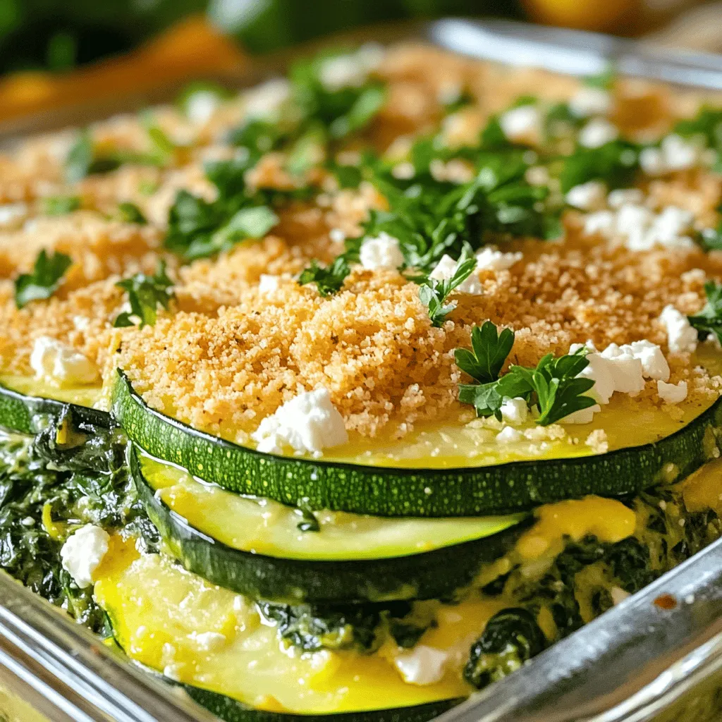 Baked Zucchini Spinach and Feta Casserole Delight