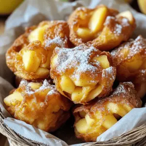 - 2 medium Granny Smith apples, peeled and diced - 1 cup all-purpose flour - 1/2 cup granulated sugar - 1 teaspoon baking powder - 1/2 teaspoon ground cinnamon - 1/4 teaspoon salt - 1/2 cup milk - 1 large egg - 1 teaspoon pure vanilla extract - Oil for frying - Powdered sugar for dusting I love using Granny Smith apples for this recipe. They add a nice tartness that balances the sweetness. When you peel and dice the apples, aim for small cubes. This ensures they cook evenly and mix well into the batter. Next is the flour. I recommend all-purpose flour for a light and fluffy batter. The granulated sugar sweetens the bites, while the baking powder helps them rise. Ground cinnamon adds warmth, giving each bite that cozy flavor we all enjoy. Don’t forget the salt! It enhances all the other flavors. For the wet ingredients, use whole milk or 2% milk to keep it rich. The egg binds everything, and the vanilla extract adds a lovely aroma. Finally, you need oil for frying. I prefer vegetable or canola oil. They have high smoke points, which help achieve that perfect crunch. After frying, a light dusting of powdered sugar gives a sweet finish. Enjoy the mix of flavors and textures! 1. Mixing dry ingredients: Start by taking a large mixing bowl. Add 1 cup of all-purpose flour, 1/2 cup of granulated sugar, 1 teaspoon of baking powder, 1/2 teaspoon of ground cinnamon, and 1/4 teaspoon of salt. Use a whisk to combine these ingredients well. This helps make the fritters light. 2. Combining wet ingredients: In another bowl, crack 1 large egg. Beat it lightly. Then, add 1/2 cup of milk and 1 teaspoon of pure vanilla extract. Stir until these ingredients blend together nicely. 3. Forming the batter and adding apples: Gradually pour the wet mixture into the dry ingredients. Use a spatula to fold them gently. Do not overmix, or your fritters will be dense. Then, add 2 diced Granny Smith apples. Fold them in carefully so they are evenly mixed. 1. Heating oil to the right temperature: In a deep skillet, heat about 2 inches of oil over medium-high heat. Use a cooking thermometer to check the temperature. Aim for 350°F (175°C) for perfect frying. 2. Frying technique for even cooking: Once the oil is hot, scoop tablespoon-sized portions of the batter using a spoon. Carefully drop them into the oil. Fry in batches to avoid overcrowding, which can lower the oil temperature. 3. How to check for doneness: Fry each fritter bite for about 2-3 minutes on each side. Look for a golden-brown color. This means they are ready to come out. 1. Draining excess oil: Use a slotted spoon to remove the fritters from the oil. Let excess oil drip off before placing them on paper towels. This step keeps them from being too greasy. 2. Dusting with powdered sugar: While the fritters are still warm, sprinkle powdered sugar over them. The warmth helps the sugar stick, giving a sweet finish. 3. Presentation tips for serving: Serve the warm apple fritter bites in a basket lined with parchment paper. For a nice touch, sprinkle a dash of cinnamon on top. You can also add fresh apple slices for a colorful look. Enjoy! To get the best fritter bites, you must pay close attention to the batter. Overmixing can make them tough. Mix just until combined. This keeps the fritters light and fluffy. Monitor the oil temperature closely. Too hot and the outside burns while the inside stays raw. Too cool and they soak up oil, becoming greasy. Aim for 350°F (175°C). Use a thermometer for accuracy. Spices can take your fritters to the next level. A pinch of nutmeg or cardamom adds warmth. You can also use almond extract instead of vanilla for a unique twist. For dipping, consider a creamy caramel sauce or a tangy yogurt dip. Both will complement the sweetness of the apples. Watch the oil level in your pot. If it’s too low, the fritters will stick to the bottom. If it’s too high, they will float and cook unevenly. Avoid overcrowding the frying pot. This traps steam and can make them soggy. Fry in batches to ensure they cook evenly and get that golden color. {{image_4}} You can choose many apples for your fritter bites. I love using Granny Smith apples. They bring a nice tartness that balances the sweetness. You might also try Honeycrisp apples. They add a sweet crunch. Fuji apples are another option. They offer a juicy and sweet flavor. Each type of apple gives a unique taste. You can mix in nuts or raisins for added texture. Chopped walnuts or pecans work well. They add a nice crunch to every bite. Raisins can give a sweet surprise. You might also want to try seasonal spices. Nutmeg or allspice can add warmth to your fritters. A pinch of these spices can change the whole flavor profile. If you need a gluten-free version, you can swap the flour. Use a gluten-free flour blend instead. This works well and keeps the taste great. For a vegan option, replace the egg with a flax egg. Just mix one tablespoon of flaxseed meal with three tablespoons of water. Let it sit for a few minutes to thicken. Use plant-based milk for the batter too. These changes keep your fritters delicious and suitable for everyone. For short-term storage, keep apple fritter bites in an airtight container. You can leave them at room temperature for one day. If you want to keep them longer, move them to the fridge. They will stay fresh for up to three days in the fridge. For long-term storage, consider freezing them. Place the fritters in a single layer on a baking sheet. Freeze them for about two hours, then transfer them to a freezer bag. This method keeps them fresh for up to three months. To reheat, use the oven or an air fryer. Preheat the oven to 350°F (175°C). Place the fritters on a baking sheet and heat for about 10 minutes. This method helps keep them crispy. If using an air fryer, set it to 350°F (175°C) and heat for about 5-7 minutes. Avoid the microwave, as it can make them soggy. Store leftover fritters in an airtight container in the fridge. When stored properly, apple fritter bites can last about three days in the fridge. If you freeze them, they can last up to three months. Check for signs of spoilage by looking for mold or a dry appearance. If they smell off or feel sticky, it’s best to throw them away. Fresh fritters should feel soft and have a sweet apple scent. Apple fritter bites are small, tasty treats made with diced apples. They differ from traditional apple fritters, which are larger and usually shaped like donuts. Fritter bites are bite-sized, making them easy to enjoy. They have a light, fluffy texture inside and a crispy outside from frying. Yes, you can prep the apple fritter bites ahead of time. Make the batter and store it in the fridge for up to a day. You can also chop the apples and keep them in a sealed bag. Just remember to mix the apples into the batter right before frying. You can find pre-made apple fritter bites at many grocery stores. Look for brands like Donut Shop and Entenmann's in the frozen aisle. Some local bakeries might also offer them fresh. Always check the bakery section for unique options. To make apple fritter bites healthier, you can reduce sugar. Try using half the sugar or swapping it for honey. You can also substitute some of the flour with whole wheat flour for more fiber. Instead of frying, you can bake them at 350°F for about 15-20 minutes. This method cuts down on fat and calories while still keeping the flavor. The apple fritter bites recipe is easy and fun. We covered ingredients, cooking steps, and storage tips. You learned how different apples change flavor too. Remember to avoid common mistakes and try variations. Enjoy sharing your tasty bites with family and friends. Making these treats will surely bring smiles all around. Keep experimenting and have fun in the kitchen!