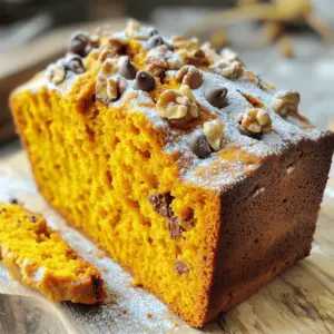 - 1 ½ cups all-purpose flour - 1 teaspoon baking powder - ½ teaspoon baking soda - 1 teaspoon ground cinnamon - ½ teaspoon ground nutmeg - ½ teaspoon ground ginger - ½ teaspoon salt - 1 cup pumpkin puree - 1 cup granulated sugar - ½ cup packed brown sugar - ½ cup vegetable oil - 2 large eggs - 1 teaspoon vanilla extract - Optional add-ins: ½ cup chopped walnuts or pecans, ½ cup chocolate chips To make the best pumpkin bread, you need a mix of basic and special items. Start with all-purpose flour. It gives the bread structure and texture. Baking powder and baking soda help the bread rise. Spices like cinnamon, nutmeg, and ginger add warmth and flavor. Pumpkin puree is key. It makes the bread moist and tasty. You can use canned or homemade puree. For sweetness, we mix granulated sugar and brown sugar. Brown sugar gives a slight caramel taste. Vegetable oil keeps the bread tender. Two eggs add richness and help bind it all. Vanilla extract adds a nice background flavor. If you want to add a twist, consider nuts or chocolate chips. They provide extra texture and flavor. For the full recipe, check out the complete details. - Preheat oven to 350°F (175°C). - Prepare a 9x5-inch loaf pan by greasing it or lining it with parchment paper. - In a medium mixing bowl, combine the dry ingredients. This includes flour, baking powder, baking soda, cinnamon, nutmeg, ginger, and salt. Mix well and set aside. - In a large mixing bowl, mix the wet ingredients. Add pumpkin puree, granulated sugar, brown sugar, and vegetable oil. Whisk until smooth. - Incorporate the eggs one at a time. Beat well after each addition. Stir in the vanilla extract until evenly combined. - Gradually combine the dry and wet mixtures. Use a spatula to stir gently. Mix until just combined; it’s okay if there are a few lumps. - If you want, fold in optional ingredients like chopped walnuts or chocolate chips. Distribute them evenly in the batter. - Carefully pour the batter into the prepared loaf pan. Smooth the top with a spatula. - Bake in the preheated oven for 60-70 minutes. To check if done, insert a toothpick into the center. It should come out clean or with a few moist crumbs. After baking, let the bread cool in the pan for 10 minutes. Then, transfer it to a wire rack to cool completely before slicing. Enjoy this warm or at room temperature. For the complete recipe, see the Full Recipe section. To get the best texture for your pumpkin bread, avoid overmixing the batter. When you mix, just combine the wet and dry ingredients until they are barely mixed. A few lumps are okay. This keeps your bread soft and fluffy. Also, ensure the correct oven temperature. Too hot can burn the outside while leaving the inside raw. Use an oven thermometer if you’re unsure. This will help you bake evenly every time. For an extra touch, try optional toppings like powdered sugar or cream cheese frosting. These add sweetness and flavor. You can also serve pumpkin bread as a breakfast treat or a dessert. Pair it with coffee or tea for a cozy experience. If your bread turns out dense, check your baking powder and soda. Make sure they are fresh. Old leavening agents can make your bread heavy. If you face uneven baking, rotate your loaf pan halfway through. This helps the bread bake evenly. You can also check your oven’s hot spots to avoid uneven results. For more tips and the full recipe, check out the Ultimate Pumpkin Bread. {{image_4}} You can make your pumpkin bread even better. Try adding spices like allspice or cloves. These spices bring warmth and depth to the flavor. You can also mix in dried fruits like cranberries or raisins. They add a nice chew and sweetness. Both options make the bread exciting and unique. If you need gluten-free bread, swap the all-purpose flour for gluten-free flour. This keeps the bread soft without gluten. For a vegan twist, use flax eggs instead of regular eggs. Just mix one tablespoon of flaxseed meal with three tablespoons of water. Let it sit for a few minutes to thicken. This makes a great egg substitute. To add a fall flavor, consider using maple syrup in place of some sugar. It adds a rich sweetness. You can also try unique spices for holiday versions. Think about nutmeg, cardamom, or even gingerbread spices. Each option gives your pumpkin bread a festive touch. Check out the Full Recipe for more ideas! To keep your pumpkin bread fresh, you can store it at room temperature. Simply wrap it in plastic wrap or foil. This way, it stays moist for a few days. If you live in a warm area, you might want to refrigerate it. Place the bread in an airtight container. It will last longer in the fridge, about a week. If you want to save your pumpkin bread for later, freezing is great. First, wrap the bread tightly in plastic wrap. Then, place it in a freezer bag. Remove as much air as you can to prevent freezer burn. You can freeze it for up to three months. When you are ready to enjoy it, take it out and let it thaw in the fridge overnight. For a warm treat, you can reheat it in the oven at 350°F for about 10 minutes. Pumpkin bread stays fresh for about four to five days at room temperature. In the fridge, it can last up to a week. If frozen, your bread will taste great for three months. Always check for any signs of spoilage before eating. Enjoy your tasty pumpkin bread whenever you like! To check if your pumpkin bread is done, use a toothpick. Stick it into the center of the loaf. If it comes out clean or with a few moist crumbs, your bread is ready. If you see wet batter on the toothpick, bake it longer. Keep an eye on it! The bread usually takes about 60 to 70 minutes to bake. Yes, you can use fresh pumpkin. To make fresh pumpkin puree, start with a small sugar pumpkin. Cut it in half, scoop out the seeds, and roast the halves until soft. This usually takes about 30 to 45 minutes at 350°F (175°C). Once cool, scoop out the flesh and blend it until smooth. This will give your bread a fresh taste! If you want a vegan option, there are several great substitutes for eggs. Try using 1/4 cup of unsweetened applesauce for each egg. You can also use 1 tablespoon of ground flaxseed mixed with 2.5 tablespoons of water. Let it sit for a few minutes to thicken. Either option will help bind the bread while keeping it moist. To boost moisture in your pumpkin bread, try adding a bit more oil or pumpkin puree. You can also include a small amount of yogurt or sour cream. These ingredients add richness and keep your bread soft. If you love nuts, adding chopped walnuts or pecans can also help with texture. Enjoy experimenting with these tips! You now have all you need to make amazing pumpkin bread. We covered essential ingredients, detailed instructions, and helpful tips to ensure perfect texture. You learned how to store your bread properly and create exciting variations. Remember, the key to great baking is practice and patience. Don't hesitate to experiment with flavors. Enjoy your baking journey, and share your delicious results with friends and family. You will be proud of the tasty treat you create!