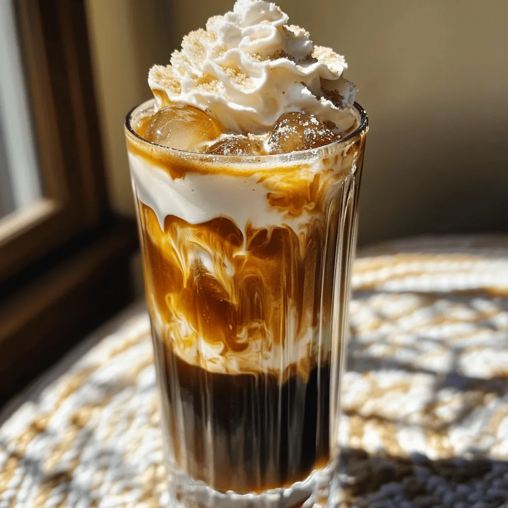 - 2 cups brewed coffee, cooled - 1/4 cup brown sugar - 1 teaspoon vanilla extract - 1/2 cup milk or a milk alternative (such as almond, oat, etc.) - Ice cubes - Whipped cream (optional, for topping) - A pinch of sea salt (optional, for garnish) To make a great Brown Sugar Vanilla Iced Coffee, use accurate measurements for best results. This ensures your drink tastes just right. Here are some tips: - For brewed coffee, use strong coffee for more flavor. - Brown sugar can be packed tightly for a sweeter taste. - If you like it creamier, add more milk. - Remember, 1/2 cup of milk can be swapped for 1/2 cup of any milk alternative. Using these tips, you can adjust the taste to suit your preferences. Enjoy your iced coffee! 1. In a small saucepan, combine 1/4 cup of brown sugar with 1/4 cup of cooled brewed coffee. 2. Place the pan over medium heat. Stir the mixture well. 3. Heat until the sugar dissolves completely. This takes about 2-3 minutes. 4. Once dissolved, remove the pan from heat and let the syrup cool. 1. In a large glass or pitcher, mix the remaining cooled brewed coffee. 2. Add 1 teaspoon of vanilla extract and the cooled brown sugar syrup. 3. Stir well to ensure everything is mixed evenly. 1. Fill a glass with ice cubes, about halfway full. 2. Carefully pour the coffee mixture over the ice. Leave some space at the top. 3. Add 1/2 cup of milk or your milk alternative. 4. Gently stir to mix all the flavors together. 5. If you like, top with whipped cream and a pinch of sea salt. 6. Before sipping, stir again to mix in the whipped cream and salt. Enjoy the rich flavors! To make your Brown Sugar Vanilla Iced Coffee even better, think about adding spices. A sprinkle of cinnamon or nutmeg can add warmth. You might also try a dash of cocoa powder for a chocolate twist. For sweetness, brown sugar gives a nice depth. If you want it sweeter, add more syrup. Mix well until you reach your perfect level of sweetness. Remember, you can always add more, but you can't take it out! Enjoy your Iced Coffee on hot afternoons or lazy weekends. It’s great for breakfast or a midday pick-me-up. Pair it with a slice of coffee cake or a buttery croissant. The flavors go well together and make for a delightful treat. For brewing, I recommend using a drip coffee maker or a French press. Both methods create rich coffee that works well for this recipe. If you like cold brew, that’s a tasty option too! When mixing, a whisk or spoon does the job well. For a fun twist, use a milk frother to blend your milk and coffee. This can make your drink feel extra special. {{image_4}} You can make this iced coffee with different milk options. Almond milk, oat milk, and coconut milk are great choices. Each brings a unique taste. Almond milk adds a nutty flavor. Oat milk gives a creamy touch. Coconut milk brings a tropical vibe. If you use these non-dairy milks, you might want to adjust the amount. Some are sweeter than regular milk. Start with a little, then add more if needed. You can swap brown sugar for other sweeteners. White sugar works well, but it lacks the rich flavor. Maple syrup is another option. It adds a nice, warm taste. If you prefer sugar-free, try stevia or monk fruit. These sweeteners are good for low-calorie drinks. Just remember, they can be sweeter than brown sugar. So, use less at first and taste as you go. You can change this iced coffee with seasonal flavors. In fall, add pumpkin spice for warmth. A dash of cinnamon can also work wonders. For winter, try peppermint extract for a festive twist. In spring, you can add a splash of vanilla or almond extract. Summer is perfect for fruity flavors like strawberry or peach. Try adding fresh fruit to blend in with your coffee. The options are endless, so have fun exploring! To store leftover iced coffee, pour it into an airtight container. This helps keep it fresh. Place the container in the fridge. Try to use it within 2-3 days for the best taste. If you want to reheat it, warm it gently on the stove or in a microwave. But remember, iced coffee is best cold. You can also repurpose it by blending it into a coffee smoothie or using it in desserts. Brewed coffee can last in the fridge for about one week. The brown sugar and vanilla extract can last much longer. Brown sugar stays good for months if kept dry. Vanilla extract can last for years. Watch for signs of spoilage. If your iced coffee smells off or has a strange taste, it’s best to toss it. If you notice any mold or strange colors, throw it away right away. Fresh ingredients make the best iced coffee! Yes, you can make this iced coffee ahead of time. Simply prepare the brown sugar syrup and the coffee mixture. Store both in the fridge. When ready to enjoy, just pour them over ice and add milk. This makes it quick and easy for busy mornings. You can customize your iced coffee in many ways. Try adding flavors like caramel or hazelnut syrup. You can also change the milk to almond, oat, or soy. For a fun twist, add a sprinkle of cinnamon or nutmeg on top. If you don’t have brown sugar, you can use white sugar instead. Just mix it with a bit of molasses if you have it. This gives you a similar flavor. You can also use honey or maple syrup for a unique taste. Yes, this recipe is great for beginners. It has simple steps and only a few ingredients. Anyone can follow along and create a tasty drink. You don’t need fancy tools or skills to make it. For the best brewed coffee, use fresh coffee beans. Grind them just before brewing for the best flavor. Brew your coffee using a method you enjoy, like a drip coffee maker or a French press. Make sure to let it cool before using it in the recipe. Enjoying Brown Sugar Vanilla Iced Coffee is easy. We explored key ingredients and step-by-step instructions. You learned helpful measuring tips for perfect flavor and consistency. With various options, you can customize your drink to match your taste. Remember to store leftovers properly for later enjoyment. This sweet coffee treat suits any time of day. Try different flavors or pair it with snacks. Get creative and have fun making your own iced coffee!