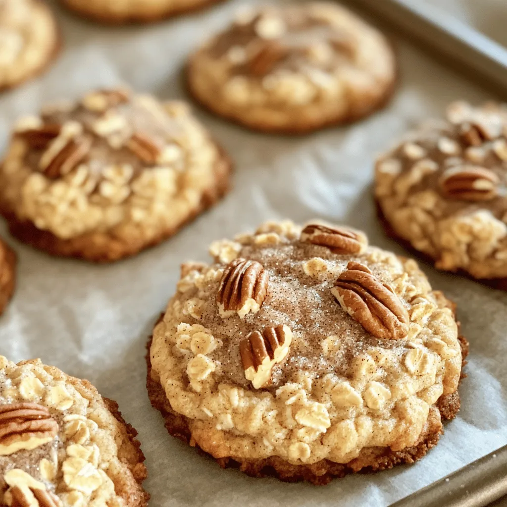 - 1 cup all-purpose flour - 1/2 cup quick oats - 1/2 cup unsalted butter, softened to room temperature These ingredients form the base of your coffee cake cookies. All-purpose flour gives the cookies structure. Quick oats add a delightful chewiness. Unsalted butter makes them rich and flavorful. - 1/2 cup chopped pecans or walnuts - 1/4 cup cinnamon sugar for topping These optional ingredients can elevate your cookies. Chopped nuts add crunch and depth. Cinnamon sugar gives a sweet, spicy finish that makes each bite special. Using fresh ingredients matters. Fresh flour and oats ensure better taste and texture. If you can’t find quick oats, regular oats work too. Just pulse them in a blender for a finer texture. Always check expiry dates for the best results. 1. First, we need to preheat the oven to 350°F (175°C). This helps the cookies bake evenly. 2. Next, grab a baking sheet and line it with parchment paper. This stops the cookies from sticking. 3. In a small bowl, mix the all-purpose flour, quick oats, baking powder, baking soda, and salt. Whisk until it looks even. Set this dry mix aside for later use. 1. In a bigger bowl, use an electric mixer to beat the softened butter, brown sugar, and granulated sugar. Blend until it's creamy and fluffy, about 2-3 minutes. 2. Add in the large egg and pure vanilla extract. Keep mixing until everything is smooth and well-blended. 1. In another small bowl, stir the instant coffee granules into the sour cream. Make sure the granules dissolve completely. 2. Pour this coffee mix into the butter and sugar mixture. Blend until they are well combined. 3. Gradually add the dry mix into the wet mix. Stir gently until you see no dry flour. If you want, fold in the chopped pecans or walnuts for a crunchy bite. 1. Use a tablespoon or cookie scoop to drop spoonfuls of dough onto the prepared baking sheet. Leave about 2 inches between each cookie to allow for spreading. 2. Before baking, sprinkle a generous pinch of cinnamon sugar on top of each cookie. This adds a sweet touch. 3. Bake in the preheated oven for 10-12 minutes. The edges should turn golden brown, while the centers stay soft. 4. After baking, let the cookies cool on the baking sheet for about 5 minutes. Then, transfer them to a wire rack to cool completely. Enjoy the delightful smell and taste of these coffee cake cookies! You can find the full recipe above. To get the best texture in your cookies, underbaking is key. When you bake them for about 10 to 12 minutes, the edges turn golden while the centers stay soft. This gives them a chewy bite like a classic coffee cake. After baking, let the cookies cool on the sheet for about 5 minutes. They will firm up nicely, making them easier to move. If you want to boost the coffee flavor, consider adding extra instant coffee granules. Just mix a bit more with the sour cream before adding it to your dough. You can also adjust the sweetness. If you prefer less sweet cookies, cut back on the brown sugar slightly. This way, you can taste the coffee and spices better. For a beautiful serving, enjoy the cookies warm. You can dust them with extra cinnamon sugar for a sweet touch. Pairing them with a cup of coffee makes for a delightful snack. Make sure to arrange them nicely on a plate. You could even add a few chopped nuts on top for a crunchy finish. {{image_4}} For a gluten-free version of coffee cake cookies, swap all-purpose flour with gluten-free flour. This blend often works well in baking. Look for a mix that contains xanthan gum for the best results. When using gluten-free flour, remember to add a bit more liquid. This helps keep the dough moist. You may need to adjust the baking time slightly. Keep an eye on your cookies to ensure they bake just right. You can easily change the flavors in your coffee cake cookies. Try adding chocolate chips for a sweet twist. They add a rich taste that pairs well with coffee. You can also mix in dried fruits like cranberries or raisins. For a spicy kick, consider adding cinnamon, nutmeg, or ginger. These spices can make your cookies even more delightful. Feel free to get creative and explore new flavors! If you need a dairy-free option, substitute softened butter with coconut oil or dairy-free margarine. Use plant-based sour cream or yogurt for the wet ingredients. This will keep the moisture and flavor intact. You can still enjoy the same great taste without dairy. Just ensure to check the labels for any hidden dairy ingredients. To keep your coffee cake cookies fresh, use an airtight container. This will lock in moisture and flavor. I recommend glass or plastic containers with tight seals. Store cookies at room temperature for up to a week. If you want to extend their life, the fridge can help. Just remember that cool air can change their texture a bit. Freezing cookies is easy and a great idea if you want to save some for later. First, let the cookies cool completely. Then, place them in a single layer on a baking sheet. Freeze them for about an hour. Once firm, transfer them to a freezer bag. Remove as much air as possible before sealing. For the best results, thaw cookies overnight in the fridge before enjoying them. This keeps them soft and tasty. Coffee cake cookies can last about a week at room temperature. If stored in the fridge, they may last up to two weeks. Look out for signs of spoilage, like a dry or hard texture. If they smell off or have visible mold, it’s best to toss them. Enjoy your cookies at their best! Coffee Cake Cookies are sweet treats that blend cookie and cake flavors. They have a soft, chewy texture and a rich taste from the coffee, butter, and sugar. The hint of cinnamon adds warmth, making them perfect for any time of day. You can enjoy them with your morning coffee or as a delightful snack. Yes, you can make Coffee Cake Cookies ahead of time. I recommend baking a batch and letting them cool. Once cooled, place them in an airtight container. They will stay fresh for about a week. You can also freeze them. Just wrap each cookie in plastic wrap and store them in a freezer bag. When you're ready to eat one, thaw it at room temperature. To make chewy Coffee Cake Cookies, focus on the baking time. Bake them just until the edges turn golden. The centers should still look soft. This keeps the inside moist and chewy. Letting them cool on the baking sheet for a few minutes helps, too. They continue to cook slightly even after you take them out of the oven. If you don't have instant coffee, you can use brewed coffee or espresso. Use about 2 tablespoons of strong coffee for every tablespoon of instant coffee. However, this might change the cookie's texture slightly. You can also try using coffee extract for a more intense coffee flavor without the granules. Absolutely! Adding a simple glaze or cream cheese frosting can take these cookies to a new level. A light vanilla or coffee-flavored frosting pairs well with the cookie's taste. You can also dust them with powdered sugar for a sweet touch. Just make sure the cookies cool completely before adding any frosting. In this blog post, we explored the key ingredients that make coffee cake cookies delicious. You learned how to prepare the dough, bake, and enhance flavors for the perfect cookies. Remember, using fresh ingredients is key to great taste. Experimenting with mixes and toppings can lead to unique variations. Finally, store your cookies properly to enjoy them longer. Bake these cookies to enjoy a warm treat perfect for any occasion or snack!