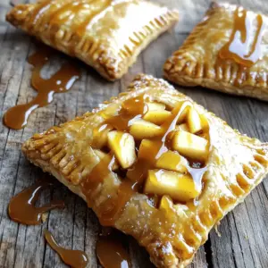 To make these tasty caramel apple hand pies, you will need: - 2 medium Granny Smith apples, peeled and diced - 1 cup caramel sauce (store-bought or homemade) - 1 teaspoon ground cinnamon - 1 tablespoon fresh lemon juice - 1 package (14 oz) refrigerated pie crusts (contains 2 rolls) - 1 egg, beaten (for egg wash) - 2 tablespoons granulated sugar (for sprinkling) - A pinch of salt You can add fun twists to your hand pies with these options: - Chopped nuts, like walnuts or pecans - Dried cranberries or raisins for extra sweetness - A dash of nutmeg for a warm spice flavor - Vanilla extract to enhance the caramel taste If you don’t have some ingredients, here are some easy swaps: - Use other apple types like Honeycrisp or Fuji for different flavors. - Replace caramel sauce with chocolate sauce for a chocolate twist. - Use homemade pie crust if you prefer to make your own from scratch. - Substitute lemon juice with apple cider vinegar for a tart kick. Feel free to mix and match these ingredients to suit your taste! 1. Preheat your oven to 400°F (200°C). This makes sure your hand pies bake evenly. 2. Line a baking sheet with parchment paper. This keeps the pies from sticking. 3. In a bowl, mix the diced apples, caramel sauce, ground cinnamon, lemon juice, and salt. Stir until the apples are well coated. 4. On a floured surface, unroll the pie crusts. Use a round cutter to cut out 4-5 inch circles. Aim for 8 circles total. 5. Spoon 1-2 tablespoons of the filling onto half of each circle. Don’t overfill! 6. Fold the other half of the crust over the filling. Press the edges to seal them tightly. 7. Use a fork to crimp the edges. This adds a nice touch and helps seal them better. 8. Brush the tops with beaten egg for a shiny finish. Sprinkle granulated sugar on top for sweetness. 9. Cut small slits on top of each pie. This lets steam escape while baking. 10. Bake for 20-25 minutes or until golden brown. Your kitchen will smell amazing! 11. Let the hand pies cool for a few minutes on the baking sheet. 12. Serve warm. You can garnish with apple slices and a small bowl of caramel sauce for dipping. Enjoy! To make the best caramel apple hand pies, keep a few tips in mind. First, use Granny Smith apples for their tartness. The mix of sweet caramel with tart apples creates a great balance. You want to cut the apples into small pieces. This helps them cook evenly inside the pie. Always taste the filling before sealing the pies. Adjust the cinnamon or lemon juice if needed. Make sure you seal the edges well. This prevents the filling from leaking while baking. Many people struggle with hand pies. One mistake is overfilling the pies. Use only 1-2 tablespoons of filling. If you add too much, they will burst. Another common error is not crimping the edges. Crimping helps seal the pies. If you skip this step, they may open during baking. Also, don’t forget to cut slits on top. This allows steam to escape and prevents sogginess. Finally, make sure your oven is preheated. Baking in a cold oven can ruin your pies. There are many ways to boost the flavor of your hand pies. Add a pinch of nutmeg for warmth. You can mix in some chopped nuts for crunch. Consider using vanilla extract in the filling for extra depth. For a twist, try adding dried cranberries or raisins. They pair well with apples and caramel. Drizzling extra caramel on top just before serving adds a sweet touch. You can also serve with whipped cream or vanilla ice cream for a special treat. {{image_4}} You can have fun with your apple choice. Granny Smith apples are tart and crisp. They balance well with sweet caramel. Honeycrisp apples add a juicy crunch. They bring out a sweet flavor in the pies. For a softer filling, try Fuji apples. They give a lovely sweetness. Each apple type changes the pie's taste. Experiment with your favorites to find the best mix. While caramel apple is classic, you can mix it up! Try adding nuts, like pecans or walnuts. They add a nice crunch. You can also add dried cranberries for a tangy twist. A sprinkle of shredded coconut brings a tropical note. For a chocolate touch, add mini chocolate chips. You could even swap caramel for chocolate sauce or peanut butter. The options are endless, so let your taste guide you! You don't have to stick with pie crust. Biscuit dough can create a fluffier hand pie. You can also use puff pastry for a flaky treat. If you're feeling adventurous, try a shortcrust pastry. It gives a rich flavor and crumbly texture. For gluten-free options, use almond or coconut flour crusts. Each crust type gives a unique taste and texture. Choose what you love best for your hand pies! To keep your hand pies fresh, place them in an airtight container. This will avoid drying out. Store them at room temperature for up to two days. If you need to keep them longer, refrigeration is best. Just remember, the crust might get a bit soft in the fridge. You can freeze your hand pies for later! First, let them cool completely. Then, wrap each pie tightly in plastic wrap. Next, place them in a freezer bag or container. They will stay good for up to three months. When you're ready to eat, you can bake them straight from the freezer. To reheat, preheat your oven to 350°F (175°C). Place the hand pies on a baking sheet. Bake for about 10-15 minutes, or until they are warm. This will help the crust stay crispy. If you’re in a hurry, use a microwave. Just heat them for 20-30 seconds, but the crust may not be as crunchy. Enjoy your tasty treat anytime! To prevent the filling from leaking, don't overfill the hand pies. Use 1-2 tablespoons of filling per pie. Seal the edges well by pressing them tightly. Crimping with a fork helps too. Lastly, cut small slits on top to let steam escape. This keeps the filling inside while baking. Yes, you can make these hand pies in advance. Prepare the filling and assemble the pies. Place them on a tray and cover with plastic wrap. You can keep them in the fridge for a day. If you want to store them longer, freeze them before baking. Just remember to bake them straight from the freezer. Serve the hand pies warm for the best taste. Place them on a nice plate. You can add a few apple slices for color. A small bowl of caramel sauce for dipping makes it even better. It's a fun and tasty way to enjoy them! In this post, I shared how to make hand pies. We covered ingredients, step-by-step methods, and tips for success. Remember to choose the right apples and avoid common mistakes. Consider unique fillings for special flavors. Storing and reheating tips will help keep leftovers fresh. Enjoy experimenting with variations! Hand pies are a fun treat to make and share.