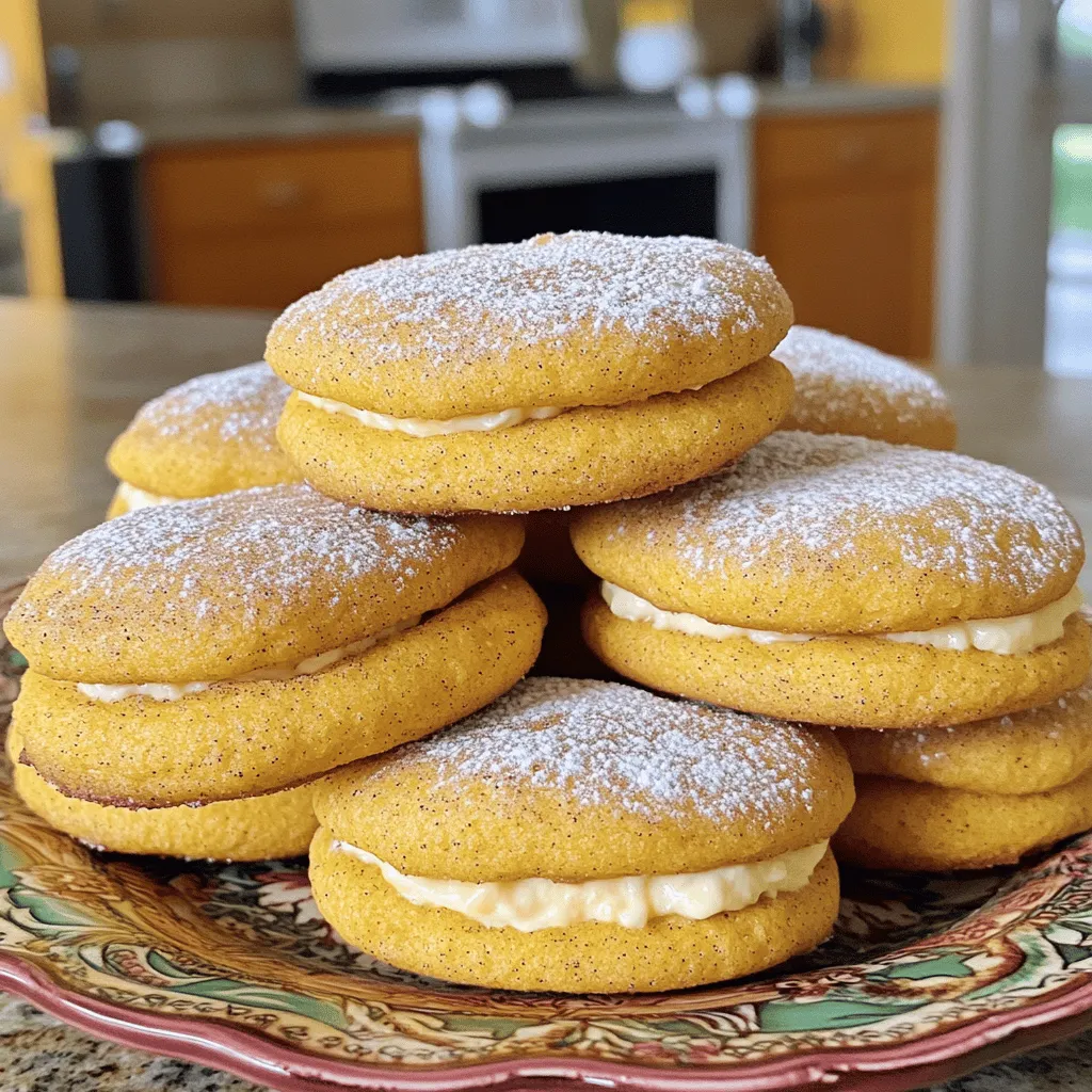 Creating Pumpkin Cheesecake Snickerdoodles requires a mix of simple and special ingredients. Here’s what you need: Dry Ingredients: - 1 cup all-purpose flour - 1/2 teaspoon baking soda - 1/2 teaspoon baking powder - 1/2 teaspoon ground cinnamon - 1/4 teaspoon ground nutmeg - 1/4 teaspoon salt Wet Ingredients: - 1/2 cup unsalted butter, softened - 1/2 cup granulated sugar - 1/4 cup brown sugar, packed - 1 large egg - 1 teaspoon pure vanilla extract - 1/2 cup canned pumpkin puree Special Ingredients for Cheesecake Filling: - 1/4 cup cream cheese, softened - 2 tablespoons powdered sugar - 1 teaspoon pumpkin spice (or a mix of cinnamon, ginger, and nutmeg) - 1 tablespoon granulated sugar (for rolling) - 1 teaspoon ground cinnamon (for rolling) These ingredients blend to create a cookie that is both soft and creamy. The pumpkin puree adds moisture and flavor, while the spices give it a warm, cozy taste. The cream cheese filling makes each bite a delightful surprise. Check the Full Recipe for detailed instructions on how to bring these ingredients together. First, you need to preheat your oven to 350°F (175°C). This step is crucial for even baking. While the oven heats, line a baking sheet with parchment paper. This helps the cookies not to stick and makes cleanup easy. In a medium mixing bowl, combine the dry ingredients. Start with 1 cup of all-purpose flour. Add 1/2 teaspoon of baking soda, 1/2 teaspoon of baking powder, 1/2 teaspoon of ground cinnamon, 1/4 teaspoon of ground nutmeg, and 1/4 teaspoon of salt. Use a whisk to blend them well. Set this mixture aside for later. In a large mixing bowl, take 1/2 cup of softened unsalted butter. Add 1/2 cup of granulated sugar and 1/4 cup of brown sugar. Use a hand mixer to beat them together. Mix for about 3 to 4 minutes. The mixture should become light and fluffy, which helps create soft cookies. Next, add in 1 large egg, 1 teaspoon of pure vanilla extract, and 1/2 cup of canned pumpkin puree. Beat this mixture well until it is smooth and all the ingredients blend together. This step adds flavor and moisture to your cookies. Now, scoop about 1 tablespoon of the cookie dough into your hand. Lightly flatten it. Place a small dollop of the cream cheese filling in the center. Carefully fold the dough around the filling to form a smooth ball. Repeat this with all the dough and filling. Place the cookie dough balls on the prepared baking sheet. Make sure to leave space between them. Bake your cookies in the oven for 10 to 12 minutes. Look for edges that are set and tops that start to crack. This shows they are ready to come out. For the full recipe, you can refer to the instructions above. To prevent sticking, always use a well-floured surface. Sprinkle flour on your hands too. If the dough gets too sticky, chill it for about 30 minutes in the fridge. This helps firm it up. Never skip this step if you want neat cookies. Avoid overmixing your dough. Mix just until the dry ingredients blend with the wet. Overmixing can make your cookies tough. A light hand keeps your snickerdoodles soft and chewy. For a smooth consistency in the cheesecake filling, start with softened cream cheese. Cold cream cheese makes lumps that are hard to mix out. Beat the cream cheese first, then gradually add powdered sugar. This method helps create a creamy texture. Add pumpkin spice last for even distribution. Garnishing makes your cookies look even better. Stack the cooled snickerdoodles on a pretty plate. Lightly dust them with powdered sugar or cinnamon for a sweet touch. For an extra treat, serve them with whipped cream on the side. This adds a delightful flair and enhances the flavor! For the full recipe, check out the [Full Recipe]. {{image_4}} You can change the spices in these cookies for new flavors. Instead of using just cinnamon, try adding ginger for a kick. You might also swap nutmeg with allspice for a different taste. If you want to add some crunch, consider mixing in chopped nuts or chocolate chips. These small changes can make your pumpkin cheesecake snickerdoodles even more fun! If you need gluten-free snickerdoodles, use a gluten-free flour blend. Make sure the blend has a good rise. This will keep your cookies soft and tasty. For a vegan option, replace the egg with a flax egg. Just mix one tablespoon of ground flaxseed with three tablespoons of water, and let it sit for a bit. You can also use vegan cream cheese for the filling. These cookies go great with many drinks. Enjoy them with a warm cup of chai or a glass of cold milk. You could also serve them with coffee for a cozy treat. For a festive touch, try adding a scoop of vanilla ice cream on the side. This combo makes a lovely dessert for gatherings or a fun night in. For short-term storage, keep your pumpkin cheesecake snickerdoodles in an airtight container. Store them at room temperature for up to three days. If you want to enjoy them longer, freezing is a great option. To freeze, wrap each cookie tightly in plastic wrap. Place them in a freezer-safe bag or container. They’ll stay fresh for up to three months. These snickerdoodles stay fresh for about three days at room temperature. If you freeze them, they can last for three months. Just remember to thaw them before serving. They taste best when they are soft and warm. Enjoy your treats at their best! For the full recipe, check back to the section above. Yes, you can prepare the dough in advance. To do this, follow these steps: - Make the cookie dough as usual. - Form the dough into balls. - Place the balls on a lined baking sheet. - Freeze them for about 1-2 hours. - Once frozen, transfer the dough balls to a zip-top bag. - Store them in the freezer for up to three months. When you're ready to bake, just take them out and bake them straight from the freezer. Add a minute or two to the baking time. If you don't have pumpkin puree, here are some great substitutes: - Butternut squash puree - Sweet potato puree - Applesauce (for a sweeter cookie) These alternatives will keep your snickerdoodles moist and tasty. To check if your snickerdoodles are done, look for these signs: - Edges should be set and slightly golden. - Tops will show small cracks. - The cookies will look soft but not wet. Let them cool on the sheet for a few minutes before moving them. Yes! You can use other cheeses if you prefer. Here are some options: - Mascarpone cheese for a sweeter taste - Ricotta cheese for a lighter texture - Neufchâtel cheese as a lower-fat option These alternatives will change the flavor but still keep your filling creamy and delicious. For the full recipe, check out the detailed instructions. In this post, we covered the key ingredients for snickerdoodles and cheesecake filling. You learned how to prep, mix, and bake these tasty treats. We also discussed tips for the best dough and presentation, plus variations for dietary needs. Remember to store your cookies properly to keep them fresh. With this guide, you can create delicious snickerdoodles with ease. Now, it's time to try these recipes and enjoy every bite!