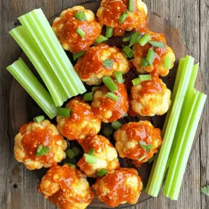 - 1 large head of cauliflower, cut into bite-sized florets - 1 cup all-purpose flour - 1 cup buffalo sauce (store-bought or homemade) - 1 teaspoon garlic powder - 1 teaspoon onion powder - 1/2 teaspoon smoked paprika - 1/2 teaspoon salt - 2 tablespoons olive oil - Chopped green onions and celery sticks for serving Let’s dive into the ingredients you need to make these tasty buffalo cauliflower bites. First, you need a large head of cauliflower. This veggie is the star of the show. Cut it into bite-sized florets so they cook evenly. Next, grab one cup of all-purpose flour. This will help create a nice, thick batter. The flour coats the cauliflower and gives it that crispy texture we all love. Now, for the flavor, you can't skip the buffalo sauce. One cup of your favorite brand will do. You can also make your own if you want a unique touch. For seasoning, gather some garlic powder, onion powder, smoked paprika, and salt. Each of these adds a punch of flavor. The garlic and onion powders give a savory taste, while the smoked paprika adds a hint of warmth. If you want, you can use some olive oil to help with the cooking. It adds richness and helps the batter stick. For serving, consider chopped green onions and crunchy celery sticks. They add a fresh contrast to the spicy bites. With these ingredients, you’re set to make a delicious snack that’s sure to please everyone! First, wash the cauliflower under cold water. Remove any dirt or bugs. Cut the cauliflower into bite-sized florets. Aim for even sizes. This helps them cook evenly. In a large bowl, mix one cup of all-purpose flour with one cup of water. Add one teaspoon of garlic powder, one teaspoon of onion powder, and half a teaspoon of smoked paprika. Sprinkle in half a teaspoon of salt. Whisk until smooth. The batter should be thick enough to coat the florets well. Take each floret and dip it into the batter. Make sure it's fully covered. Let any extra batter drip off. Place the coated florets on a plate. Preheat your air fryer to 375°F (190°C). Place the cauliflower in a single layer in the air fryer basket. This ensures good air flow. Cook for 12 to 15 minutes. Shake the basket halfway through to help them brown evenly. When the cauliflower looks golden and crispy, take them out. Place the bites in a large bowl. Pour one cup of buffalo sauce over them. Toss gently until each piece is well coated. For an even crunchier bite, return the sauced florets to the air fryer. Cook for an extra 3 to 5 minutes at the same temperature. This step makes them extra crispy and delicious! To make your buffalo cauliflower bites super crispy, the batter is key. Use a thick batter made from flour and water. This helps the batter stick well. Dip each floret in the batter. Shake off extra batter before cooking. Make sure to air fry in a single layer. Overcrowding can lead to soggy bites. Shake the basket halfway through cooking to ensure even crispiness. Buffalo sauce can be spicy. You can adjust the heat to suit your taste. If you like it milder, mix in a bit of ranch dressing. For a hotter kick, add more hot sauce to your buffalo sauce. You can even mix in honey for a sweet and spicy taste. Experiment with different sauces to find your favorite blend. Serve your buffalo cauliflower with creamy dips. Ranch or blue cheese dressing pairs well. You can also add crunchy celery sticks for a fresh taste. Chopped green onions make a great garnish. These add color and flavor. Feel free to mix and match sides to enhance your snack time. {{image_4}} You can boost the flavor of your buffalo cauliflower bites by exploring different seasonings. Here are a few ideas: - Cajun seasoning: Adds heat and depth. - Italian herbs: Bring a fresh, herbal taste. - Chili powder: Spice things up with some kick. Mix and match these spices into your batter. Experimenting with flavors makes cooking fun. If you like a sweet twist, try adding honey or maple syrup. Here’s how: - After coating your bites in buffalo sauce, drizzle a bit of honey or maple syrup on top. - Toss gently to mix. This blend of sweet and spicy creates a unique taste that will surprise your palate. You can easily make this dish vegan or gluten-free. Here are some alternatives for the batter: - Chickpea flour: Mix it with water for a gluten-free option. - Almond flour: Great for a nutty flavor and gluten-free too. These options keep the dish delicious while meeting different dietary needs. To keep your buffalo cauliflower bites fresh, place them in an airtight container. Store them in the fridge for up to three days. Make sure they cool down before sealing to avoid moisture. This helps maintain their crunch. To regain that crispy texture, use your air fryer. Set it to 375°F (190°C) and heat for about 4-5 minutes. This method makes them crispy again. You can also use an oven at the same temperature for about 10 minutes. Avoid using a microwave, as it makes them soggy. If you want to freeze them, first let the bites cool completely. Arrange them in a single layer on a baking sheet, then freeze for 1-2 hours. Once frozen, transfer them to a freezer bag or container. They can last for up to three months. When ready to eat, cook them straight from the freezer in the air fryer. Yes, you can use frozen cauliflower. Just ensure it is thawed and drained well. This helps avoid excess moisture, which can make the batter soggy. Frozen cauliflower may not be as crispy, but it will still be tasty. You can use other hot sauces or BBQ sauce. Try sriracha or harissa for a different flavor. If you want a milder option, mix hot sauce with ranch dressing for a creamy twist. To increase the heat, add more buffalo sauce or mix in cayenne pepper. You can also use a spicier hot sauce or add chili flakes to the batter. Adjust to your taste for the perfect kick! Absolutely! These bites store well in the fridge. Just make sure they cool completely before storing. Pack them in an air-tight container for up to four days. The cauliflower is ready when it turns golden brown and crispy. Use a fork to test its tenderness. You should feel a slight crunch but no rawness inside. If it needs more time, continue cooking in short bursts. In this post, we explored a tasty buffalo cauliflower recipe. You learned about key ingredients, step-by-step instructions, and helpful tips. We also shared variations to customize flavors and storage ideas. Buffalo cauliflower is easy to make and fun to share. You can enjoy it any time. Try experimenting with spice levels or dips. There’s always room for creativity in the kitchen! Enjoy your cooking adventure!