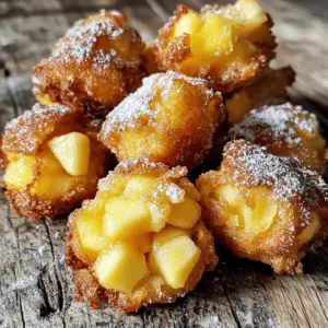 - 2 medium apples, peeled and diced - 1 cup all-purpose flour - 1 tablespoon baking powder - 1 teaspoon ground cinnamon - 1/2 teaspoon ground nutmeg - 1/4 teaspoon salt - 2 tablespoons brown sugar, packed - 1/3 cup milk - 1 large egg, at room temperature - 1 teaspoon vanilla extract - 1/4 cup granulated sugar (for coating) - Optional: powdered sugar for dusting Gathering the right ingredients is key. Start with two medium apples. I like to peel and dice them into small pieces. This adds sweet bites in each fritter. Next, you need one cup of all-purpose flour for the base. Then, grab a tablespoon of baking powder. This helps the fritters rise and become fluffy. You will also need a teaspoon of ground cinnamon. Cinnamon gives a warm, sweet taste. A half teaspoon of ground nutmeg adds a little spice too. Don’t forget a quarter teaspoon of salt. Salt enhances all the flavors. For sweetness, use two tablespoons of packed brown sugar. This gives a deep, rich flavor. You will also need one-third cup of milk. Make sure it's at room temperature for easy mixing. Then, grab one large egg. This also needs to be at room temperature and helps bind the mix. Add one teaspoon of vanilla extract for a lovely aroma. Finally, prepare a quarter cup of granulated sugar for coating the finished fritters. If you want, you can sprinkle powdered sugar on top before serving. Having these ingredients ready will make your cooking process smooth and fun! First, grab a big mixing bowl. In it, whisk together the following: - 1 cup all-purpose flour - 1 tablespoon baking powder - 1 teaspoon ground cinnamon - 1/2 teaspoon ground nutmeg - 1/4 teaspoon salt - 2 tablespoons brown sugar, packed Make sure there are no lumps. This mix adds great flavor to your fritters. Now, take another bowl and blend these ingredients until smooth: - 1/3 cup milk - 1 large egg, at room temperature - 1 teaspoon vanilla extract This mixture gives your fritters a nice, fluffy texture. Next, pour the wet mix into the dry mix. Stir gently with a spatula or spoon. Mix until just combined. It’s okay to have some lumps. Then, fold in: - 2 medium apples, peeled and diced This adds a tasty fruit flavor and texture to your fritter bites. Before cooking, preheat your air fryer to 350°F (175°C) for about 5 minutes. This step ensures even cooking. Using a cookie scoop or spoon, drop small mounds of the batter into the air fryer basket. Leave space between each bite. They will expand while cooking. Air fry the fritter bites for about 10 minutes. They should turn golden brown and be fully cooked. For even browning, shake or flip the basket halfway through. When done, remove them and toss in granulated sugar to coat. For a sweet touch, dust with powdered sugar before serving. These steps ensure your apple fritter bites are delightful and easy to make! To get that perfect crispy texture, follow these tips: - Don’t overcrowd the basket. Give each fritter bite room to breathe. - Preheat your air fryer. This helps cook them evenly from the start. - Use a light coating of oil. A quick spray can enhance the crust. - Flip halfway through. This ensures both sides get that golden color. Soggy fritters are a bummer. Make sure your batter isn’t too wet. Use just enough milk so the mixture is thick, but not runny. Baking and air frying both have their perks. Baking can take longer and may yield a soft texture. Air frying, however, cooks faster and gives a delightful crunch. The hot air circulates, making the fritters crispy outside and fluffy inside. This is why I prefer air frying for apple fritter bites. Apple fritter bites shine when served warm. Here are some great ideas for dipping: - Caramel sauce adds a sweet touch. - Vanilla ice cream pairs perfectly for a treat. - Cream cheese frosting gives a rich flavor. You can also sprinkle some cinnamon sugar on top for extra sweetness. Enjoy your delicious bites with friends and family! {{image_4}} You can easily change the flavor of your fritter bites. Try adding cinnamon sugar to the batter for a sweet twist. Drizzle caramel sauce on top for a gooey delight. If you love chocolate, fold in chocolate chips for a rich taste. Each option brings a new twist to this fun treat. While apples are great, you can use other fruits too. Pears provide a sweet, soft texture. Peaches add a juicy burst of flavor. You can also use berries like blueberries or raspberries. Each fruit gives a unique taste and keeps the bites exciting. If you need gluten-free bites, substitute the flour with a gluten-free blend. For a vegan option, replace the egg with ground flaxseed mixed with water. Use plant-based milk instead of regular milk. These swaps keep the recipe tasty while meeting dietary needs. To keep your apple fritter bites fresh, place them in an airtight container. You can store them in the fridge for a few days. If you want to keep them longer, freezing is a great option. Just make sure to wrap them well in plastic wrap or foil. This will help avoid freezer burn. When you're ready to enjoy the fritter bites again, reheating is simple. You can use the air fryer for best results. Set the air fryer to 350°F (175°C) and heat for about 5 minutes. This will help them regain their crispness and warm them through. You can also use a microwave, but they may get a bit soft. In the fridge, your apple fritter bites will last for about 3 to 5 days. If you freeze them, they can last up to 2 months. Just remember to label your container with the date. This way, you’ll know when to enjoy them before they lose quality. You can tell when the apple fritter bites are done by their color and texture. Look for a golden brown outside. You can also check inside. The bites should feel firm and not doughy. If they look nice and brown, they are likely ready to eat. I suggest shaking or flipping the basket halfway through cooking. This helps them brown evenly. Yes, you can make the batter ahead of time! Store the batter in a sealed container in the fridge. It will stay fresh for about one day. Before you use it, let the batter sit at room temperature for a bit. This helps it mix better. Just remember not to add the apples until you're ready to fry. This keeps them crisp and tasty. Dipping sauces can make your apple fritter bites even better. Here are some fun ideas: - Caramel sauce: Sweet and sticky, it pairs well with apples. - Vanilla ice cream: The cold creaminess balances the warm fritters. - Cream cheese frosting: A rich option that adds a nice touch. - Honey: Simple and sweet, it enhances the apple flavor. - Chocolate sauce: For chocolate lovers, this is a treat. Try these sauces for different flavors! Apple fritter bites are a tasty treat that you can easily make at home. We discussed the simple ingredients needed, like apples and flour, and the right tools, like an air fryer. I explained the steps to mix, fry, and achieve that perfect crispy texture. You can even customize these treats with different flavors or fruit. Remember to store leftovers properly and reheat them for the best taste. Now, you are ready to impress everyone with your delicious apple fritter bites! Enjoy every bite!