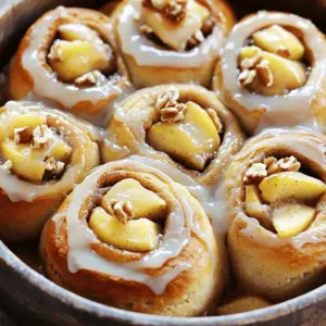 To make Overnight Apple Cinnamon Rolls, you need a good set of ingredients. Here’s what you will need: - 4 cups all-purpose flour - 1 packet (2 ¼ teaspoons) instant yeast - ½ cup milk, warmed to about 110°F (43°C) - ¼ cup granulated sugar - ½ cup unsalted butter, softened to room temperature - 2 large eggs - 1 teaspoon vanilla extract - ½ teaspoon salt - 2 large apples, peeled, cored, and diced into small pieces - 1 tablespoon lemon juice - 1 tablespoon ground cinnamon - ½ cup brown sugar, packed - ½ cup chopped walnuts (optional) Each item plays a key role in creating soft and delicious rolls. The all-purpose flour gives the dough structure. Instant yeast makes the rolls rise well. Warm milk helps activate the yeast. Sugar adds sweetness and helps with browning. Butter gives richness, while eggs provide moisture. Salt balances the flavors. Apples bring a fresh taste, and cinnamon adds warmth. Brown sugar creates a lovely caramel flavor. Walnuts can add a crunchy texture if you like. Gathering these ingredients will set you up for a fantastic baking experience. Make sure your apples are fresh for the best taste. Enjoy the process of making these delightful rolls! 1. In a large bowl, combine the warm milk, sugar, and instant yeast. Let it sit for 5 minutes. You want it to look frothy. This shows the yeast is ready. 2. In another bowl, whisk together the softened butter, eggs, and vanilla. Mix until smooth. 3. Slowly add this mixture to the frothy yeast. Stir until it's well blended. 4. Next, add the flour and salt to the wet mix. Stir until a dough forms. 5. Transfer the dough to a floured surface. Knead it for about 5 to 7 minutes until it's smooth and elastic. 1. Shape the dough into a ball and place it in a greased bowl. 2. Cover the bowl with a damp cloth. Let it rise in a warm spot for 1 to 2 hours. The dough should double in size. 1. While the dough rises, prepare the apple filling. In a medium bowl, mix diced apples with lemon juice, cinnamon, and brown sugar. 2. If you like, add chopped walnuts for extra crunch. This adds a nice texture to the rolls. 1. Once the dough has risen, punch it down gently to release air. 2. Roll the dough out on a floured surface into a rectangle, about 12 by 18 inches. 3. Evenly spread the apple filling over the dough. Leave a small margin at the edges. 4. Starting from the long side, roll the dough tightly into a log. Pinch the seam to seal. 5. Slice the log into 12 equal pieces. 1. Place the sliced rolls in a greased baking dish. Make sure they are spaced apart. 2. Cover the dish with plastic wrap and refrigerate overnight. This allows the flavors to blend well. 1. The next morning, preheat your oven to 375°F (190°C). 2. Take the rolls out of the fridge. Let them sit at room temperature for 30 minutes as the oven heats. 3. Bake the rolls for 25 to 30 minutes until they are golden brown. 1. For a sweet touch, prepare a glaze. Mix 1 cup of powdered sugar with 2 tablespoons of milk until smooth. 2. Drizzle the glaze over the warm rolls just before serving. This adds a lovely finish to your treats. To make sure your yeast works, check its freshness. - Look for the expiration date on the packet. - You can test it by mixing it with warm milk and sugar. If it bubbles up after 5 minutes, it’s good to use. When proofing yeast, keep these tips in mind: - Use milk or water that is warm, but not hot. - Too much heat can kill the yeast. Aim for around 110°F (43°C). Rolling dough can be tricky, but with practice, you can master it. - Start by lightly flouring your surface. This helps prevent sticking. - Roll from the center outwards, applying even pressure. To avoid tearing, follow these steps: - Keep the dough at an even thickness. - If the dough resists, let it rest for a few minutes before trying again. Adding spices can make your filling even more delicious. - Mix in a pinch of nutmeg for warmth. - Consider adding ginger for a spicy kick. For extra toppings, try these ideas: - Drizzle icing made from powdered sugar and milk over the rolls. - Top with chopped nuts for added crunch. {{image_4}} You can change the fruit in these rolls. Instead of apples, try pears or berries. Pears give a sweet flavor, while berries add a tart touch. You can also mix in dried fruits like raisins or cranberries. Both add a chewy texture and unique taste. If you want gluten-free rolls, substitute all-purpose flour with a gluten-free blend. Look for a mix that works for baking. For vegan options, use plant-based butter and flax eggs instead of regular eggs. These swaps keep the rolls soft and tasty. Want to switch up the flavors? Add different extracts like almond or maple. These will enhance the taste of your rolls. You can also experiment with nuts and toppings. Try pecans or almonds for crunch, or drizzle with caramel for extra sweetness. To keep your rolls fresh at room temperature, place them in an airtight container. This helps maintain their soft texture. They will stay good for about two days. For best results, eat them within this time. If you want to keep them longer, refrigeration is your best bet. Wrap the rolls in plastic wrap, then place them in a sealable bag. They can last up to a week in the fridge. When ready to eat, let them warm up to room temperature. You can freeze unbaked rolls for later use. After slicing the rolls, place them in a single layer on a baking sheet. Freeze them until firm, then transfer to a freezer-safe bag. They can last up to three months in the freezer. When you're ready to bake, let them thaw in the fridge overnight. For baked rolls, cool them completely before freezing. To reheat, place them in a preheated oven at 350°F (175°C) for about 10-15 minutes. This helps them regain their soft, fresh taste. These rolls can last about two days at room temperature. In the fridge, they can stay good for a week. If you freeze them, enjoy them within three months. Watch out for any signs of spoilage. Mold or an off smell means it's time to toss them. Always check before eating to ensure they are safe. To help the dough rise quickly, keep it warm. You can place the bowl in a sunny spot or near a warm oven. A good rule is to aim for about 80°F (27°C). If you have a proofing drawer, that works great too. The warmer air helps the yeast grow faster, making your dough fluffy. Yes, you can make these rolls nut-free. Just skip the walnuts in the filling. You can add more apples or some raisins for extra flavor and texture. This way, you keep the rolls delicious while making them safe for those with nut allergies. If you need a dairy-free option, you can use almond milk or oat milk. These substitutes work well in baking. Coconut milk is another great choice, giving a slight sweetness. Just make sure the milk you choose is unsweetened for the best taste. Yes, you can bake the rolls directly from the fridge. Just take them out and let them sit for about 30 minutes to come to room temperature. This helps them rise a bit more. Then, you can bake them as per the instructions. Enjoy the warm, gooey goodness! To keep the rolls fresh, place them in an airtight container. If they are still warm, let them cool first. You can store them at room temperature for a few days. For longer storage, put them in the fridge. Just reheat before serving to enjoy their soft texture again. In this blog post, we covered how to make delicious apple cinnamon rolls, from the ingredients needed to the final baking steps. You learned tips for ensuring perfect dough and how to customize your rolls with different fruits or dietary needs. These rolls are simple to prepare and a treat for any occasion. Remember to experiment with flavors and enjoy fresh rolls. Happy baking!
