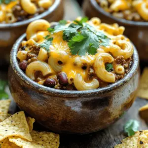 - 1 pound ground beef or turkey - 3 cups elbow macaroni - 2 cups shredded sharp cheddar cheese - 1 cup shredded mozzarella cheese - 1 medium onion, diced - 1 bell pepper, diced - 2 cloves garlic, minced - 1 can (15 oz) kidney beans, drained - 1 can (15 oz) black beans, drained - 1 can (14.5 oz) diced tomatoes with green chilies - 1 can (15 oz) tomato sauce - 3 cups chicken or vegetable broth - 2 tablespoons chili powder - 1 teaspoon ground cumin - Salt and freshly ground black pepper to taste When I create my Slow Cooker Cheesy Chili Mac, I focus on fresh, delicious ingredients. The ground beef or turkey is the star of the show. It gives a hearty base. I like to use elbow macaroni because it holds the sauce well. The blend of sharp cheddar and mozzarella makes it creamy and cheesy. Next, I add vegetables for flavor and color. Diced onion and bell pepper bring sweetness. Minced garlic adds a nice kick. These fresh veggies make the dish colorful and bright. For canned goods, I use kidney and black beans to add protein and fiber. They also help make the meal filling. Diced tomatoes with green chilies give it a slight heat. Tomato sauce and broth tie everything together, creating a rich sauce. The spices I use, like chili powder and cumin, add warmth and depth. Salt and pepper round out the flavors. With these ingredients, my Slow Cooker Cheesy Chili Mac becomes the perfect comfort meal. First, you want to brown the ground beef or turkey. Heat a large skillet over medium heat. Add the meat and cook until it turns brown. Use a spatula to break it into small pieces. Next, add the diced onion and bell pepper. Stir these in and cook for about 4 to 5 minutes. This helps the veggies soften. Finally, add the minced garlic and let it sauté for 2 minutes until it smells great. Now, it’s time to transfer the meat and vegetable mix to your slow cooker. Make sure to scrape all the bits from the skillet. Add in the drained kidney beans and black beans. Then, pour in the diced tomatoes with their juices and the tomato sauce. This will add moisture and flavor. Next, sprinkle in the chili powder, ground cumin, salt, and pepper. Stir everything well to coat the ingredients evenly. Pour in the chicken or vegetable broth and mix until there are no dry spots. Cover your slow cooker with the lid. Cook on low for about 5 to 6 hours. This gives the flavors time to blend. After that, add in the uncooked elbow macaroni. Cover it again and cook for another 30 to 40 minutes. You want the pasta to be tender. When it's ready, slowly stir in the shredded cheddar and mozzarella cheese. Keep stirring until the cheese melts into a creamy mix. If you like, you can stir in some sour cream for extra creaminess. To boost the taste of your chili mac, I suggest using fresh spices. Add a pinch of smoked paprika for depth. If you like heat, add cayenne pepper to the mix. Always brown the meat well. This adds a rich, savory flavor. Cook it until it’s fully browned. This step takes about 5 to 7 minutes. For a creamier dish, sour cream works wonders. Stir in ½ cup right before serving. This will give your chili mac a rich, smooth texture. When melting cheese, add it gradually. Stir continuously to help it blend evenly. The heat from the dish will help it melt perfectly. Serve the chili mac in bright bowls for a fun look. Top with extra cheese and fresh green onions. These add color and crunch. You can also sprinkle cilantro for a fresh taste. Pair it with crispy tortilla chips for a tasty side. The chips add a fun crunch that everyone will love. {{image_4}} If you want a vegetarian version of this dish, you can skip the meat. Use more beans and veggies instead. Try these options: - 1 can (15 oz) chickpeas, drained and rinsed - 1 cup corn (canned or frozen) - 1 cup diced zucchini or mushrooms Mix the beans and veggies into the slow cooker. They will add texture and flavor. You can also add more spices to boost the taste. Cheese makes this meal creamy and rich. You can switch up the cheese for fun flavors. Consider these options: - Pepper jack for a spicy kick - Gouda for a smoky taste - Cream cheese for extra creaminess If you need a dairy-free option, try vegan cheese. It melts well and keeps the dish creamy. Just ensure it has a good flavor to complement the chili. Want more heat? You can easily adjust the spice level. Add more chili powder or throw in sliced jalapeños. Here are some ideas: - 1 extra tablespoon of chili powder - 1-2 chopped jalapeños, seeds removed If you prefer a milder dish, reduce the chili powder. You can also add some sour cream on top to cool it down. This makes it family-friendly and tasty for everyone. To store leftovers, let the chili mac cool to room temperature. Then, transfer it to an airtight container. Place it in the fridge. It will stay fresh for up to four days. Make sure to label the container with the date. This helps you track its freshness. You can freeze this cheesy chili mac for up to three months. Use a freezer-safe container. Leave some space at the top, as the dish may expand. For best results, freeze it as soon as it cools. To thaw, move it to the fridge overnight. This allows it to thaw slowly and safely. When you're ready to enjoy it again, use the stovetop or microwave. For the stovetop, heat in a pot over low heat. Stir often to keep it from sticking. If using the microwave, place it in a microwave-safe bowl. Heat in short bursts, stirring in between. This helps keep the texture creamy and delicious. Yes, you can! You can prep the ingredients ahead of time. Chop the veggies and store them in the fridge. You can also brown the meat the day before. Once cooked, let it cool, then store it in a sealed container. For the best taste, use it within three days. Just reheat before serving. Absolutely! For gluten-free elbow macaroni, use any gluten-free pasta shape you like. Look for brands made from rice, corn, or lentils. Just make sure to check the cooking time. Some gluten-free pastas cook faster. You want them to stay firm and not mushy. If you need more servings, just double the ingredients. For example, use two pounds of ground meat and six cups of macaroni. If you want fewer servings, you can halve the ingredients. Remember to adjust the cooking time if needed. Keep an eye on it to make sure everything cooks well. This recipe combines easy ingredients and steps for a delicious meal. You can enjoy the warmth of ground beef or turkey, tasty veggies, and rich cheese all made simply in a slow cooker. Whether you want to spice it up or make it vegetarian, this dish suits everyone. Don’t forget the storage tips to keep leftovers fresh! With these great ideas, you can create meals your family will love. Give this recipe a try, and make it your own!