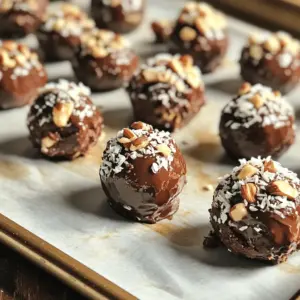 To make the best no-bake brownie bites, gather these items: - 1 cup raw walnuts - 1 cup pitted Medjool dates - 1/2 cup unsweetened cocoa powder - 1/4 cup almond butter - 1 teaspoon vanilla extract - 1/4 teaspoon sea salt - 1/2 cup chocolate chips (use dairy-free if preferred) - Optional toppings: shredded coconut, chopped nuts, or colorful sprinkles You can swap ingredients based on your needs. If you have nut allergies, use sunflower seed butter instead of almond butter. You can also use any nuts you like in place of walnuts. For sweeteners, maple syrup or agave can replace Medjool dates. These swaps help you enjoy the recipe while accommodating different diets. Using fresh ingredients makes a big difference. Fresh walnuts have a rich taste and crunchy texture. Medjool dates should be soft and sticky, adding just the right sweetness. High-quality cocoa powder gives a deep chocolate flavor. Fresh ingredients ensure your brownie bites taste amazing. Always check the dates on your items to get the best results. To make these no-bake brownie bites, start with easy steps. First, gather your ingredients. You will need walnuts, Medjool dates, cocoa powder, almond butter, vanilla, sea salt, and chocolate chips. This recipe is quick and fun, taking just 15 minutes of prep time. 1. Place the raw walnuts and pitted Medjool dates into a food processor. 2. Pulse the mixture for 1-2 minutes. You want it crumbly but sticky. 3. Add the cocoa powder, almond butter, vanilla, and sea salt to the bowl. 4. Process these ingredients until they blend into a smooth mix. 5. Pause to scrape down the sides; this ensures all ingredients mix well. 6. With the processor running, gently fold in the chocolate chips. This adds delicious pockets of chocolate. 1. Take small amounts of the mix and roll them into balls, about 1 inch wide. 2. Aim for a smooth outer layer as you shape each bite. 3. If you want extra flair, roll your bites in toppings like shredded coconut or chopped nuts. 4. Arrange the bites on a baking sheet lined with parchment paper. 5. Refrigerate for 30 minutes to firm them up for perfect bites. These steps make it easy to create a tasty dessert that everyone will love! To get the right texture in your brownie bites, pulse the walnuts and dates well. You want them to be crumbly but still hold together when pressed. This should take about 1-2 minutes in the food processor. If the mix feels too dry, add a touch more almond butter. If it's too wet, add a bit more cocoa powder. Achieving this balance is key for a great bite. One common mistake is not processing the mixture long enough. Make sure to blend until smooth. Also, don’t skip the step of scraping down the sides of the bowl. This ensures all ingredients mix well. Lastly, avoid rolling the bites too large. Aim for about 1 inch in diameter for the best texture and flavor. You can boost the flavor of your brownie bites in several ways. Try adding a pinch of cinnamon or a splash of espresso powder to deepen the chocolate taste. You can also mix in different toppings, like chopped nuts or colorful sprinkles, to add texture. Don't forget to use high-quality chocolate chips. They make a big difference in flavor. {{image_4}} You can easily make these brownie bites healthier. Swap raw walnuts for raw almonds. They still give a nice crunch. Use cashew butter instead of almond butter. This adds a creamier texture. If you want to cut sugar, replace Medjool dates with mashed bananas. This keeps the sweetness while adding some nutrients. You can spice things up with some added flavors. A pinch of cinnamon gives a warm touch. Add a dash of sea salt for a nice contrast. You can also use almond or peppermint extract instead of vanilla. This will change the taste and make it unique. For a richer chocolate flavor, try adding a tablespoon of espresso powder. It enhances the cocoa without making it taste like coffee. Get creative by making themed brownie bites for holidays. For Halloween, roll them in orange and black sprinkles. For Christmas, dust them with powdered sugar for a snowy effect. You can shape them into hearts for Valentine’s Day. For summer, mix in some crushed freeze-dried strawberries for a fruity twist. Each theme can make your dessert even more fun and festive! To store your no-bake brownie bites, first let them cool in the fridge. Use an airtight container to keep them fresh. You can layer the bites with parchment paper to prevent sticking. Keeping them in the fridge helps maintain their texture and taste. If you want to save some for later, freezing is a great option. Place the brownie bites on a baking sheet. Freeze them for about 1 hour until they are firm. Then, transfer them to an airtight container or freezer bag. This way, they’ll last several months without losing flavor. These brownie bites can last in the fridge for about a week. To enjoy them at their best, try to eat them within the first few days. If you notice any changes in texture or smell, it’s best to throw them away. Always trust your senses to judge freshness. Yes, you can make these brownie bites vegan. The recipe already uses plant-based ingredients. Just choose dairy-free chocolate chips. This keeps the bites vegan-friendly while still being delicious. You can use other nut butters. Peanut butter works well too. If you want a nut-free option, try sunflower seed butter. Each choice gives a unique flavor. These brownie bites can last up to one week in the fridge. Just store them in an airtight container. This keeps them fresh and tasty for longer. Absolutely! You can add toppings like shredded coconut or colorful sprinkles. Chopped nuts also add a nice crunch. Get creative with your favorite toppings! Yes, these brownie bites are gluten-free. They do not contain any flour. All ingredients used are naturally gluten-free, making them safe for those who avoid gluten. Yes! While walnuts are great, you can use cashews or pecans. Each nut brings its own flavor and texture to the brownie bites. Experiment to find your favorite. A food processor makes mixing easy. It helps blend the ingredients quickly. If you don’t have one, you can mash everything by hand, but it will take longer. Yes, you can prepare them a day or two in advance. Just keep them in the fridge until you're ready to serve. This saves time for parties or gatherings. If you want sweeter bites, add more dates. You can also drizzle a little maple syrup into the mix. Just remember to adjust the texture as needed. In this post, we explored how to make delicious brownie bites. We discussed key ingredients, their substitutes, and the importance of freshness. You learned a step-by-step guide for mixing and rolling. We shared tips to avoid mistakes and enhance flavors. Additionally, we covered healthy swaps and themed variations. Finally, we offered storage tips to keep your treats fresh. Remember, great brownies start with good ingredients and care. Happy baking!