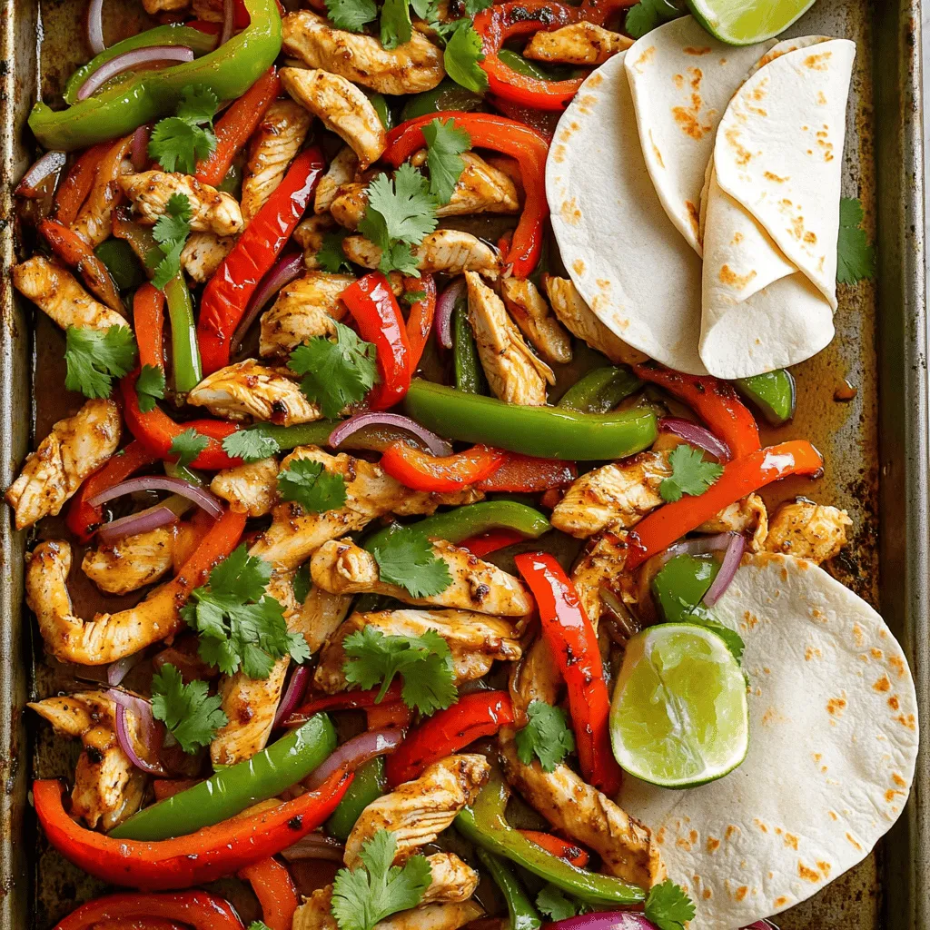- 1 pound boneless, skinless chicken breast - 2 tablespoons extra virgin olive oil - 3 tablespoons honey - 3 cloves garlic, minced - 1 red bell pepper - 1 green bell pepper - 1 medium red onion - 3 tablespoons low-sodium soy sauce - 1 teaspoon ground cumin - 1 teaspoon smoked paprika - Salt and black pepper - 8 small flour tortillas - Fresh cilantro and lime wedges The ingredients for Honey Garlic Chicken Fajitas are simple yet full of flavor. The chicken breast is the star of this dish. It cooks up tender and juicy. Choosing boneless and skinless makes prep easy. The fresh vegetables add color and crunch. Red and green bell peppers bring sweetness. The red onion gives a nice bite. Together, they create a tasty mix. The marinade is where the magic happens. Olive oil adds richness. Honey brings a sweet glaze. Garlic boosts the flavor with a savory kick. Soy sauce adds depth with its umami taste. Cumin and smoked paprika give warmth and a hint of smokiness. For serving, small flour tortillas are perfect. They wrap around the filling nicely. Fresh cilantro and lime wedges add a fresh touch. The lime juice brightens the flavors, making each bite pop. Gather these ingredients, and you’re ready to create a delicious meal. Whether it’s a family dinner or a gathering with friends, these fajitas will impress everyone. - Preheat the oven to 400°F (200°C). - Line a baking sheet with parchment paper. - Mix sliced chicken with red bell pepper, green bell pepper, and onion in a bowl. - Whisk together 2 tablespoons of olive oil, 3 tablespoons of honey, 3 tablespoons of soy sauce, 3 cloves of minced garlic, 1 teaspoon of ground cumin, and 1 teaspoon of smoked paprika. - Pour the marinade over the chicken and vegetables. - Toss until everything is coated well. - Spread the mixture evenly on the baking sheet. - Bake for 20-25 minutes, stirring halfway through. - Toast 8 small flour tortillas in a skillet for about 30 seconds on each side. - Fill the warm tortillas with the chicken and vegetable mix. - Garnish with fresh cilantro and lime wedges. This process brings out the best in each ingredient, making each bite full of flavor and joy. Enjoy your cooking! To make your Honey Garlic Chicken Fajitas really shine, marinate your chicken for longer. Letting it sit for at least an hour helps the flavors soak in. If you find the dish too sweet, add more lime juice. This will balance the honey's sweetness and brighten the taste. While baking, stir the mix halfway through. This step ensures even cooking and helps the chicken and veggies roast nicely. Always check the chicken's internal temperature. It should reach at least 165°F to be safe and juicy. When serving, arrange the warm tortillas on a platter. Place the fajita mix in the center to create a beautiful display. Use fresh cilantro and lime wedges around the plate. The colors make the dish look inviting and fun. This small touch makes a big difference in how your meal feels. {{image_4}} You can switch up the protein in this dish. Substitute chicken with shrimp or tofu for a lighter meal. Shrimp cooks fast and brings a sweet taste. Tofu is great for a plant-based option. You can also try beef strips or pork. Both will give your fajitas a rich, savory flavor. To add more color and taste, include different vegetables. Mushrooms, zucchini, or corn can brighten your dish. Each adds a unique flavor and texture. You can also mix in various colored bell peppers. Use yellow or orange peppers for extra sweetness. Don’t feel limited to baking. Try grilling the chicken and veggies for a smoky flavor. Grilling adds a nice char and enhances the taste. If you're short on time, use an air fryer. It gives a crispy texture and cooks quickly, making it a fun alternative. Store any leftover Honey Garlic Chicken Fajitas in an airtight container. You can keep them in the fridge for up to 3 days. This way, you can enjoy the tasty meal again without much hassle. For the best texture, reheat the fajitas in a skillet on the stove. This method keeps them warm and crisp. If you’re in a hurry, you can use a microwave. Just know that the microwave may make them a bit soggy. You can freeze the cooked chicken and vegetable mix. It will stay good for up to 2 months. When you’re ready to eat, thaw the mixture in the fridge overnight. After that, you can reheat it to enjoy. Yes, you can prepare the chicken and vegetables ahead of time and bake them before serving. This saves you time on busy nights. Just mix the chicken and veggies, then store them in the fridge. When you're ready, bake them for a quick meal. Consider serving with rice, beans, or a fresh salad. These sides add color and balance to your meal. You can also add some avocado or guacamole for creaminess. Use a meat thermometer to ensure it reaches an internal temperature of 165°F. This keeps your chicken safe to eat. If you don’t have a thermometer, cut into the chicken. It should be white, not pink. Absolutely, whole wheat tortillas can be a healthier alternative. They add fiber and taste great with the chicken and veggies. You can also try corn tortillas if you prefer. This blog post covered a simple and tasty recipe for honey garlic chicken fajitas. We explored the main ingredients, step-by-step instructions, and some useful tips. You can make these fajitas your own by swapping proteins or adding vegetables. Storing and reheating leftovers is also easy, so nothing goes to waste. Enjoy cooking and sharing this flavorful dish with friends and family. I hope you feel inspired to try it today!