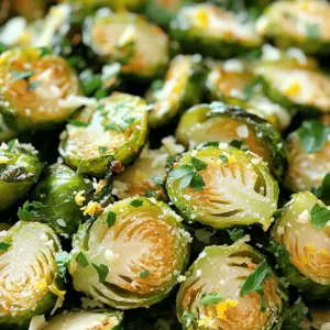 - 1 lb Brussels sprouts, trimmed and halved - 4 cloves garlic, finely minced - 3 tablespoons extra virgin olive oil - 1/2 cup freshly grated Parmesan cheese - 1 teaspoon sea salt - 1/2 teaspoon freshly ground black pepper - 1/2 teaspoon crushed red pepper flakes (optional) - Zest of 1 medium lemon - Fresh parsley, finely chopped, for garnish When you measure your ingredients, use dry measuring cups for solids. Use liquid measuring cups for oil. Be sure to level off your dry ingredients for accuracy. For the grated Parmesan, a box grater works best. You want that fresh flavor! I always recommend fresh Brussels sprouts for this recipe. Fresh ones have a better crunch and flavor. Look for bright green sprouts that feel firm. If you must use frozen, thaw and drain them well. They may not crisp up as nicely, but they will still taste good. Start by washing the Brussels sprouts under cold water. Grab a cutting board and trim the ends. Cut each sprout in half. This helps them cook evenly. You want them to be about the same size for the best result. In a large bowl, toss the halved Brussels sprouts with minced garlic. Make sure the garlic spreads evenly. Next, drizzle three tablespoons of olive oil into the bowl. Use your hands or a spatula to mix everything well. It’s important that each sprout gets coated in oil. Then, sprinkle in the sea salt, black pepper, and crushed red pepper flakes if you want some heat. Keep mixing until all the ingredients are well combined. Now, preheat your oven to 400°F (200°C). While it heats, line a baking sheet with parchment paper. Spread the Brussels sprouts in a single layer on the sheet. This space allows them to roast rather than steam. Roast them for 20 to 25 minutes. Remember to stir them halfway through. This helps them brown nicely. When they are golden brown and crispy, take them out. Right away, sprinkle grated Parmesan cheese over the hot sprouts. This makes the cheese melt slightly. Add the lemon zest and give everything a gentle toss. Finally, transfer the Brussels sprouts to a serving dish and garnish with parsley. Enjoy your tasty creation! Roasting Brussels sprouts can be tricky. To get a nice roast, use high heat. Preheat your oven to 400°F (200°C). This temperature helps the sprouts caramelize. Spread them out on the baking sheet. Avoid crowding them; this allows for even cooking. Stir them halfway through roasting. This ensures they brown well on all sides. Look for a golden brown color and a crispy texture. Want to mix things up? You can add different flavors to your Roasted Garlic Parmesan Brussels Sprouts. Try adding balsamic vinegar for a tangy taste. Maple syrup can add sweetness. For a spicy kick, include crushed red pepper flakes. You can also try different herbs. Thyme or rosemary adds a nice touch. Experiment with these options to suit your taste. The cheese plays a big role in flavor and texture. Use freshly grated Parmesan cheese for the best taste. When you sprinkle it on hot Brussels sprouts, it melts just right. This creates a tasty crust that adds depth. If your cheese is cold, it won't melt well. Always keep it at room temperature before using. This small step makes a big difference in your dish. {{image_4}} You can add a kick to your Brussels sprouts. Just mix in crushed red pepper flakes. Use about 1/2 teaspoon for a nice heat. Want more spice? Add more flakes! The heat works great with garlic and cheese. It creates a bold flavor that excites your taste buds. Brussels sprouts are not alone! You can mix in other veggies. Carrots, bell peppers, or even sweet potatoes work well. Chop them into similar sizes for even cooking. This adds color and more flavors to your dish. Plus, it makes it more fun to eat! Parmesan cheese is classic, but you can explore. Try using pecorino romano for a sharper taste. It gives a unique twist to the dish. Or use a mix of cheeses, like cheddar or gouda. Each cheese will bring its own flavor. Get creative and find your favorite combo! After enjoying your roasted garlic Parmesan Brussels sprouts, store any leftovers in an airtight container. Place them in the fridge. They can stay fresh for up to three days. Keep them away from moisture to prevent sogginess. To reheat, preheat your oven to 350°F (175°C). Spread the Brussels sprouts on a baking sheet. Heat them for about 10-15 minutes. This will help restore their crispiness. You can also use the microwave, but the oven gives better results. If you want to freeze your sprouts, do so before roasting. Place the washed and halved Brussels sprouts in a single layer on a baking sheet. Freeze for two hours, then transfer them to a freezer bag. When ready to cook, thaw them overnight in the fridge. Roast them as usual for a tasty treat later! Yes, you can use other cheeses! Cheddar, Gruyère, or feta work well. Each cheese gives a new taste. If you want a stronger flavor, try blue cheese. Just remember, adjust the amount based on the cheese you choose. This recipe is already vegetarian! The ingredients are all plant-based, so you’re good to go. Just make sure your cheese is vegetarian-friendly, as some cheeses use animal rennet. Always check the label for this. Roasted Brussels sprouts pair well with many sides. Try mashed potatoes for creaminess. Quinoa adds a nice nutty flavor. For protein, serve with grilled chicken or tofu. A fresh salad also adds great contrast and color. In this article, we covered how to roast Brussels sprouts perfectly. We explored ingredients, measuring tips, and the choice between fresh and frozen sprouts. I shared step-by-step instructions for prepping, combining, and roasting them. Tips helped you achieve the best roast and flavor variations. We discussed storage for leftovers and answered common questions. Roasting Brussels sprouts is easy and fun. With these tips, you can enjoy them anytime.