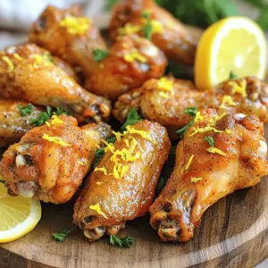 - 2 lbs chicken wings - 2 tablespoons baking powder - 1 tablespoon lemon pepper seasoning - 1 teaspoon garlic powder - 1 teaspoon onion powder - 1 teaspoon salt - ½ teaspoon black pepper - 1 tablespoon olive oil - Zest of 1 lemon - Fresh parsley, chopped (for garnish) Crispy Lemon Pepper Air Fryer Wings start with fresh chicken wings. You need 2 pounds to serve four. The wings are coated with a mix of dry seasonings. This includes baking powder, lemon pepper seasoning, garlic powder, onion powder, salt, and black pepper. The baking powder makes the wings crispy. It helps absorb moisture. The lemon pepper gives a nice zesty flavor. You also need olive oil for added richness. Don't forget the lemon zest! It adds a bright, fresh taste. Fresh parsley is great for garnish. It makes the dish look pretty and adds a nice touch. Gather these ingredients for a flavorful delight that everyone will love. Start by patting the chicken wings dry with paper towels. This step is key. Removing extra moisture helps the wings become crispier when cooked. If you skip this, your wings may turn out soggy. Trust me, crispiness is what we all want! In a large mixing bowl, combine the dry ingredients. Use baking powder, lemon pepper seasoning, garlic powder, onion powder, salt, and black pepper. Whisk these together well. This ensures each bite of your wings will burst with flavor. You want that even taste in every wing! Now, it's time to add the chicken wings to the bowl with your seasoning mix. Drizzle the olive oil over the wings and add the lemon zest too. Toss everything together until each wing is coated well. You want the seasoning to stick. This step really makes a difference in flavor. Preheat your air fryer to 375°F (190°C). Run it for about five minutes to get it hot. Once it’s ready, place the seasoned wings in the air fryer basket. Lay them in a single layer. This helps them cook evenly and get that nice crunch. Cook those wings for 25-30 minutes. Flip them halfway through cooking. This helps both sides get that golden brown color. You'll know they’re ready when they look beautifully crispy. The smell will also be hard to resist! After cooking, carefully take the wings out of the air fryer. Let them rest for a few minutes. Just before serving, sprinkle fresh parsley on top. This not only looks nice but adds a fresh taste. Enjoy your crispy lemon pepper wings! To make your wings super crispy, start by drying them well. You can use paper towels to remove all moisture. This step is very important. Moisture makes it hard to get that crunchy texture we love. Next, use baking powder in your seasoning mix. It helps create a light and crispy skin. When you place the wings in the air fryer, make sure you space them out. If they touch, they won’t cook evenly. Good airflow is key! While lemon pepper seasoning is fantastic, you can add more flavor. Try adding paprika for a smoky touch. Or, toss in some cayenne pepper for heat. For extra taste, consider marinating your wings before cooking. A simple mix of olive oil, lemon juice, and your favorite herbs works well. Let the wings soak for at least 30 minutes to absorb those flavors. Crispy lemon pepper wings go great with many sides. Serve them with a fresh salad or crunchy veggies. They also pair well with classic fries or creamy coleslaw. For a fun presentation, arrange the wings on a large platter. Add lemon wedges and sprinkle fresh parsley on top. This not only looks nice but also adds a bit of flavor. {{image_4}} You can change the flavor of your wings in many ways. For a spicy kick, add hot sauce to the seasoning. Mix in a tablespoon of your favorite hot sauce with the olive oil before coating the wings. This will give them a nice heat. You can also try unique citrus blends. Use lime or orange zest in place of lemon. This will give your wings a fresh twist. Mix these citrus zests with the garlic and onion powders. You can even add a pinch of thyme for a herbal touch. While air frying is great, you can also bake these wings. Baking takes longer but can be just as tasty. Preheat your oven to 425°F (220°C). Line a baking sheet with foil and place a rack on top. Spread the wings evenly on the rack. Bake for 30-35 minutes, flipping halfway through. This method gives you crispy wings with a nice roasted flavor. If you want to fry them, you can use a deep fryer. Heat oil to 375°F (190°C). Fry the wings in batches for about 8-10 minutes. Make sure to drain them on paper towels after frying. This method gives you crunchy wings but adds more oil. Choose the cooking method that fits your taste best! To keep your crispy lemon pepper air fryer wings fresh, store them in the fridge. Place the wings in an airtight container. This helps maintain their flavor and texture. They will last up to three days in the refrigerator. When reheating, use your air fryer. It keeps the wings crispy. Preheat the air fryer to 350°F (175°C) and cook for about 5-7 minutes. This method revives the crunch and warms them through. If you have extra wings, freezing is a great option. First, let the wings cool completely. Then, place them in a freezer-safe bag. Remove as much air as possible before sealing. This way, they won't get freezer burn. You can freeze them for up to three months. When you're ready to eat, thaw the wings in the fridge overnight. For cooking from frozen, preheat the air fryer to 375°F (190°C). Cook the wings for about 30-35 minutes. Flip them halfway through for even cooking. Enjoy the crispy goodness straight from the freezer! Cook the wings for 25 to 30 minutes at 375°F (190°C). Halfway through, flip them for even crispiness. This timing gives you perfectly golden-brown wings. Yes, you can use frozen wings. Cook them for about 30 to 35 minutes at the same temperature. You may need to check for doneness with a meat thermometer. They should reach 165°F (74°C) to be safe. If you lack lemon pepper seasoning, try a mix of garlic powder and zest from a lemon. Alternatively, use a blend of paprika, salt, and a touch of lemon juice for a different flavor. Add cayenne pepper or hot sauce to the seasoning mix. You could also toss cooked wings in a spicy glaze for an added kick. Adjust to your taste for the perfect heat level. In this article, we covered how to make crispy air fryer chicken wings. We discussed the key ingredients, step-by-step instructions, and tips for the best results. Don’t forget to play with flavors by using different seasonings or cooking methods. Proper storage keeps your wings fresh for later. With these simple techniques, your wings can be a hit at any gathering. Enjoy creating and sharing this tasty treat!