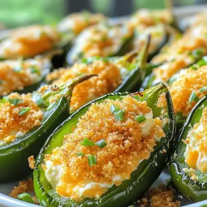 To make crispy jalapeño popper bites, you need a few key ingredients. Here’s what you'll need: - 10 fresh jalapeños, halved and seeds removed - 1 cup cream cheese, softened to room temperature - 1/2 cup sharp cheddar cheese, finely shredded - 1/4 cup green onions, thinly sliced - 1 teaspoon garlic powder - 1/2 teaspoon smoked paprika - 1 cup panko breadcrumbs - 1 tablespoon olive oil Each ingredient plays an important role. The jalapeños bring spice, while cream cheese adds a rich, creamy texture. Sharp cheddar cheese gives a nice bite. Green onions add freshness and flavor. Garlic powder and smoked paprika enhance the taste, making every bite delicious. Panko breadcrumbs create that perfect crunch, and olive oil helps them crisp up nicely in the air fryer. Gather these ingredients, and you’re ready to create a tasty snack that everyone will love! 1. Preheat your air fryer to 375°F (190°C). This helps the bites cook evenly. 2. In a bowl, mix the cream cheese, cheddar cheese, green onions, garlic powder, smoked paprika, salt, and pepper. Use a fork to blend it well. 3. Take each jalapeño half and fill it with the cheese mixture. Press gently to pack it in. 1. In a shallow bowl, mix the panko breadcrumbs with olive oil. Ensure the breadcrumbs are well-coated. 2. Coat each stuffed jalapeño half with the panko mixture. Press lightly so they stick well. 3. Place the coated jalapeño bites in a single layer in the air fryer basket. Avoid crowding them. 4. Air fry the popper bites for 8-10 minutes. Look for a golden brown color and crispy texture. 5. Use tongs to remove the bites from the air fryer. Let them cool for a minute before serving. To ensure even cooking, preheat your air fryer to 375°F (190°C). This step helps cook the poppers quickly and evenly. Place the jalapeño bites in a single layer. Avoid overcrowding the basket, as this can lead to uneven cooking. If needed, cook in batches. To achieve maximum crispiness, coat the panko breadcrumbs with olive oil. This makes them golden and crunchy. Press the breadcrumbs onto the jalapeños firmly. This step helps the coating stick well during cooking. For an attractive presentation, serve the jalapeño popper bites on a colorful platter. Garnish with chopped green onions or fresh cilantro. This adds color and flavor. Pair them with dipping sauces like ranch or blue cheese dressing. These creamy dips balance the spice of the jalapeños perfectly. {{image_4}} Cheese alternatives You can swap the cream cheese for ricotta or goat cheese. These cheeses give a unique twist. If you want a sharper taste, try using pepper jack cheese. It adds creaminess and a spicy kick. Spicy additions For a bolder flavor, add diced jalapeños or a splash of hot sauce to your cheese mix. You can also mix in some cooked chorizo for a meaty bite. This will make your jalapeño poppers even more exciting. Baking in the oven If you don’t have an air fryer, you can bake these poppers. Preheat your oven to 400°F (200°C). Place the stuffed jalapeños on a baking sheet lined with parchment paper. Bake for about 20 minutes or until golden brown. This method gives you a nice crunch, too. Alternative frying methods You can also deep-fry these bites. Heat oil in a deep pot to 350°F (175°C). Carefully add the stuffed jalapeños and fry until golden and crispy. This method is quick and gives you a classic fried taste. Just remember to drain them on paper towels after frying. To keep your jalapeño popper bites fresh, store them properly. Place them in an airtight container. This helps prevent moisture and keeps them tasty. You can refrigerate them for up to 3 days. If you want to save them longer, freezing is a great option. For freezing, wrap each bite in plastic wrap. Then, place them in a freezer bag. They can last up to 2 months in the freezer. When you want to eat your leftovers, reheating is key. The best method is to use the air fryer. Set the temperature to 350°F (175°C). Cook for about 5 minutes. This method brings back the crispiness. If you don’t have an air fryer, you can use an oven. Preheat it to 350°F (175°C) and bake for about 10 minutes. This will keep the texture nice and crunchy. Avoid using a microwave, as it can make them soggy. To make jalapeño poppers less spicy, you can remove the seeds and membranes. These parts hold most of the heat. You can also choose milder jalapeños, like Anaheim peppers. Another option is to mix in more cream cheese. This softens the spice and makes each bite creamy and smooth. Yes, you can make jalapeño popper bites in advance. Prepare the filling and stuff the jalapeños. Then, coat them in breadcrumbs. Place them on a tray and cover. Store in the fridge for up to a day. When ready, air fry them right from the fridge. No need to thaw! You can serve jalapeño popper bites with various dips. Ranch and blue cheese are popular choices. You might also try salsa or guacamole for a twist. For sides, consider tortilla chips or a fresh salad. This adds color and balance to your meal. Enjoy these bites at parties or game nights! In this article, we explored how to make delicious jalapeño poppers. You learned about the key ingredients, step-by-step instructions, and helpful tips for cooking and serving. We also discussed variations and storage methods to keep your poppers fresh. These easy-to-make snacks are perfect for any gathering. By remembering these tips, you can impress your guests with tasty, crispy treats. Enjoy your cooking and share your creations!