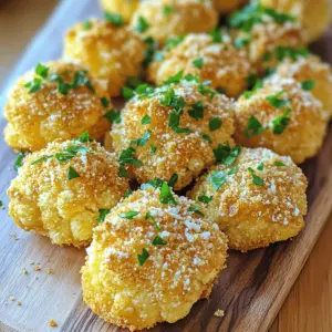 - 1 medium head of cauliflower, cut into bite-sized florets - 1/2 cup freshly grated Parmesan cheese - 1/2 cup breadcrumbs (whole grain or panko recommended for extra crunch) - 2 tablespoons extra virgin olive oil - 1 teaspoon garlic powder - 1 teaspoon onion powder - 1/2 teaspoon smoked paprika - Salt and pepper to taste - Fresh parsley, chopped These ingredients come together for a tasty snack. The cauliflower provides a nice crunch. The Parmesan cheese adds a savory, rich flavor. Breadcrumbs give the bites a crispy texture. Olive oil ensures they cook perfectly in the air fryer. The spices bring warmth and depth. You can adjust the salt and pepper to fit your taste. Fresh parsley adds a pop of color and freshness. When choosing your ingredients, use fresh cauliflower for the best results. Grating the Parmesan cheese fresh makes a big difference in flavor. Whole grain breadcrumbs add a nice texture. You can also use panko breadcrumbs for an extra crunch. Set your air fryer to 400°F (200°C). This step is key for crispy bites. Preheating helps cook the cauliflower evenly and gives it a nice crunch. In a large bowl, mix together these ingredients: - 1/2 cup freshly grated Parmesan cheese - 1/2 cup breadcrumbs - 1 teaspoon garlic powder - 1 teaspoon onion powder - 1/2 teaspoon smoked paprika - Salt and freshly ground black pepper Stir everything well. You want all the flavors to blend together. In a separate bowl, add the cauliflower florets. Drizzle 2 tablespoons of extra virgin olive oil over them. Toss well to coat each piece. This oil helps the breading stick and makes them crispy. Next, take a handful of the oiled florets. Dip them into the breadcrumb mixture, pressing lightly for good coverage. Place the coated florets on a plate. Repeat until all pieces are breaded. Arrange the coated cauliflower bites in a single layer in the air fryer basket. Make sure not to overcrowd them. This allows hot air to circulate and crisp them nicely. Cook for 12-15 minutes. Shake the basket halfway through for even cooking. They should be golden and crispy when done. Once they are cooked, carefully remove the bites from the air fryer. If you made a big batch, repeat the cooking process as needed. For a nice touch, garnish with chopped fresh parsley. Serve the bites warm with a bowl of marinara or aioli for dipping. Enjoy your crispy delight! To get your cauliflower bites nice and crispy, follow these steps: - Coat Well: Make sure each floret is covered in oil. This helps the breading stick. - Use Panko: Panko breadcrumbs give a crunchier texture than regular breadcrumbs. - Press Down: When breading, press the mixture onto the cauliflower. It helps the coating stay on during cooking. Using your air fryer right can make a big difference. Here’s how to get the best results: - Don’t Overcrowd: Place the cauliflower in a single layer. This ensures hot air circulates well. - Shake Midway: Halfway through cooking, shake the basket. This helps with even browning. - Preheat: Always preheat your air fryer. This sets the stage for crispy bites. Want to switch things up? Here are some fun ideas: - Spice It Up: Add cayenne pepper for heat or Italian herbs for flavor. - Cheese Swap: Try cheddar or mozzarella for a different taste. - Add Nuts: Mixing in some crushed nuts gives extra crunch and flavor. These tips will help you create tasty, crispy Air Fryer Parmesan Cauliflower Bites every time! {{image_4}} You can switch out the Parmesan for other cheeses. Here are some great options: - Cheddar: It adds a sharp flavor. - Mozzarella: This cheese melts nicely and gives a gooey texture. - Feta: Crumbled feta brings a tangy taste. - Nutritional Yeast: For a cheesy flavor without dairy, use this. Each cheese brings its own taste to the bites, so feel free to experiment! Just remember, some cheeses melt differently, which can change the texture. To make these bites dairy-free, you can easily adjust the recipe. Swap the Parmesan with nutritional yeast or a vegan cheese. Here’s how to do it: - Replace Parmesan with 1/2 cup of nutritional yeast. - Use vegan breadcrumbs to keep everything plant-based. - Drizzle a bit of extra virgin olive oil to keep it moist. This way, you still get a tasty crunch without any dairy! Want to mix things up? Try these unique seasoning blends to change the flavor: - Spicy Kick: Add cayenne pepper and chili powder for heat. - Herb Blend: Mix in dried oregano and thyme for a fresh taste. - Asian Twist: Use sesame oil and sprinkle with sesame seeds and soy sauce. Each blend gives the bites a new and exciting flavor. Don't hesitate to get creative with your spices! To keep your cauliflower bites fresh, place them in an airtight container. Refrigerate the bites within two hours of cooking. This keeps them from getting soggy. Use paper towels to absorb moisture before sealing. This method helps maintain their crunch. For the best crunch when reheating, use your air fryer. Preheat it to 350°F (175°C). Place the cauliflower bites in a single layer. Heat them for about 5-7 minutes. Check often to avoid burning. This method revives their crispiness, making them just as tasty as when fresh. If you want to freeze the bites, do it before cooking. Arrange the breaded cauliflower on a baking sheet. Freeze them until solid, then transfer to a freezer bag. They can last up to three months. To enjoy, thaw them overnight in the fridge. Then, air fry as usual for a delightful snack or side. Cooking cauliflower in the air fryer usually takes 12-15 minutes at 400°F (200°C). The time can change based on the size of the florets. Smaller florets cook faster, while larger ones need more time. For perfectly crispy bites, always shake the basket halfway through cooking. This helps them brown evenly. Yes, you can use frozen cauliflower! Just make sure to thaw and drain it first. Pat it dry with a towel to remove excess moisture. This step is key for crispiness. If you skip it, your bites may turn out soggy. Follow the same coating and cooking steps as fresh florets. Cauliflower bites taste great with many dips. Here are some tasty options: - Marinara sauce for a classic touch - Garlic aioli for a creamy finish - Ranch dressing for a cool flavor - Spicy sriracha for a kick - Honey mustard for a sweet twist Experiment with different sauces to find your favorite pairing! You learned how to make tasty air fryer cauliflower bites. We covered key ingredients, including cauliflower, cheese, and spices. I shared steps for preparing and cooking your bites for maximum crunch. Tips on storing and reheating help keep them fresh. Remember, variations add fun! Try different cheeses or spices to suit your taste. Enjoy your crispy, flavorful bites, and share them with friends. They will love your cooking!