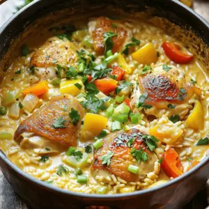 - 1 lb boneless, skinless chicken thighs, diced - 1 cup long-grain white rice - 1 medium onion, finely chopped - 3 cloves garlic, minced - 1 bell pepper, diced The heart of this meal is the chicken and rice. Chicken thighs bring rich flavor and moisture. The long-grain white rice absorbs all the tasty juices. Onion, garlic, and bell pepper add depth to the dish. These ingredients make your plate lively and colorful. - 2 tablespoons Cajun seasoning - 1 teaspoon smoked paprika - 2 cups chicken broth - 1 cup heavy cream - 1 can diced tomatoes (14.5 oz) Seasonings transform the dish from ordinary to amazing. Cajun seasoning adds a spicy kick. Smoked paprika gives it a hint of smokiness. Chicken broth and heavy cream create a creamy texture. The diced tomatoes add sweetness and acidity, balancing the flavors. - 2 green onions, sliced - Fresh parsley, chopped Garnishes elevate your meal's look and taste. Green onions add a fresh crunch. Fresh parsley brightens up the dish with color. These toppings make your plate more appealing and inviting. First, heat olive oil in a large pot over medium heat. Then, add the diced chicken thighs. Season them with salt and black pepper. Sauté the chicken for about 5 to 7 minutes. Cook until they turn golden brown and are fully done. Once cooked, take the chicken out and place it on a plate. In the same pot, add the chopped onion, minced garlic, and diced bell pepper. Sauté this mix for about 3 to 4 minutes. You want the vegetables to soften and smell great. Next, add the Cajun seasoning and smoked paprika. Cook this for 1 minute. This step helps the spices release their amazing flavors. Now it's time to bring it all together. Add the rinsed rice to the pot. Stir well to coat the rice with those tasty spices and veggies. Then, pour in the diced tomatoes with their juices, chicken broth, and heavy cream. Mix everything together until well combined. Return the browned chicken to the pot. Make sure it is submerged in the mixture. Bring the dish to a gentle boil, then lower the heat to a simmer. Cover the pot and let it cook for 20 to 25 minutes. This time allows the rice to become tender and absorb most of the liquid. After cooking, fluff the rice gently with a fork. Mix it with the creamy sauce and chicken. Taste the dish and add more salt or pepper if needed. To make sure your dish cooks evenly, cut the chicken into small, uniform pieces. This helps it brown nicely and cook well. When you add seasoning, sprinkle it evenly over the chicken and vegetables. Taste the dish before serving. If it needs more flavor, add salt or Cajun seasoning. To serve this dish elegantly, use deep bowls. This makes the meal look great and keeps it warm. Top each bowl with a bit of chopped parsley and a sprinkle of Cajun seasoning for extra color. This small touch makes a big difference in how it looks. Save time by using pre-chopped vegetables. Many grocery stores sell these, and they can cut your prep time in half. You can also meal prep by cooking the chicken and rice ahead. Store them in the fridge for easy reheating on busy nights. {{image_4}} For a twist, you can use chicken breasts instead of thighs. Chicken breasts are leaner and cook quickly. Just make sure to adjust the cooking time so they don’t dry out. You can also try shrimp or sausage for a different taste. Shrimp cooks fast and adds a nice flavor. Sausage gives a hearty touch and pairs well with Cajun spices. If you want to make this dish gluten-free, ensure your chicken broth is gluten-free. Many brands offer gluten-free options. For a vegan version, swap the chicken with chickpeas or tofu. Use vegetable broth and coconut cream instead of heavy cream. This keeps the creamy texture while making it plant-based. To boost the flavor, add extra Cajun seasoning or a splash of hot sauce. This adds heat and depth to the dish. You can also toss in vegetables like spinach, peas, or corn. They add color and nutrition, making your meal even better. Try different veggies based on what you have or love! To store your One-Pot Creamy Cajun Chicken & Rice, let it cool first. After cooling, transfer the dish to an airtight container. This keeps the flavors fresh and helps avoid spills. I recommend using glass containers. They are sturdy and do well in the fridge. For smaller portions, use smaller containers to save space. If you want to freeze this dish, follow these steps: 1. Let the chicken and rice cool completely. 2. Portion the meal into freezer-safe bags or containers. 3. Remove as much air as possible before sealing. This helps to avoid freezer burn. To thaw, move the dish to the fridge overnight. For reheating, you can use the microwave or stovetop. Add a splash of chicken broth to keep it creamy and moist while reheating. In the fridge, your leftovers will stay good for about 3-4 days. If you freeze the dish, it can last up to 2-3 months. Just be sure to label your containers. This way, you know when to use them. Enjoy your meal later without worry! Yes, you can prepare this dish ahead of time. Make it fully and cool it down. Store it in an airtight container in the fridge for up to three days. When ready to eat, simply reheat it on the stove or microwave. If you want a lighter option, use half-and-half or whole milk. For a dairy-free choice, try coconut milk or a cashew cream. These will still give a nice creaminess to the dish. To add more heat, consider these ideas: - Add more Cajun seasoning. - Mix in some cayenne pepper or hot sauce. - Toss in diced jalapeños for extra spice. Start small, and adjust to your taste! You can use brown rice, but the cooking time will change. Brown rice takes longer to cook. Increase the simmering time to about 35-40 minutes. You may need to add more broth too. This dish pairs well with: - A simple green salad. - Steamed vegetables like broccoli or green beans. - Crusty bread for dipping. These sides complement the creamy flavors perfectly! This blog post guides you through making One-Pot Creamy Cajun Chicken & Rice. We explored key ingredients, including chicken thighs, rice, and flavorful seasonings. You learned step-by-step instructions for cooking and combining everything into a delicious dish. We also shared helpful tips for cooking, presentation, and time-saving tricks. Don’t forget the variations and storage info to customize your meal and keep it fresh. You can create a tasty and enjoyable dish with just a few simple steps. Happy cooking!