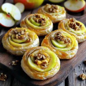 To make Apple Cheddar Puff Pastry Pinwheels, you need simple ingredients. Here’s a list to get you started: - Puff pastry - Apples (Granny Smith or Honeycrisp) - Shredded sharp cheddar cheese - Brown sugar - Ground cinnamon - Egg for egg wash - Salt - Optional: Chopped walnuts or pecans You will want to choose fresh apples for the best taste. Granny Smith gives a tart flavor, while Honeycrisp adds sweetness. The sharp cheddar cheese pairs well with the apples. Brown sugar and cinnamon enhance the natural sweetness. If you want a bit of crunch, add some chopped walnuts or pecans. These ingredients come together to make a delicious snack. - Preheat your oven to 400°F (200°C). - Line a baking sheet with parchment paper. - Lightly flour your work surface. - Roll out the thawed puff pastry. Make sure to smooth out any creases and enlarge it slightly. - In a bowl, mix the thinly sliced apples with brown sugar and ground cinnamon. - Add a pinch of salt to enhance the flavor. Toss gently until the apples are evenly coated. - Lay the rolled-out puff pastry flat. Evenly sprinkle the shredded cheddar cheese over it, leaving a small border. - Distribute the apple mixture over the cheese. If you want, add chopped walnuts or pecans for extra crunch. - Roll the pastry from one edge to form a tight log. Keep the filling contained. - Use a sharp knife to slice the log into 1-inch pinwheels. Place each pinwheel cut-side up on the baking sheet, spaced apart. - Brush the tops of each pinwheel with the beaten egg for a shiny finish. - Bake in the oven for 15-20 minutes, or until they puff and turn golden brown. Enjoy the lovely aroma as they bake! Thaw the puff pastry before using it. This helps it roll out better. Roll it out gently on a floured surface. You want it smooth, with no creases. A well-rolled pastry puffs up nicely. If it’s too thick, your pinwheels won’t cook well. To avoid a soggy bottom, keep the filling dry. Make sure to sprinkle a little salt. It helps balance the sweetness of the apple. Try adding a pinch of nutmeg for extra warmth. It blends well with cinnamon and apple. If you want a crunchy bite, add nuts. Walnuts or pecans work great. Chop them up and sprinkle on top of the apple mixture. This adds texture and flavor to your pinwheels. Serve the pinwheels warm on a wooden board. This rustic look is inviting. You can garnish with fresh apple slices. A sprinkle of cinnamon on top makes it pretty. For a fun touch, try a small bowl of honey for dipping. It’s a great way to impress your guests! {{image_4}} You can switch up the cheddar cheese for other types. Try mozzarella for a milder taste. Gouda adds a nice smoky flavor. Feta cheese brings a tangy kick. Mixing different cheeses can create new flavors. Combine cheddar and mozzarella for a creamy texture. Add fruits like pears or cranberries for a twist. Pears bring sweetness and a soft bite. Cranberries add a tart flavor that pairs well with cheese. You can also include savory items. Try cooked bacon or spinach for a different taste. These additions will surprise your guests. You can make sweet or savory pinwheels. For sweet ones, keep the apples and sugar but add nuts. For savory, skip the sugar and try herbs. Use fresh thyme or rosemary for a fragrant touch. These pinwheels work great for breakfast or brunch. They are perfect for gatherings or casual get-togethers. To keep your leftover pinwheels fresh, place them in an airtight container. Make sure they cool completely before sealing. This helps prevent moisture buildup and keeps the pastry crisp. You can also wrap them in plastic wrap if you prefer. If you want to freeze the pinwheels for later, arrange them on a baking sheet in a single layer. Freeze them for about an hour until firm. Then, transfer the frozen pinwheels to a freezer bag. This way, they won’t stick together. To reheat, simply thaw them in the fridge overnight and bake at 350°F (175°C) for about 10-12 minutes. In the fridge, your pinwheels will stay fresh for up to three days. If frozen, they can last for about three months. To know if they are spoiled, check for an off smell or unusual texture. If it feels slimy or the cheese has changed color, it’s best to toss them. Yes, you can use homemade puff pastry. It might take more time, but the taste is worth it. If you make it right, your pinwheels will be flaky and light. Just remember to roll it out thin, like store-bought pastry. Yes, these pinwheels freeze well. After baking, let them cool completely. Place them in a single layer on a baking sheet. Once frozen, transfer them to a freezer bag. They can last up to three months in the freezer. You can serve these pinwheels with a fresh salad. A simple mixed greens salad pairs nicely. You might also try dipping sauces like honey or a spicy mustard. These add a fun twist to the flavors. To make them ahead, prepare the pinwheels and slice them. You can cover them and keep them in the fridge for a few hours. Bake them right before serving for the best taste and texture. Yes, you can make these pinwheels without cheese. Try adding more apples or nuts for flavor. You might also consider adding a layer of cream cheese for a different taste. Apple Cheddar Puff Pastry Pinwheels are fun and tasty. You learned about the key ingredients and how to prepare them. We covered baking tips, flavor variations, and storage ideas too. You can make these pinwheels for any meal. Try new flavors or toppings to keep it exciting. Enjoy making and sharing this dish with others. Happy baking!