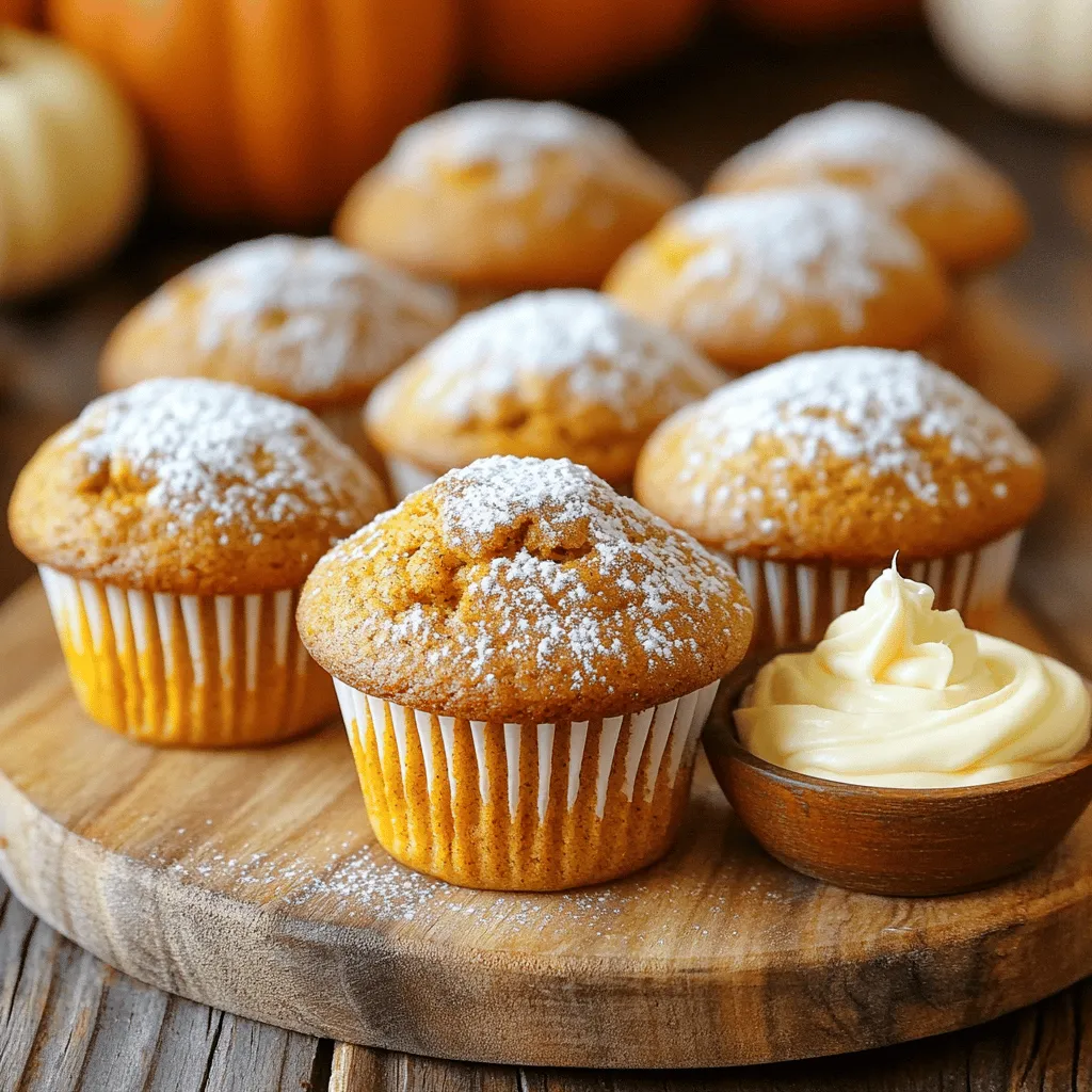 To create the perfect batch of spiced pumpkin muffins, you need the following ingredients: - 1 ½ cups all-purpose flour - 1 cup pumpkin puree - ½ cup packed brown sugar - ½ cup granulated sugar - ½ cup vegetable oil - 2 large eggs - 1 teaspoon vanilla extract - 1 teaspoon baking soda - ½ teaspoon baking powder - 1 teaspoon ground cinnamon - ½ teaspoon ground nutmeg - ½ teaspoon ground ginger - ½ teaspoon salt - ½ cup chopped walnuts or pecans (optional) - ½ cup chocolate chips (optional) These ingredients work together to create a rich, moist muffin with warm spices. The pumpkin puree adds a lovely flavor and keeps the muffins soft. You can easily find these items at your local store. If you want to add a fun twist, consider the optional nuts or chocolate chips for extra texture and sweetness. Start by preheating your oven to 350°F (175°C). This temperature helps the muffins rise well. Prepare a muffin tin by lining it with paper liners. You can also lightly grease each cup to prevent sticking. In a large mixing bowl, add 1 ½ cups of all-purpose flour. Then, whisk in 1 teaspoon of baking soda, ½ teaspoon of baking powder, 1 teaspoon of ground cinnamon, ½ teaspoon of ground nutmeg, ½ teaspoon of ground ginger, and ½ teaspoon of salt. Mix well until everything is fluffy and combined. In another bowl, combine 1 cup of pumpkin puree. Add ½ cup of packed brown sugar and ½ cup of granulated sugar. Next, pour in ½ cup of vegetable oil, crack in 2 large eggs, and add 1 teaspoon of vanilla extract. Whisk these ingredients together until smooth and well blended. Gradually add the dry ingredients into the wet mixture. Stir gently until the batter comes together. Be careful not to overmix; it’s okay if a few lumps remain. If you want extra flavor, gently fold in ½ cup of chopped walnuts or pecans. You can also add ½ cup of chocolate chips for a sweeter treat. Using a cookie scoop or spoon, fill each muffin cup about two-thirds full. This helps ensure each muffin is evenly sized and bakes properly. Once filled, place the muffin tin in your preheated oven. Bake for 18-20 minutes. To check if they are done, insert a toothpick into the center of a muffin. If it comes out clean, your muffins are ready. After baking, remove the muffins from the oven. Let them cool in the tin for 5 minutes. Then, transfer them to a wire rack to cool completely. Enjoy the delicious aroma as they cool! To keep your muffins moist, use fresh ingredients. I love using pumpkin puree right from the can or fresh. It adds a rich flavor and moisture. Vegetable oil also helps keep them soft. If you want extra moisture, add a bit of yogurt or sour cream to the batter. This small change makes a big difference. Mixing your batter too much can make muffins dense. When you mix the dry and wet ingredients, do it gently. Stir until just combined. A few lumps are okay! This keeps your muffins light and fluffy. Remember, the goal is to mix well enough, but not too much. For serving, arrange your muffins on a wooden platter. This creates a cozy, autumn feel. You can dust them with powdered sugar for a sweet touch. If you want a richer flavor, serve with cream cheese frosting. It pairs perfectly with pumpkin. To make it extra special, sprinkle some cinnamon on top. This adds flavor and makes them look great! {{image_4}} You can make these muffins gluten-free. Simply swap the all-purpose flour for a gluten-free blend. Ensure it has xanthan gum for the best texture. This change keeps muffins soft and moist. For a vegan version, replace eggs with flax eggs. Mix 2 tablespoons of flaxseed meal with 6 tablespoons of water. Let it sit for five minutes to thicken. Use plant-based oil instead of vegetable oil. This makes the muffins just as tasty. You can change the flavor by adding spices or extracts. Try adding a pinch of cloves for warmth. A teaspoon of almond extract adds a nice twist. You can also mix in some lemon zest for a fresh taste. Don't hesitate to get creative! To keep your spiced pumpkin muffins fresh, store them in an airtight container. Place them at room temperature for up to three days. If you want to keep them longer, the fridge is a good choice. Just remember to wrap them well to prevent drying out. You can freeze your muffins for up to three months. First, let them cool completely. Then, wrap each muffin tightly in plastic wrap and place them in a freezer bag. Label the bag with the date. When you're ready to enjoy them, just take out as many as you need. To reheat, you can use the microwave or an oven. If using a microwave, place a muffin on a plate and heat for about 15-20 seconds. For the oven, preheat it to 350°F (175°C) and bake for 5-10 minutes. Both methods will bring back that warm, cozy flavor. To help your muffins rise well, use fresh baking soda and baking powder. These ingredients lose strength over time. Also, mix wet and dry ingredients gently. Don't overmix; this can make muffins dense. Lastly, fill each muffin cup about two-thirds full for the best rise. Yes, you can use fresh pumpkin puree instead of canned. Just cook and blend fresh pumpkin until smooth. The flavor will be bright and fresh. Make sure it has the same texture as canned puree. This helps keep your muffins moist and fluffy. For a vegan version, use flaxseed meal or applesauce as an egg substitute. Mix one tablespoon of flaxseed meal with three tablespoons of water. Let it sit for five minutes to thicken. You can also use a quarter cup of applesauce instead of one egg. This keeps your muffins moist. These muffins can last for about four days at room temperature. Keep them in an airtight container to stay fresh. If you want to keep them longer, freeze them. They can last up to three months in the freezer. Just thaw them before enjoying. Yes, you can make mini muffins with this recipe! Just adjust the baking time. Bake mini muffins for about 10-12 minutes instead of 18-20 minutes. Check for doneness with a toothpick. They should come out clean when ready. Enjoy these tiny treats! This blog post shared a simple recipe for pumpkin muffins, along with helpful tips and variations. You learned about the key ingredients, step-by-step instructions, and storage methods. Remember, you can customize the recipe to fit your needs, whether gluten-free or vegan. Keep practicing to make perfectly moist muffins every time. Enjoy sharing these treats with others. They are sure to impress! Baking should be fun, so let your creativity shine. Now, go ahead and bake those delicious muffins!