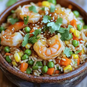 - 1 cup jasmine rice, cooked and cooled - 1 pound large shrimp, peeled and deveined - 2 tablespoons honey - 3 cloves garlic, finely minced - 2 tablespoons soy sauce - 2 tablespoons sesame oil, divided - 1 cup mixed vegetables (diced carrots, peas, and corn) - 2 green onions, finely chopped - Salt and freshly ground black pepper, to taste - 2 large eggs, beaten - Fresh cilantro leaves for garnish These ingredients create a tasty and satisfying meal. The jasmine rice gives a nice fragrance. The shrimp adds protein and a lovely texture. The honey and garlic blend gives a sweet and savory taste. You can add extra items to boost the flavor: - Bell peppers for crunch and color - Peanuts for a nutty taste - Ginger for a warm, spicy kick - Red pepper flakes for some heat Using these optional ingredients can make your dish more exciting. Feel free to mix and match based on what you like. For this recipe, jasmine rice is ideal. It has a light, floral aroma. You can also use: - Basmati rice for a nutty flavor - Short-grain rice for a sticky texture - Brown rice for a healthier option Choose the rice that fits your taste. Each type brings a unique flavor and texture. Remember to cook your rice ahead of time and let it cool. This helps keep your fried rice from getting mushy. Start by making the honey garlic sauce. In a small bowl, whisk together honey, minced garlic, and soy sauce. This sauce gives the dish its sweet and savory flavor. Set it aside so the flavors can blend together. Heat a large skillet or wok over medium-high heat. Add one tablespoon of sesame oil and let it heat. Once it shimmers, add the shrimp. Season them with salt and fresh black pepper. Cook the shrimp for about 2-3 minutes on each side. They should turn pink and opaque. After cooking, take the shrimp out and set them aside. Next, use the same skillet for the vegetables. Add the remaining tablespoon of sesame oil to the pan. Heat it briefly, then add the mixed vegetables. Stir-fry for about 3-4 minutes until they soften and look bright. Now, push the vegetables to one side of the skillet. Pour the beaten eggs into the empty side. Stir gently until they scramble and are fully cooked. Mix the scrambled eggs with the vegetables. Add the cooled jasmine rice to the skillet next. Break up any clumps using a spatula. Pour the honey garlic sauce over the rice and stir everything together. Finally, return the cooked shrimp to the pan. Toss everything well, ensuring the shrimp mix in. Heat for an extra 2-3 minutes until warm throughout. To get perfectly cooked shrimp, pay attention to the color. They should turn bright pink when done. Avoid overcooking, as shrimp can become tough and rubbery. Always remove them from heat as soon as they are cooked. Enjoy your tasty dish! Store your leftover fried rice in an airtight container. This keeps it fresh. Make sure it cools down first. You can refrigerate it for up to three days. For longer storage, freeze it. Use a freezer-safe bag or container. This way, it can last up to three months. When reheating, ensure it heats all the way through. You can swap shrimp for chicken or tofu. Both are great in this dish. If you don’t have mixed vegetables, use what you like. Broccoli, bell peppers, or snap peas work well too. Just cut them into small pieces. This keeps the cooking time short and the dish colorful. Want to boost the taste? Add a splash of lime juice before serving. It gives a fresh zing. You can also sprinkle some red pepper flakes for heat. For more depth, try adding a dash of fish sauce. This adds umami and richness. Finally, consider garnishing with toasted sesame seeds for crunch. {{image_4}} You can make a tasty vegetarian version of honey garlic fried rice. Replace the shrimp with tofu. Use firm tofu for the best texture. Press the tofu to remove excess water. Cut it into cubes and cook it in sesame oil until golden. This adds a nice crunch. You can keep the honey garlic sauce the same. Add your favorite veggies, like bell peppers or broccoli. This keeps the dish colorful and healthy. If you like heat, add spices to your fried rice. Try red pepper flakes or sriracha for a spicy twist. Mix them in with the honey garlic sauce. This gives a nice balance of sweet and spicy. You can also use ginger for a warm flavor. Fresh ginger pairs well with garlic. Just add a teaspoon of grated ginger to the sauce for depth. Switch up the protein in your fried rice. Chicken or beef works great in this dish. Use the same amount as the shrimp. Cook the meat in sesame oil until it’s fully done. You can also use cooked chicken or beef leftovers. This makes it quick and easy. For a lighter option, try scallops or fish. Each protein brings its own unique flavor to the meal. To keep your honey garlic shrimp fried rice fresh, store it in an airtight container. Make sure it cools to room temperature first. This helps prevent moisture buildup. Place the container in the fridge. It should stay good for about 3 to 4 days. When you're ready to eat, check for any off smells or colors. If it looks or smells odd, it's best to throw it out. If you want to save your fried rice for a longer time, freezing it works great. Use freezer-safe bags or containers. Make sure to cool the rice completely before packing. Squeeze out as much air as possible. This helps prevent freezer burn. It can stay frozen for about 1 to 2 months. When you’re ready to enjoy it, just thaw it overnight in the fridge. When reheating, aim to bring back that fresh taste. For the best results, use a skillet. Add a splash of water or broth to keep it moist. Heat it on medium until it’s hot throughout, around 5 to 7 minutes. Stir often to avoid sticking. You can also use a microwave if you're short on time. Just cover it loosely and heat in short bursts, stirring in between. Enjoy your tasty meal! The best way to reheat fried rice is on the stove. Use a pan over medium heat. Add a splash of water for moisture. Stir often until heated through. This keeps the rice from drying out. You can also use a microwave. Place it in a bowl with a damp paper towel. Heat in 30-second bursts, stirring in between. This method works well for quick meals. Yes, you can make this recipe gluten-free. Simply use gluten-free soy sauce. Many brands offer this option. Look for tamari sauce as a great substitute. It has a similar flavor without gluten. Ensure all other ingredients are gluten-free too. Check the labels on your sauces and vegetables. To make this dish spicier, add red pepper flakes. A teaspoon can give it a good kick. You can also mix in fresh sliced chili peppers. If you like heat, try sriracha or chili sauce in your honey garlic sauce. Adjust the amount to your taste. You can always start with less and add more. - Variations for meal prep or quick meals: For meal prep, make a big batch and divide it into containers. This fried rice can last in the fridge for 3-4 days. You can also freeze it for up to a month. Just reheat it when you're ready to eat. This dish is perfect for quick lunches or dinners. It's tasty and filling, making it a great choice for busy days. In this blog post, we explored the key ingredients and steps for making Honey Garlic Shrimp Fried Rice. We discussed ways to enhance flavor, types of rice, and tips for perfect shrimp. I also shared storage tips and delicious variations for different diets. This dish is simple and tasty. You can easily make it your own. Whether you keep it classic or add a twist, enjoy each bite! With each step, you will create a meal everyone loves. Happy cooking!