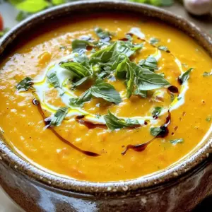 To make creamy roasted tomato basil soup, gather these ingredients: - 2 pounds ripe tomatoes, halved - 1 medium onion, coarsely chopped - 4 cloves garlic, peeled and left whole - 2 tablespoons olive oil - Salt and freshly ground black pepper, to taste - 1 teaspoon dried oregano - 2 cups vegetable broth, low sodium recommended - 1 cup heavy cream (or substitute with coconut cream for a lighter, dairy-free version) - 1/2 cup fresh basil leaves, roughly chopped - 1 tablespoon balsamic vinegar (optional for a hint of sweetness) You can make this soup fit your needs! Here are some easy swaps: - Dairy-Free: Use coconut cream instead of heavy cream. - Gluten-Free: This recipe is already gluten-free! - Low-Calorie: Use less cream or a lighter milk. - Herb Variations: Try using thyme or parsley if you don’t have basil. Fresh ingredients make a big difference in taste. Here’s why: - Flavor: Ripe tomatoes and fresh basil add rich flavors. - Nutrition: Fresh produce has more vitamins and nutrients. - Texture: Fresh veggies roast better, giving a nice base for the soup. Using fresh ingredients elevates your soup from good to great! Enjoy the journey of creating a warm and flavorful dish. First, set your oven to 400°F (200°C). This heat helps our soup’s flavors bloom. Next, grab a large baking sheet. Place the halved tomatoes, onion, and whole garlic cloves on it. Drizzle with olive oil for a rich taste. Add salt, pepper, and oregano to enhance the flavors. Toss gently so everything is covered. Roast these veggies for 30-35 minutes. Look for caramelized edges and soft onions. These signs mean they are ready! After roasting, let the vegetables cool for a few minutes. Transfer them to a blender with vegetable broth. Blend on high until it’s smooth and creamy. If needed, stop to scrape the sides. This ensures a perfect texture! Pour the blended mix into a medium saucepan over medium heat. Add the heavy cream, or coconut cream if you want a lighter soup. Stir well and warm until it gently simmers. Adjust the seasoning with salt and pepper to taste. Then, add the fresh basil and balsamic vinegar if you like a hint of sweetness. Cook for another 5 minutes to let the flavors blend. Serve the soup hot. For a beautiful touch, garnish with extra basil leaves or a drizzle of cream. It pairs wonderfully with crusty bread or a grilled cheese sandwich for a cozy meal! To get the best flavor, season your veggies well. Use good salt and fresh black pepper. I add dried oregano, but you can try thyme or basil, too. If you want a touch of sweetness, add balsamic vinegar. This really brings out the rich taste of the roasted tomatoes. Roasting is key for deep flavor. Preheat your oven to 400°F (200°C) to start. Spread the tomatoes, onion, and garlic evenly on the baking sheet. Make sure the cut sides of the tomatoes face up; this helps them caramelize. Roast until the edges are slightly charred. This usually takes about 30-35 minutes. For a creamy soup, blending is important. After roasting, let the veggies cool for a bit. Then, add them to your blender with the vegetable broth. Blend until it’s completely smooth. If you like a thicker soup, add less broth. Once blended, stir in the cream. This gives the soup a rich, velvety feel. {{image_4}} You can make this soup dairy-free by using coconut cream instead of heavy cream. It keeps the soup rich and creamy. Just swap the heavy cream with one cup of coconut cream. This version still delivers great taste. You can also use almond milk or cashew cream for a lighter option. Both will add a nice flavor without dairy. Want to make this soup more filling? Add protein like cooked chicken or white beans. For chicken, shred it and stir it in after blending the soup. If you choose white beans, add a cup to the blender with the vegetables. This will increase the protein while keeping the soup smooth and creamy. To boost the flavor, add spices like smoked paprika or red pepper flakes. Smoked paprika gives a warm, smoky taste. Just a teaspoon will do. Red pepper flakes add a nice kick. Start with a pinch, then adjust to your liking. You can also add fresh herbs like thyme or rosemary for more depth. These small changes can transform your soup into something special. After you enjoy your creamy roasted tomato basil soup, store any leftovers in an airtight container. Let the soup cool to room temperature before sealing it. Refrigerate the soup for up to three days. This keeps the flavors fresh while making it easy to reheat later. To reheat the soup, pour it into a saucepan. Heat it on medium-low heat, stirring often. This helps the soup warm evenly without burning. If the soup thickens, add a splash of vegetable broth or water. Stir until smooth and hot. You can also use a microwave; heat it in short bursts, stirring in between. If you want to save some soup for later, freezing is a great option. Let the soup cool completely, then pour it into freezer-safe bags or containers. Leave some space for expansion as it freezes. Label the bags with the date and freeze for up to three months. When you’re ready to enjoy it, thaw it overnight in the fridge and reheat as mentioned above. This way, you’ll always have a tasty meal on hand! Yes, you can use canned tomatoes. They work well for this soup. Choose whole or diced tomatoes for the best results. Drain excess liquid to avoid a watery soup. Roasting fresh tomatoes adds flavor, but canned tomatoes can save time. To spice up the soup, add red pepper flakes. You can also mix in diced jalapeños for a fresh kick. Another option is to include a dash of hot sauce while simmering. Taste as you go to find your perfect heat level. This soup pairs well with crusty bread or a grilled cheese sandwich. You can also enjoy it with a fresh salad or homemade croutons. For a gourmet touch, top with fresh basil or a swirl of cream before serving. In this post, we covered how to make creamy roasted tomato basil soup. We discussed the key ingredients and offered helpful substitutions. We went through step-by-step instructions, ensuring great flavor and texture. We also provided tips for storage and answered common questions. Use fresh ingredients for the best taste. Enjoy experimenting with variations, like dairy-free options. Your soup-making skills will shine as you create delicious meals. Happy cooking!