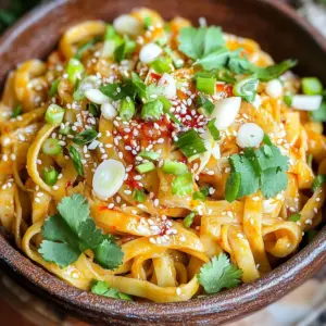 - 200g of noodles (rice, egg, or wheat) - 3 tablespoons chili oil - 5 cloves garlic, finely minced - 1 tablespoon fresh ginger, finely minced - 1 tablespoon soy sauce - 1 tablespoon rice vinegar - 1 tablespoon sesame oil - 1 tablespoon honey or agave syrup - 2 green onions, thinly sliced - 1 teaspoon sesame seeds - Fresh cilantro leaves To create Spicy Garlic Chili Crisp Noodles, you need a few key items. First, pick your noodle type. I often use rice noodles, but egg or wheat also work great. You will need 200 grams of noodles for two servings. Then, grab three tablespoons of chili oil. This oil gives the dish its signature heat. Next, use five cloves of garlic, finely minced. Garlic adds depth and flavor. Fresh ginger, one tablespoon, is important too. It brings a zesty note to the sauce. For the sauce, mix in one tablespoon each of soy sauce and rice vinegar. These add savory and tangy flavors. For garnishing, sesame oil adds richness. Use one tablespoon of it. A tablespoon of honey or agave syrup balances the spice. Thinly slice two green onions for a fresh crunch. Sprinkle one teaspoon of sesame seeds for some texture. Finally, fresh cilantro leaves make a nice touch. Each ingredient enhances the overall taste and makes the dish pop. - Bring salted water to a boil. This step is key. The salt helps flavor the noodles. - Cook noodles until al dente. This means they should be firm but not hard. - Drain and set aside. Let them sit while you prepare the sauce. - Combine chili oil, garlic, ginger, and other ingredients. This creates a rich base for your dish. - Whisk until well blended. You want everything to mix well for full flavor. - Adjust spice levels if desired. If you like heat, add more chili oil to taste. - Heat chili oil and sauté garlic until fragrant. This step brings out a lovely aroma. - Add drained noodles and sauce. Make sure to get all that sauce on the noodles. - Toss to coat noodles thoroughly. Use tongs to mix well and ensure every noodle shines. - Add sliced green onions and sesame seeds. These add bright color and crunch. - Season with salt and pepper. Taste as you go to get it just right. - Transfer to serving bowls and garnish. Fresh cilantro leaves finish the dish nicely. Enjoy every bite! To get the best texture, avoid overcooking the noodles. Al dente noodles have a nice bite that adds to the dish. Here are some tips for choosing the right noodle type: - Rice noodles: Great for a light dish. They soak up flavors well. - Egg noodles: Chewy and hearty. They add richness to your meal. - Wheat noodles: Versatile and easy to find. They hold sauces well. You can elevate the taste of your noodles with extra spices or sauces. Here are some suggestions: - Red pepper flakes: Add more heat if you like. - Soy sauce: A splash can deepen the savory flavor. - Fish sauce: For a unique twist, try a few drops. Adjust the sweetness and spice levels to your liking. If you want it sweeter, add more honey or agave syrup. To kick up the heat, increase chili oil carefully. Make your dish look as good as it tastes! Here are some creative serving suggestions: - Serve in elegant bowls or on a large platter for sharing. - Add a sprinkle of cilantro on top for color and freshness. Pair your noodles with side dishes or drinks. A simple cucumber salad can balance the spice. Enjoy with a cold drink, like iced tea or a light beer, to cool your palate. {{image_4}} You can easily boost your Spicy Garlic Chili Crisp Noodles with protein. Adding chicken or shrimp brings a savory touch. Just cook them before adding to the noodles. If you prefer plant-based options, tofu is a great choice. Choose firm tofu for the best texture. Simply sauté it until golden before mixing it in. For a vegan version, always check your sauces. Some may contain animal products. Adding veggies makes your dish colorful and healthy. Seasonal vegetables like bell peppers, carrots, or snap peas work well. You can also use frozen vegetables for convenience. Just make sure to thaw them first. When stir-frying, keep the heat high for a quick cook. This helps keep veggies crisp and bright. Add them right before the noodles to keep them fresh. Don’t be afraid to shake things up! Different oils can change the taste. Try using olive oil for a lighter flavor or peanut oil for a nutty twist. Vinegars also vary; rice vinegar is great, but a splash of apple cider vinegar gives a nice zing. Fresh herbs like basil or cilantro can add a new layer of flavor. Adding aromatics like scallions or lemongrass can make your dish stand out even more. To store your Spicy Garlic Chili Crisp Noodles, place them in an airtight container. This helps keep them fresh. You can store them in the fridge. They last up to three days. After that, the noodles may lose their texture. If you want to freeze the noodles, separate them from the sauce. Place each in a freezer-safe bag or container. You can freeze the noodles for up to one month. The sauce can also freeze well for the same time. When you're ready to eat, thaw the noodles in the fridge overnight. For the sauce, you can microwave it or heat it on the stove. To reheat your noodles, use the microwave or a skillet. If using a skillet, add a splash of water to keep them moist. Heat on low and stir often. This helps maintain the texture. To refresh the flavors, add a bit of soy sauce or chili oil. This gives the dish a fresh kick. Enjoy your tasty leftovers! You can use many types of noodles for this dish. Each type brings a unique texture and flavor. Here are some options: - Rice noodles: These are light and soak up flavors well. - Egg noodles: They add a rich taste and hold up nicely in the sauce. - Wheat noodles: These have a firm bite and are great for stir-frying. Choose the one you like best or have on hand. Each type works well with the spicy garlic sauce. Yes, you can easily make this dish vegan. Here’s how: - Honey: Replace honey with agave syrup or maple syrup for sweetness. - Chicken broth: Use vegetable broth instead of chicken broth, if your recipe includes it. - Soy sauce: Most soy sauces are vegan, but check the label to be sure. These swaps keep the flavors bold while making the dish plant-based. The spice level can vary based on your taste. The recipe includes chili oil, which gives it heat. You can control the spice by: - Adding less chili oil: Start with 1 tablespoon if you prefer mild heat. - Increasing chili oil: Add more if you love spice. - Mixing in fresh chilis: For extra kick, add sliced fresh chilis. This way, you can customize the heat to your liking. These noodles pair well with many dishes. Here are some great options: - Steamed vegetables: Broccoli or bok choy add color and nutrients. - Fried tofu: This adds protein and a nice texture contrast. - Spring rolls: They make a crunchy and fresh side. These sides complement the noodles and make for a complete meal. Enjoy experimenting! You now have all the tools needed to make Spicy Garlic Chili Crisp Noodles. With key ingredients and a step-by-step guide, creating this dish is easy. Remember to adjust the spice to fit your taste and add proteins or veggies for extra flavor. Proper storage keeps leftovers fresh, while reheating tips maintain texture. Enjoy experimenting with variations to make this recipe your own! Dive into your kitchen and savor each bite of your delicious creation.