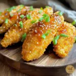 - 1 lb chicken tenders - 1/2 cup all-purpose flour - 1 teaspoon garlic powder - 1 teaspoon onion powder - 1 teaspoon paprika - 1/2 teaspoon salt - 1/2 teaspoon black pepper - 1 large egg, beaten - 1 cup panko breadcrumbs - 1/4 cup honey - 2 tablespoons sriracha sauce - 1 tablespoon soy sauce - 1 teaspoon sesame oil - Optional: sliced green onions and sesame seeds for garnish For this recipe, I use fresh chicken tenders. They cook quickly and stay juicy. I mix all-purpose flour with spices. The garlic powder, onion powder, and paprika add depth of flavor. Salt and pepper enhance the taste. I also need one beaten egg. The egg helps the breadcrumbs stick well. Speaking of breadcrumbs, I use panko. Panko gives a crispy texture that I love. For the sweet and spicy glaze, I mix honey with sriracha sauce. The soy sauce adds umami, and sesame oil gives a hint of nuttiness. This glaze brings everything together. I sometimes garnish with green onions and sesame seeds. They add color and crunch. These ingredients make my air fryer sweet and spicy chicken tenders a hit! - In a shallow mixing bowl, combine: - 1/2 cup all-purpose flour - 1 teaspoon garlic powder - 1 teaspoon onion powder - 1 teaspoon paprika - 1/2 teaspoon salt - 1/2 teaspoon black pepper - Whisk the mixture until it is well mixed. This ensures even seasoning on the chicken. - In a separate bowl, beat 1 large egg until it is smooth. - Place 1 cup of panko breadcrumbs in another shallow dish for easy coating. - Take each chicken tender and dip it into the flour mixture. Make sure to coat all sides. - After coating in flour, dip the chicken into the beaten egg. Let any excess egg drip back into the bowl. - Press the egg-coated chicken tender into the panko breadcrumbs. Ensure full coverage by pressing gently. - Preheat your air fryer to 400°F (200°C). This step is key for the perfect cook. - Arrange the breaded chicken tenders in a single layer in the air fryer basket. - Cook for 10-12 minutes. Flip the tenders halfway through. The chicken should be golden brown and reach an internal temperature of 165°F (75°C). - In a small saucepan, combine: - 1/4 cup honey - 2 tablespoons sriracha sauce - 1 tablespoon soy sauce - 1 teaspoon sesame oil - Set the saucepan over medium heat. Stir the mixture until blended and warm, about 2-3 minutes. - Achieving the perfect crunch: Use panko breadcrumbs for a light and crispy texture. They create a better crunch than regular breadcrumbs. - Ensuring even cooking: Arrange the chicken tenders in a single layer in the air fryer. This helps them cook evenly and get that golden brown color. - Checking for doneness: Use a meat thermometer to check the internal temperature. It should reach 165°F (75°C) to be safe to eat. - Recommended side dishes: Serve the chicken tenders with a fresh salad or rice. They pair well with sweet potato fries too. - Garnishing ideas: Add sliced green onions and sesame seeds on top. This adds color and a nice crunch. - Benefits of using panko breadcrumbs: Panko crumbs are lighter and crispier than regular crumbs. They give the tenders a great crunch without being heavy. - Substitutions for ingredients: If you have no panko, use crushed cornflakes or regular breadcrumbs. For a gluten-free option, try gluten-free breadcrumbs or almond flour. {{image_4}} You can change the spice levels in the glaze. If you like it hot, add more sriracha. For a milder taste, reduce the sriracha. You can also mix in some garlic or ginger for extra flavor. Try using different sauces for glazing. Teriyaki sauce or BBQ sauce can work great too. Each sauce adds its own twist to the dish. If you need a gluten-free option, use almond flour or a gluten-free flour blend. Panko can be replaced with crushed cornflakes for a crunchy coating. For dairy-free needs, skip the egg and use a flax egg instead. Mix one tablespoon of flaxseed meal with three tablespoons of water. Let it sit to thicken before using. These swaps keep the dish tasty while meeting your needs. You can also bake these chicken tenders in the oven. Preheat the oven to 425°F (220°C). Arrange the breaded tenders on a baking sheet. Bake for about 15-20 minutes, flipping halfway. For deep frying, heat oil to 350°F (175°C). Fry the tenders in small batches for about 5-7 minutes until they are golden brown. Both methods yield crispy chicken with a delicious glaze. To keep your chicken tenders fresh, place them in an airtight container. Make sure they cool down first. Store them in the fridge for up to three days. When you want to heat them, use the air fryer for best results. Set it to 350°F (175°C) and cook for about 5-7 minutes. This way, they stay crispy. If you want to save some chicken tenders, freezing is simple. First, let them cool completely. Then, wrap each tender in plastic wrap or foil. Place them in a freezer bag, removing as much air as possible. They can last up to three months in the freezer. When you’re ready to eat, take them out and thaw in the fridge overnight. To reheat, use the air fryer again at 350°F (175°C) for 8-10 minutes. This keeps them from drying out and helps restore their crunch. Can I use frozen chicken tenders? Yes, you can use frozen chicken tenders. Cook them longer to ensure they reach 165°F. How can I adjust the recipe for a larger group? To serve more people, simply double or triple the ingredients. Cook in batches if needed. What can substitute for panko breadcrumbs? You can use regular breadcrumbs or crushed cornflakes. They add a nice crunch too. Is there a non-spicy alternative for the glaze? Yes, use honey and soy sauce alone for a sweet glaze. This will keep it mild. How do I clean my air fryer after cooking? Unplug the air fryer and let it cool. Wipe the basket and pan with warm soapy water. What is the best air fryer for making tenders? Look for an air fryer with a good capacity and temperature control. Popular brands include Philips and Ninja. This blog post covered the ingredients and steps to make tasty chicken tenders. You learned how to prepare, cook, and glaze them for great flavor. I shared tips for perfect crunch and serving ideas. You can even customize the recipe with different spices or cooking methods. With proper storage and reheating tips, you can enjoy leftovers too. Try these steps next time you want a delicious and easy meal. Enjoy your cooking journey with these chicken tenders!