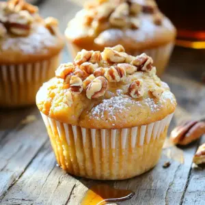 To make delicious Maple Pecan Bakery Muffins, you need the following ingredients: - 1 ½ cups all-purpose flour - ½ cup brown sugar, packed - ½ cup pure maple syrup - ½ cup milk (or your preferred non-dairy alternative) - 1/3 cup vegetable oil - 1 large egg - 1 teaspoon vanilla extract - 1 teaspoon baking powder - ½ teaspoon baking soda - ½ teaspoon salt - 1 cup pecans, chopped (set aside a few for topping) - Optional: ½ teaspoon ground cinnamon for a warm flavor enhancement Each ingredient plays a key role in making these muffins rich and flavorful. For example, the maple syrup adds sweetness and a unique taste. The chopped pecans give a nice crunch, while the cinnamon can enhance the overall warmth of the muffins. Using fresh ingredients will result in the best flavor and texture. 1. Preheat your oven to 350°F (175°C). 2. Prepare a muffin tin by lining it with paper liners or greasing each cup with butter or oil. 3. In a large bowl, sift together the all-purpose flour, brown sugar, baking powder, baking soda, salt, and optional cinnamon. Mix well until no lumps remain. 1. In another bowl, whisk together the maple syrup, milk, vegetable oil, egg, and vanilla extract. Keep whisking until the mixture is smooth and well combined. 1. Pour the wet mixture into the dry ingredients. 2. Stir gently with a spatula until just combined. A few lumps are okay; they help keep the muffins tender. 3. Fold in the chopped pecans carefully. Ensure they spread evenly in the batter without overmixing. 1. Use a scoop or spoon to fill the muffin cups about two-thirds full. 2. Top each muffin with reserved chopped pecans for added crunch. 3. Place the muffin tin in the preheated oven. Bake for 18-20 minutes. 4. Check for doneness by inserting a toothpick into the center of a muffin. If it comes out clean, they are ready. 5. Remove the muffins from the oven and let them cool in the pan for 5 minutes. Then transfer them to a wire rack to cool completely. - Importance of not overmixing: When you mix the batter, do it gently. Overmixing creates tough muffins. Just stir until the flour disappears. A few lumps are okay; they help keep the muffins soft and fluffy. - How to know when muffins are done: Use a toothpick to check doneness. Insert it into the center of a muffin. If it comes out clean or with a few crumbs, they are ready. If it has wet batter, bake them a bit longer. - Dusting with powdered sugar: After the muffins cool, sprinkle a light dusting of powdered sugar on top. This makes them look fancy and appealing. - Serving suggestions with maple syrup: Serve the muffins warm with a side of maple syrup. It adds extra sweetness and enhances the maple flavor. It’s a delightful treat for breakfast or snack time. - Overfilling muffin cups: Fill each muffin cup only two-thirds full. If you fill them too much, the muffins will overflow while baking. This messes up the shape and makes them hard to remove. - Not cooling muffins properly: After baking, let the muffins cool in the pan for five minutes. Then, transfer them to a wire rack. Cooling them properly keeps them from getting soggy. Enjoy your perfect Maple Pecan Bakery Muffins! {{image_4}} You can switch out the pecans for other nuts. Walnuts work well with maple flavors. Almonds add a nice crunch, too. Hazelnuts give a unique taste that many enjoy. Just chop them up like you would with pecans. This small change can give your muffins a fresh twist. Want to make your muffins even better? Try adding chocolate chips. Dark or semi-sweet chocolate pairs great with maple. Dried fruits like cranberries or raisins also bring a sweet contrast. They add a chewiness that complements the muffin's texture. You can mix and match, so get creative! If you need gluten-free muffins, use a gluten-free flour blend. Many of these blends work just as well as all-purpose flour. For vegan muffins, replace the egg with a flax egg. Mix one tablespoon of ground flaxseed with three tablespoons of water. Let it sit for a few minutes to thicken. Use a non-dairy milk in place of regular milk. These small swaps allow everyone to enjoy these tasty muffins. To keep your maple pecan muffins fresh, use an airtight container. This will help them stay moist and tasty. Place the muffins in the container once they cool completely. You can stack them, but avoid squishing them. Store at room temperature for up to three days. If you want to keep them longer, freezing is a great option. To freeze muffins properly, first let them cool fully. Wrap each muffin in plastic wrap. Then, place them in a freezer-safe bag. Make sure to remove as much air as you can. This prevents freezer burn. You can freeze muffins for up to three months. When you want to enjoy one, take it out and let it thaw in the fridge overnight or at room temperature for a few hours. To warm up leftover muffins, you can use a microwave or an oven. For the microwave, place a muffin on a plate and heat it for about 15-20 seconds. If you prefer the oven, preheat it to 350°F (175°C). Wrap the muffin in foil and heat for about 10 minutes. This helps keep the muffin moist and brings back its fresh-baked flavor. Enjoy your muffins warm! Yes, you can use whole wheat flour. It will give a nuttier taste. The muffins may be denser, but they will still be delicious. You might need to add a bit more liquid, as whole wheat absorbs more moisture. To make these muffins vegan, replace the egg with a flax egg. Mix 1 tablespoon of ground flaxseed with 2.5 tablespoons of water. Let it sit for 5 minutes until thick. Use a non-dairy milk, like almond or oat milk, and ensure your maple syrup is pure. Store leftover muffins in an airtight container at room temperature. They stay fresh for about 2-3 days. For longer storage, place them in the fridge. Just remember to reheat them before enjoying for the best taste. Absolutely! To make mini muffins, reduce the baking time to about 10-12 minutes. Fill the mini cups halfway to allow room for rising. These bite-sized treats are fun and perfect for sharing! This blog post covered easy steps to make tasty muffins. We talked about key ingredients like flour, maple syrup, and nuts. I shared tips to avoid common mistakes and ways to store muffins for freshness. You can even adjust recipes for various diets. In the end, baking muffins can be fun and rewarding. With these guidelines, you'll make perfect muffins every time. Enjoy the process and share your delicious results!