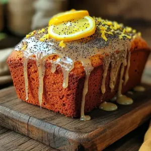 To make a Bakery-Style Lemon Poppy Seed Loaf, you need fresh ingredients. Here’s the list: - 1 ½ cups all-purpose flour - 1 teaspoon baking powder - ½ teaspoon baking soda - ¼ teaspoon salt - ½ cup unsalted butter, softened - 1 cup granulated sugar - 2 large eggs - 1 tablespoon fresh lemon zest - ¼ cup freshly squeezed lemon juice - 1 teaspoon pure vanilla extract - ¼ cup poppy seeds - ½ cup buttermilk Each element plays a key role. The all-purpose flour provides structure. Baking powder and baking soda give the loaf lift. Butter adds richness and flavor. Granulated sugar contributes sweetness and moisture. Eggs bind the ingredients and add lightness. Fresh lemon zest and juice bring that zesty kick. Vanilla extract adds a lovely aroma. Poppy seeds add a delightful crunch. Finally, buttermilk ensures a tender crumb. Using fresh ingredients makes a big difference. The zest and juice should come from real lemons. This gives the loaf a bright, tangy flavor. Prepare each item before you start. This will make mixing easier and faster. Start by preheating your oven to 350°F (175°C). This helps the loaf bake evenly. Next, grab a 9x5-inch loaf pan. Lightly grease it and line the bottom with parchment paper. This makes it easy to take out the loaf once it’s baked. In a medium bowl, take the all-purpose flour, baking powder, baking soda, and salt. Use a whisk to mix them well. This step ensures that the leavening agents distribute evenly throughout the loaf. Set this bowl aside for later. Now, use a large bowl to cream together the softened unsalted butter and granulated sugar. An electric mixer works best for this. Mix on medium speed for 3-4 minutes. You want it to be light and fluffy. This step is key for a soft loaf. Add the eggs one at a time to the butter and sugar mix. Make sure to beat well after each addition. Next, stir in the fresh lemon zest, lemon juice, and pure vanilla extract. Mix until everything is well blended. The lemon flavors will really shine through. Now it’s time to mix the dry ingredients into the wet mixture. Do this gradually. Start with some flour, mix it in, then add a bit of buttermilk. Repeat this until you have used all the flour and buttermilk. A few lumps are okay—don’t overmix! Gently fold in the poppy seeds using a spatula. This gives the loaf its unique texture. Pour the batter into your prepared loaf pan. Smooth the top to help it bake evenly. Bake it in the preheated oven for 55-65 minutes. Check for doneness with a toothpick. It should come out clean. If the top browns too fast, cover it loosely with aluminum foil. Once done, take the loaf out of the oven. Let it cool in the pan for 10 minutes. Then, transfer it to a wire rack to cool completely. For a special touch, drizzle a lemon glaze on top. Mix powdered sugar with fresh lemon juice for the glaze. Add some extra poppy seeds and a lemon slice for decoration. To get that soft and moist texture, use room-temperature butter and eggs. This helps them mix better. Cream the butter and sugar until light and fluffy. It should look pale and airy. Don’t overmix the batter; stop as soon as the dry and wet ingredients combine. This keeps the loaf tender. A few lumps are okay. One common mistake is not measuring ingredients correctly. Use dry measuring cups for flour and sugar. Sift your flour if the recipe calls for it. When baking, preheat your oven to 350°F (175°C). This ensures even baking. If the top browns too fast, cover it with foil. Lastly, let the loaf cool before slicing. This keeps it from crumbling. A simple glaze adds a zesty touch. Mix powdered sugar with fresh lemon juice until smooth. Drizzle the glaze over the cooled loaf. For extra flair, sprinkle more poppy seeds on top. You can also add a slice of lemon for decoration. This adds a bright look and taste. {{image_4}} You can customize your lemon poppy seed loaf with simple swaps. Here are some ideas: - Flour: Use whole wheat flour for a heartier loaf. - Butter: Substitute with coconut oil for a dairy-free option. - Sugar: Replace granulated sugar with brown sugar for a richer taste. - Eggs: Use flax eggs (1 tablespoon ground flaxseed + 2.5 tablespoons water) for a vegan version. - Milk: Almond milk or oat milk can replace buttermilk easily. Want to jazz up your loaf? Here are some fun mix-ins: - Nuts: Chopped walnuts or almonds add crunch. - Berries: Fresh blueberries or raspberries can bring a fruity twist. - Herbs: A touch of fresh thyme or rosemary pairs well with lemon. - Spices: Add cinnamon or ginger for warmth. - Extracts: Swap vanilla with almond extract for a unique flavor. Making this loaf gluten-free is easy. Just follow these tips: - Flour: Use a gluten-free all-purpose flour blend. Check it contains xanthan gum. - Baking Powder: Ensure it's gluten-free. Some brands have gluten. - Baking Time: Gluten-free bread may bake faster. Check for doneness early. - Texture: Adding a tablespoon of psyllium husk can help with moisture and texture. To keep your loaf fresh, store it in an airtight container. This helps lock in the moisture. You can also wrap it in plastic wrap or foil. Keep the loaf at room temperature for up to three days. If you want to keep it longer, freezing is a great option. To freeze your lemon poppy seed loaf, let it cool completely first. Wrap it tightly in plastic wrap, then place it in a freezer bag. Label it with the date. It can last up to three months in the freezer. When you're ready to enjoy it, just thaw it overnight in the fridge. To reheat the loaf, slice a piece and place it in the microwave. Heat it for about 15-20 seconds. This warms it nicely without drying it out. If you prefer, you can also reheat it in a toaster oven at 350°F for about 5-10 minutes. Enjoy your warm slice with a cup of tea or coffee! Yes, you can use other citrus fruits. Oranges, limes, or grapefruits can work well. Just remember to adjust the zest and juice amounts to match the fruit's flavor. For a fun twist, try mixing citrus fruits for added depth. Check the loaf at about 55 minutes. Insert a toothpick in the center. If it comes out clean, your loaf is ready. If it has wet batter, bake longer, checking every few minutes. The top should be golden brown and spring back when touched. You can make a simple buttermilk substitute. Mix one cup of milk with one tablespoon of vinegar or lemon juice. Let it sit for five minutes. This will give you a similar tangy flavor. You can also use plain yogurt or sour cream thinned with a little milk. To avoid a dry loaf, do not overmix the batter. Mix just until combined. Use fresh ingredients, especially your buttermilk. If your loaf is browning too fast, cover it with foil. Finally, let the loaf cool properly to keep it moist and tender. In this post, I shared a simple lemon poppy seed loaf recipe, covering key ingredients and baking steps. You learned how to mix, bake, and store this tasty treat. I also shared tips to ensure great flavor and texture. Remember, you can make variations using different flavors or gluten-free options. Try this loaf yourself; it’s bright, fresh, and perfect for any occasion. Enjoy baking and share your results!
