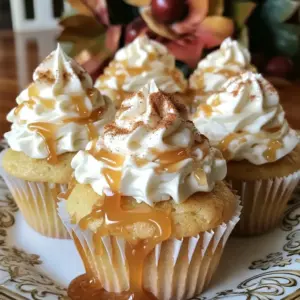 Let's dive into the essential ingredients for making spiced caramel latte cupcakes. Each of these items plays a key role in bringing flavor and texture to your dessert. - 1 ½ cups all-purpose flour: This gives the cupcakes their structure. - 1 tsp baking powder: This helps the cupcakes rise. - ½ tsp baking soda: It adds lightness to the texture. - ½ tsp salt: A pinch of salt enhances all the flavors. - 1 tsp ground cinnamon: This adds warm spice to the mix. - ½ tsp ground nutmeg: A hint of nutmeg gives depth to the flavor. - ½ cup unsalted butter: Softened butter keeps the cupcakes moist. - 1 cup granulated sugar: Sugar adds sweetness and helps with browning. - 2 large eggs: Eggs bind the ingredients together. - 1 tsp vanilla extract: It contributes a rich, sweet aroma. - ½ cup brewed coffee: Coffee infuses a nice depth of flavor. - ½ cup whole milk: Milk adds moisture and keeps cupcakes tender. - ½ cup caramel sauce: This sauce is for filling the cupcakes. - Extra caramel sauce: Use this for drizzling on top. - Whipped cream: This is the perfect topping for a delightful finish. These ingredients combine to create a cupcake that is both rich and comforting. 1. Preheat your oven to 350°F (175°C). Prepare a muffin tin with cupcake liners. 2. In a medium bowl, whisk together these dry ingredients: - 1 ½ cups all-purpose flour - 1 tsp baking powder - ½ tsp baking soda - ½ tsp salt - 1 tsp ground cinnamon - ½ tsp ground nutmeg 3. In a large bowl, cream together ½ cup softened unsalted butter and 1 cup granulated sugar. Mix until light and fluffy. 1. Add 2 large eggs, one at a time, to the butter-sugar mix. Blend well after each addition. Stir in 1 tsp vanilla extract. 2. Gradually add the flour mix to the wet ingredients. Alternate with ½ cup cooled brewed coffee and ½ cup whole milk. Start with flour, then coffee, and repeat. Mix until just combined. 3. Spoon the batter into the lined muffin tins. Fill each liner about two-thirds full. 4. Make a small well in the center of each cupcake. Add about 1 tsp of caramel sauce into each well. 5. Bake for 20-25 minutes. Check with a toothpick; it should come out clean. 6. Cool in the tin for 5 minutes. Then transfer cupcakes to a wire rack to cool completely. 1. Top each cupcake with whipped cream. Drizzle extra caramel sauce on top for a sweet finish. 2. For presentation, arrange cupcakes on a decorative platter. Lightly sprinkle cinnamon on each for a warm touch. To make great cupcakes, you must avoid overmixing. Overmixing can make your cupcakes tough and dry. Mix just until the ingredients are combined. This keeps the texture light and fluffy. Use a gentle hand when stirring in the flour mixture with the wet ingredients. Room temperature ingredients are key too. When butter, eggs, and milk are at room temp, they blend easily. This helps your batter mix better. It also creates a smoother cupcake. Take them out of the fridge ahead of time. Let them sit for about 30 minutes to reach room temperature. You can boost flavors by adding spices or extracts. Cinnamon and nutmeg already add warmth to your cupcakes. You could also try a dash of cloves or ginger for extra spice. A few drops of almond or coffee extract can also bring depth to your cupcakes. Adjusting sweetness with caramel sauce is another great trick. The sauce adds a rich flavor that pairs well with the spices. You can drizzle more caramel on top for a sweet finish. This makes each bite a treat. Don’t be shy to experiment with flavors; your taste buds will thank you! {{image_4}} You can change the flavors of your spiced caramel latte cupcakes. One fun option is chocolate. For chocolate spiced caramel latte cupcakes, swap out some of the flour for cocoa powder. Use about ½ cup cocoa powder in place of ½ cup of the flour. This gives a rich, chocolatey taste. The caramel adds a nice sweet touch. Another great choice is pumpkin. For a pumpkin spiced latte adaptation, add 1 cup of pumpkin puree to your batter. Also, add 1 extra teaspoon of cinnamon for that warm spice. This makes the cupcakes perfect for fall gatherings. You can enjoy these cupcakes even if you have dietary needs. For gluten-free options, use a gluten-free flour blend. Check that it works as a one-to-one substitute. This keeps the texture light and fluffy. If you need dairy-free substitutions, swap the whole milk for almond or oat milk. Use dairy-free butter for the frosting. This way, everyone can enjoy these tasty treats. To keep your spiced caramel latte cupcakes fresh, store them at room temperature for up to three days. Place them in an airtight container to protect them from air and moisture. If you live in a humid area, refrigeration helps. Just remember, chilling can make the cupcakes a bit dense. You can freeze both unbaked batter and baked cupcakes. For unbaked batter, scoop it into cupcake liners and freeze them in a muffin tin. Once frozen, transfer the liners to a freezer bag. For baked cupcakes, let them cool completely. Wrap each cupcake in plastic wrap and store them in a freezer-safe container. When you're ready to enjoy your cupcakes, thaw them in the fridge for a few hours. This keeps them moist. For best results, frost them after thawing. Enjoy your sweet treats anytime! What makes a cupcake fluffy? A fluffy cupcake comes from the right mixing method. Creaming butter and sugar adds air. Use room temperature ingredients for better mixing. Also, avoid overmixing the batter. Overmixing leads to dense cupcakes. Can I use instant coffee instead of brewed? Yes, you can use instant coffee. Just dissolve it in hot water. This gives you a strong coffee flavor. However, brewed coffee adds depth. Use what you have on hand. How do I know when my cupcakes are done? To check if your cupcakes are done, insert a toothpick in the center. If it comes out clean, they are ready. You can also gently press the top. If it springs back, it’s a sign they’re done. Best pairings with spiced caramel latte cupcakes These cupcakes pair well with coffee or tea. Serve them with a dollop of whipped cream. Add a sprinkle of cinnamon for extra flavor. A scoop of vanilla ice cream also works great. Ideal occasions or events for serving These cupcakes are perfect for fall gatherings. They fit well at coffee dates or brunches. Serve them at birthdays or holiday parties. Their rich flavor makes them a crowd-pleaser. Making spiced caramel latte cupcakes is fun and rewarding. In this post, we covered the key ingredients, including flour and caramel. I shared clear steps for mixing and baking. Plus, I offered tips to perfect your cupcakes. Remember to keep ingredients at room temperature and to avoid overmixing. These cupcakes can also be made gluten-free or dairy-free. Enjoy them fresh or freeze for later. You now have everything you need to impress your friends and family with these tasty treats!