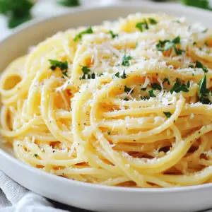 - 8 oz spaghetti or linguine - 4 tablespoons unsalted butter - 4 cloves garlic, minced - 3 cups vegetable broth (or chicken broth for richer flavor) To start, you'll need a base of pasta. I love using 8 ounces of spaghetti or linguine for this dish. You can choose your favorite type. Next, we need 4 tablespoons of unsalted butter. It adds a rich flavor that makes this meal shine. Don't forget the star of the show: 4 cloves of minced garlic. It gives our dish that deep, savory taste. Finally, we use 3 cups of vegetable broth or chicken broth. The broth adds moisture and flavor as the pasta cooks. - 1 cup heavy cream - 1 cup freshly grated Parmesan cheese For creaminess, we need 1 cup of heavy cream. It gives the sauce a smooth texture. The final touch is 1 cup of freshly grated Parmesan cheese. This cheese melts beautifully and adds a salty, savory layer to our dish. - 1 teaspoon dried Italian herbs - Salt and pepper to taste - Fresh parsley, chopped - Lemon zest (optional) To boost flavor, we add 1 teaspoon of dried Italian herbs. This mix of oregano, basil, and thyme works wonders. Salt and pepper are key to enhancing the taste. Use these to your liking. For a bright finish, we sprinkle chopped fresh parsley on top. If you want a zesty twist, add lemon zest as a refreshing option. These ingredients come together to create a simple yet rich meal. Enjoy cooking! {{ingredient_image_2}} Start by melting the butter in a large skillet over medium heat. Let it bubble gently. Next, add the minced garlic. Saut&eacute; it for about 1-2 minutes. You want it fragrant, but not browned. Browning can make the garlic taste bitter. After that, pour in the vegetable or chicken broth. Stir it in and bring the mixture to a gentle simmer. Once the broth simmers, add the uncooked spaghetti or linguine. Make sure the pasta is fully submerged in the broth. If needed, press it down gently. Cook the pasta uncovered for about 10-12 minutes. Stir occasionally to keep it from sticking. You want the pasta to be al dente, with most of the liquid absorbed. When the pasta is ready, reduce the heat to low. Stir in the heavy cream and freshly grated Parmesan cheese. Mix until the sauce is smooth and creamy. Add the dried Italian herbs. Season with salt and freshly ground black pepper to taste. For a bright hint, add lemon zest if you like. Take the skillet off the heat and let it rest for a couple of minutes. This helps the sauce thicken. Before serving, garnish with chopped fresh parsley for a pop of color. When you make One-Skillet Garlic Parmesan Pasta, the broth is key. I suggest using vegetable broth for a light taste. If you want more richness, chicken broth works great too. Adjust the salt and pepper to fit your taste. Taste as you go, and feel free to add more herbs if you like. To get that perfect al dente pasta, watch your cooking time closely. Stir the pasta often while it cooks. This helps it cook evenly and prevents sticking. Cooking it uncovered allows the liquid to absorb better. Serve your pasta in deep bowls for a warm look. Add a sprinkle of extra Parmesan on top for a nice touch. Chopped fresh parsley adds color and freshness. A lemon wedge on the side brightens both the dish and your plate. Pro Tips Use Fresh Ingredients: For the best flavor, always use fresh garlic and high-quality Parmesan cheese. Fresh ingredients elevate the dish's overall taste. Don't Overcook the Pasta: Since the pasta continues to cook in the sauce after being removed from heat, aim for al dente to avoid mushy pasta. Experiment with Broth: Try different types of broth like mushroom or beef for unique flavor profiles. Each will bring a different dimension to your pasta dish. Customize Your Herbs: Feel free to mix in your favorite herbs or spices to tailor the dish to your taste. Fresh herbs can also enhance the flavor significantly. {{image_4}} You can easily make this dish heartier by adding protein. Chicken or shrimp works well. To use chicken, cook diced pieces in the skillet before adding garlic. This way, the chicken absorbs the flavors. For shrimp, add them when the pasta is almost done. They cook quickly and add a nice touch. If you prefer a meat-free option, think about adding vegetables. Spinach, bell peppers, or zucchini can add color and nutrition. Just saut&eacute; them with the garlic to keep the flavors balanced. Want to switch things up? Try different cheese blends. Mozzarella or asiago can change the taste. Mixing cheeses gives a rich, creamy feel. You can also experiment with spices. A pinch of red pepper flakes can add a bit of heat. Paprika or smoked paprika can also bring a new depth of flavor. If you need gluten-free options, choose gluten-free pasta. Rice or corn-based pasta works well in this recipe. Make sure to check the cooking time, as it may differ from regular pasta. For those who need dairy-free options, use coconut cream instead of heavy cream. Nutritional yeast can replace Parmesan cheese for a cheesy flavor without dairy. These swaps help you enjoy this dish while meeting dietary needs. To store leftover pasta, let it cool first. Place it in an airtight container. This keeps it fresh. I recommend using glass or BPA-free plastic containers. They seal well and help keep flavors intact. For reheating, I suggest using the stovetop. This method keeps the pasta creamy. Just add a splash of water or broth when reheating. Stir it gently over low heat until warm. You can use a microwave, too. Place the pasta in a microwave-safe bowl. Cover it with a damp paper towel. Heat it in short intervals, stirring in between. This helps it heat evenly. You can freeze garlic parmesan pasta if you want. Just make sure it&rsquo;s fully cooled first. Use freezer-safe containers or bags. Squeeze out as much air as you can. This helps prevent freezer burn. When you&rsquo;re ready to thaw, place it in the fridge overnight. For quick thawing, you can use the microwave. Heat it gently to keep the sauce creamy. Avoid reheating too much, as it can change the texture. One-Skillet Garlic Parmesan Pasta is a simple, tasty dish. It combines spaghetti or linguine with garlic, butter, and creamy Parmesan cheese. The beauty of this dish lies in its ease. You cook everything in one skillet, which means less cleanup for you! The broth adds flavor and moisture, while the cheese creates a rich sauce. Fresh herbs and lemon zest add a bright finish. This dish is perfect for busy nights or a cozy dinner at home. Making this pasta is quick and easy. It takes about 10 minutes to prep the ingredients. The cooking time is around 10-12 minutes. So, you can have this meal ready in just 20 minutes! It&rsquo;s great for when you need a fast yet delicious meal. Yes, you can use whole wheat or gluten-free pasta. Just remember that cooking times may vary. Whole wheat pasta may take a bit longer to cook. For gluten-free pasta, follow the package directions for cooking times. Make sure the pasta is fully submerged in the broth. This helps it cook evenly and absorb all the tasty flavors. Yes, you can make this dish vegan! To do this, swap the butter for olive oil or vegan butter. Use a non-dairy cream, like coconut or cashew cream, as a substitute for heavy cream. For cheese, you can use nutritional yeast or vegan Parmesan. Follow the same steps, and you will have a delicious vegan meal! This blog post covered everything you need for One-Skillet Garlic Parmesan Pasta. We explored main ingredients, cooking steps, and helpful tips to enhance the dish. You learned how to make it taste great and look appetizing. Don&rsquo;t forget to try variations with proteins or spices to suit your taste. Store leftovers properly to keep them fresh. Enjoy creating this easy and delicious meal, making it your own with every preparation. Cooking should be fun and rewarding, so dive in and enjoy each bite!