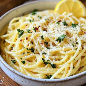 - Spaghetti (12 oz) - Unsalted butter (4 tablespoons) - Minced garlic (6 cloves) - Red pepper flakes (1 teaspoon) - Freshly grated Parmesan cheese (1 cup) - Fresh parsley (1/2 cup) - Reserved pasta water (1/2 cup) - Salt and freshly ground black pepper - Lemon zest (optional) Garlic Parmesan Spaghetti is simple yet full of flavor. You start with 12 ounces of spaghetti. Use good quality spaghetti for the best taste. Next, you need 4 tablespoons of unsalted butter. This helps create a rich flavor. You will also use 6 cloves of minced garlic. Fresh garlic makes a big difference in taste. For some heat, add 1 teaspoon of red pepper flakes. You can adjust this based on your spice level. The dish shines with 1 cup of freshly grated Parmesan cheese. This cheese adds a creamy texture and salty flavor. You will need 1/2 cup of fresh parsley, chopped, for freshness. It gives a nice pop of color too. Don't forget to reserve 1/2 cup of pasta water. This starchy water helps to create the sauce. Lastly, season with salt and freshly ground black pepper. Optionally, you can add some lemon zest for a bright touch. These ingredients come together to make a quick and tasty meal. Each one plays an important role in balancing flavors. {{ingredient_image_2}} - Bring a large pot of salted water to a boil. - Add 12 oz of spaghetti and cook until al dente. - Before draining, save 1/2 cup of pasta water, then drain the spaghetti. - In a large skillet, heat 4 tablespoons of unsalted butter over medium heat. - Add 6 cloves of minced garlic and saut&eacute; until fragrant but not golden. - Sprinkle in 1 teaspoon of red pepper flakes and stir for 30 seconds. - Toss the drained spaghetti in the garlic butter, coating it well. - Gradually add 1 cup of freshly grated Parmesan cheese and mix. - If the pasta feels dry, pour in the reserved pasta water slowly. - Season with salt and freshly ground black pepper to taste. - For a zesty touch, fold in the zest of 1 lemon. - Finish by adding 1/2 cup of coarsely chopped fresh parsley and mix well. To make the sauce just right, adjust the pasta water. This water has starch, which helps create a smooth sauce. If your sauce is thick, add more pasta water. If it&rsquo;s too thin, let it cook a bit longer. For cheese, I always use fresh Parmesan. It has a rich flavor that makes the dish shine. Grate it yourself for the best taste. Store-bought grated cheese lacks the same depth. You can add more spices to make the dish unique. Try Italian herbs like oregano or basil. A pinch of black pepper gives a nice kick too. If you want more protein, add cooked chicken or shrimp. For a veggie boost, toss in some spinach or cherry tomatoes. Both options pair well with the garlic and cheese. Serve the spaghetti in warm bowls to keep it hot. A sprinkle of extra Parmesan on top makes it look nice. Add fresh parsley for color and flavor. For a zesty touch, place a lemon wedge on the side. This lets you squeeze fresh juice on your dish right before eating. It brightens the flavors and looks great on the plate! Pro Tips Use Fresh Ingredients: For the best flavor, always opt for fresh garlic and high-quality Parmesan cheese. Fresh ingredients can significantly enhance the overall taste of the dish. Adjust the Spice Level: Feel free to modify the amount of red pepper flakes to suit your taste. Start with less if you're unsure, and add more as needed for extra heat. Pasta Water is Key: The reserved pasta water is crucial for achieving the perfect sauce consistency. Add it gradually to avoid making the dish too watery. Garnish for Presentation: A sprinkle of extra Parmesan and a handful of fresh parsley not only enhance the flavor but also make your dish visually appealing. A lemon wedge on the side adds a refreshing touch. {{image_4}} For those with gluten sensitivity, you can still enjoy this dish. Use gluten-free pasta, like chickpea or brown rice spaghetti. These alternatives cook well and offer similar textures. Just follow the package instructions for the best results. This way, you keep the flavors while catering to dietary needs. If you want a vegan twist, swap out a few ingredients. Use olive oil instead of butter. For cheese, try a vegan Parmesan or nutritional yeast. Both options give a cheesy flavor without dairy. You can also add a splash of lemon juice for extra zest. This keeps your dish light and fresh. To kick up the heat, add jalape&ntilde;os or spicy sausage. Dice fresh jalape&ntilde;os and toss them in with the garlic. If using sausage, choose a spicy variety and cook it first. Mix it in with the spaghetti for a fiery flavor. Adjust the red pepper flakes to your taste, making it as spicy as you like. This variation is perfect for those who love a little heat in their meals. To store leftovers, place the garlic Parmesan spaghetti in an airtight container. Make sure to let it cool down first. Store it in the fridge. It will stay fresh for up to three days. When you're ready to eat, just reheat it on the stove or in the microwave. If you want to keep the spaghetti longer, freezing is the best option. Place the cooled spaghetti in a freezer-safe bag or container. Remove as much air as you can to prevent freezer burn. It can last for up to three months in the freezer. To reheat, thaw it in the fridge overnight. Then warm it in a pan with a splash of water or broth. In the refrigerator, your garlic Parmesan spaghetti lasts about three days. In the freezer, it can last up to three months. Always check for signs of spoilage before eating leftovers. If it looks or smells off, it&rsquo;s best to throw it away. To add heat, try more red pepper flakes. You can also use fresh chili peppers. Jalape&ntilde;os work well, too. If you want a deeper flavor, add spicy sausage. Just cook it first and mix it in with the garlic. Yes, you can use pre-grated Parmesan cheese. However, fresh cheese has a better taste. Pre-grated cheese may lack the rich flavor and creamy texture of fresh cheese. For the best results, I recommend grating cheese yourself. You can use different herbs to change the flavor. Basil or thyme work great for a twist. Oregano adds a nice touch of warmth. Fresh herbs like chives also brighten the dish. Mix and match to find your favorite. Yes, Garlic Parmesan Spaghetti is perfect for meal prep. Cook the pasta and sauce separately. Store them in airtight containers. When you're ready to eat, just heat them together. This keeps the pasta fresh and tasty all week. This blog post gave a full guide for making Garlic Parmesan Spaghetti. We covered the key ingredients, step-by-step cooking, and tips for perfecting your dish. You can also explore variations like gluten-free or vegan options. Remember to store leftovers correctly for the best taste later. Enjoy your cooking journey! This simple yet tasty meal can become a favorite in your home. Happy cooking!