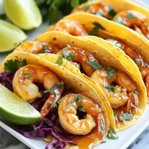 To make the best honey garlic shrimp tacos, gather these key ingredients: - 1 lb shrimp, peeled and deveined - 2 tablespoons honey - 3 cloves garlic, finely minced - 1 tablespoon soy sauce (low sodium preferred) - 1 tablespoon freshly squeezed lime juice - 1 teaspoon chili powder - 8 small flour or corn tortillas - 1 cup red cabbage, thinly shredded - 1 ripe avocado, sliced - A handful of fresh cilantro leaves, for garnish - Lime wedges, for serving - Salt and freshly ground black pepper, to taste These ingredients blend to create a sweet and savory flavor. The shrimp soak in a tasty marinade, while the toppings add crunch and freshness. If you want to elevate your tacos, consider these optional garnishes: - Diced tomatoes for added freshness - Sliced jalape&ntilde;os for a spicy kick - Crumbled feta or queso fresco for creaminess - A drizzle of sour cream or Greek yogurt for tanginess Feel free to mix and match toppings to suit your taste. Each option adds a unique twist to your dish. These tacos are not only delicious but also pack a nutritious punch. Here&rsquo;s a rough estimate per serving: - Calories: 320 - Protein: 24g - Carbohydrates: 30g - Fats: 12g - Fiber: 6g This meal offers a good balance of protein and carbs, making it a satisfying choice. Enjoy these flavorful tacos guilt-free! {{ingredient_image_2}} To start, gather your ingredients. In a mixing bowl, combine: - 2 tablespoons honey - 3 cloves garlic, finely minced - 1 tablespoon soy sauce - 1 tablespoon lime juice - 1 teaspoon chili powder - A pinch of salt and pepper Whisk these together until smooth. This marinade will give your shrimp a sweet and savory flavor. Next, add 1 pound of peeled and deveined shrimp to the bowl. Toss the shrimp gently in the marinade. Make sure every piece is well coated. Cover the bowl with plastic wrap. Let it sit for 15 to 20 minutes. This allows the shrimp to soak in the flavors. Now, heat a non-stick skillet over medium-high heat. Once it's hot, add the marinated shrimp in a single layer. Cook for 2 to 3 minutes until they turn pink. Flip the shrimp and cook for another 2 to 3 minutes. They should be fully cooked and opaque. Remove the skillet from heat. While the shrimp cook, take another skillet to warm your tortillas. Place each tortilla in the skillet for about 30 seconds on each side. They should be soft and pliable, not crisp. Keep them warm by wrapping in a clean kitchen towel. To build your tacos, lay a few shrimp onto each warmed tortilla. Top with a handful of shredded red cabbage. Add several slices of avocado for creaminess. Finish your tacos with fresh cilantro leaves on top. Squeeze fresh lime juice over everything for a bright flavor. For presentation, arrange your tacos on a colorful platter. Serve with lime wedges on the side for guests to enjoy. To make the best marinade, use fresh garlic and quality honey. Mix the honey, garlic, soy sauce, lime juice, and chili powder in a bowl. This mix gives the shrimp a sweet and savory taste. A pinch of salt and pepper adds depth. Marinate the shrimp for 15-20 minutes to soak up the flavors. Don't skip this step; it makes a big difference. Cook your shrimp on medium-high heat for the best results. Heat your skillet until hot, then add the marinated shrimp. Cook one side for 2-3 minutes until pink. Flip them over and cook the other side for the same time. Shrimp cook quickly, so watch them closely. They should be opaque when done. Overcooking makes shrimp tough and rubbery. Warming tortillas is key to a great taco. Use a dry skillet over medium heat. Place each tortilla in the skillet for 30 seconds on each side. You want them soft, not crispy. Keep them warm by wrapping in a clean towel. This keeps them pliable for easy folding. Enjoy your tacos with warm tortillas for the best taste! Pro Tips Marinate for Maximum Flavor: Allow the shrimp to marinate for at least 20 minutes to absorb all the delicious flavors from the honey and garlic. Keep it Fresh: Use fresh lime juice instead of bottled for a brighter, more vibrant flavor in your tacos. Perfectly Cooked Shrimp: Make sure not to overcook the shrimp; they should be pink and opaque. Overcooking can lead to rubbery texture. Customize Your Toppings: Feel free to add your favorite toppings like diced tomatoes, jalape&ntilde;os, or a drizzle of sour cream for extra flavor and texture. {{image_4}} You can swap shrimp for other proteins. Chicken works well in this recipe. Use boneless, skinless chicken breasts. Cut them into bite-sized pieces and marinate as you would shrimp. Tofu is another great option. Choose firm tofu and cut it into cubes. Press it to remove excess moisture before marinating. Both options give the same sweet and savory flavor. Tacos are fun, but you can change the style. Try lettuce wraps for a low-carb option. Use large leaves, like romaine or butter lettuce. Place the shrimp and toppings inside the leaves. Burrito style is another choice. Take a larger tortilla and fill it with the shrimp, cabbage, and avocado. Roll it up tightly for a tasty, handheld meal. You can boost the flavor with a few simple tweaks. Add spices like smoked paprika or cumin to the marinade. This gives your dish a deeper taste. For toppings, consider diced tomatoes or sliced jalape&ntilde;os for heat. A drizzle of sour cream or yogurt can add creaminess. These enhancements let you personalize your tacos to fit your taste. After enjoying your honey garlic shrimp tacos, you may have some shrimp left. Store the leftover shrimp in an airtight container. Make sure to refrigerate them within two hours of cooking. They will stay fresh for up to three days. If you want to freeze them, use a freezer-safe bag. They can last for about two months in the freezer. To reheat the shrimp, it&rsquo;s best to use a skillet. Heat the skillet over medium heat. Add the shrimp and cook for about 3-4 minutes until hot. Stir gently to avoid overcooking. You can also microwave the shrimp. Place them in a microwave-safe dish and cover. Heat for 30 seconds, then check if they're warm. If not, heat in 15-second intervals. For leftover tortillas, place them in a resealable plastic bag. Keep the bag sealed to prevent them from drying out. Store them in the fridge for up to a week. If you want to keep them longer, freeze the tortillas. Wrap them in foil or plastic wrap before placing in the freezer. When ready to use, thaw them overnight in the fridge. To keep shrimp tender, cook them quickly. Shrimp only need about 2-3 minutes per side. Look for them to turn pink and opaque. If you see them curling tightly, they are overcooked. Use a timer if needed. This will help you keep track of cooking time. Yes, you can prep the shrimp ahead of time. Marinate them for up to 30 minutes. If you want to store them longer, keep them in the fridge for 1-2 hours. Avoid marinating overnight, as it can change the texture. Cook them just before serving for the best taste. These tacos go well with many sides. Try serving them with: - Mexican rice - Black beans - Grilled corn - Chips and salsa - A fresh green salad These sides brighten the meal and complement the shrimp's flavors. You can make this recipe vegan by using tofu or tempeh instead of shrimp. Marinate them just like you would the shrimp. For a seafood taste, consider using jackfruit or mushroom. Both options have a nice texture and will soak up the honey garlic flavor well. Honey garlic shrimp tacos are a tasty choice. We covered the key ingredients and how to prepare them. You learned about optional toppings to add more flavor. I shared tips for cooking shrimp just right and warming tortillas. Try different proteins or styles to mix it up. Store leftovers properly for future meals. With these steps, you can enjoy great tacos any time. Experiment, have fun, and enjoy your cooking adventure!