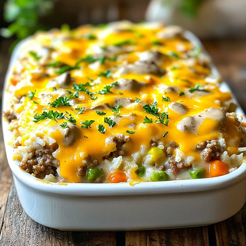 Cheesy Hamburger Rice Casserole Easy Family Meal